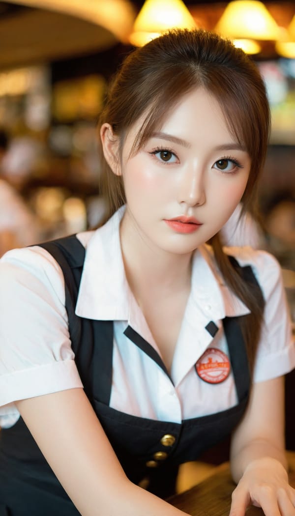 Tags: 21872187, SDXL
{"3": {"inputs": {"seed": 521251116347277, "steps": 64, "cfg": 6.11, "sampler_name": "dpmpp_2m", "scheduler": "karras", "denoise": 1.0, "model": ["27", 0], "positive": ["6", 0], "negative": ["7", 0], "latent_image": ["5", 0]}, "class_type": "KSampler"}, "4": {"inputs": {"ckpt_name": "leosamsHelloworldSDXL_helloworldSDXL32DPO.safetensors"}, "class_type": "CheckpointLoaderSimple"}, "5": {"inputs": {"width": 768, "height": 1344, "batch_size": 1}, "class_type": "EmptyLatentImage"}, "6": {"inputs": {"text": "26 year old girl, (beautiful eyes:1.12), (detailed face:1.12), (seductive facial expression:0.97), (eyelashes:1.06), (seductive pose:1.00), (blush:1.00), (pale skin:1.11), (temptress:1.09), (double eyelids:1.12), (idol:1.06), (cute:1.01), (slim:1.04), (in a seductive pose:1.12), (large perky breasts:0.97), (cleavage:0.96), (thigh gap:1.00), (a waitress in uniform:1.11) working at a restaurant, (textured skin:1.09), (detailed skin:1.04), (film:1.09), (skin fuzz:1.02), (natural looking skin:1.07), (candid cinema:1.00), (portra:1.08), (RAW:1.06), (soft lighting:1.04)", "clip": ["27", 1]}, "class_type": "CLIPTextEncode"}, "7": {"inputs": {"text": "(twisted:1.10), (open mouth:1.05), (worst quality:1.08), (watermark:1.07), (bad hands:1.09), (low resolution:1.09), (distorted:1.07)", "clip": ["27", 1]}, "class_type": "CLIPTextEncode"}, "8": {"inputs": {"samples": ["3", 0], "vae": ["4", 2]}, "class_type": "VAEDecode"}, "25": {"inputs": {"lora_name": "nudify_xl.safetensors", "strength_model": 0.39, "strength_clip": 0.3, "model": ["4", 0], "clip": ["4", 1]}, "class_type": "LoraLoader"}, "26": {"inputs": {"lora_name": "shirtlift_SDXL_v2.safetensors", "strength_model": 0.11, "strength_clip": 0.13, "model": ["25", 0], "clip": ["25", 1]}, "class_type": "LoraLoader"}, "27": {"inputs": {"lora_name": "PerfectEyesXL.safetensors", "strength_model": 0.19, "strength_clip": 0.15, "model": ["26", 0], "clip": ["26", 1]}, "class_type": "LoraLoader"}, "30": {"inputs": {"model_name": "4x_NMKD-Superscale-SP_178000_G.pth"}, "class_type": "UpscaleModelLoader"}, "31": {"inputs": {"upscale_model": ["30", 0], "image": ["8", 0]}, "class_type": "ImageUpscaleWithModel"}, "32": {"inputs": {"upscale_method": "lanczos", "scale_by": 0.5, "image": ["31", 0]}, "class_type": "ImageScaleBy"}, "33": {"inputs": {"pixels": ["32", 0], "vae": ["4", 2]}, "class_type": "VAEEncode"}, "34": {"inputs": {"seed": 521251116347277, "steps": 64, "cfg": 6.11, "sampler_name": "dpmpp_2m", "scheduler": "karras", "denoise": 0.3, "model": ["27", 0], "positive": ["6", 0], "negative": ["7", 0], "latent_image": ["33", 0]}, "class_type": "KSampler"}, "36": {"inputs": {"samples": ["34", 0], "vae": ["4", 2]}, "class_type": "VAEDecode"}, "39": {"inputs": {"filename_prefix": "comfyapi-1708221275857", "images": ["36", 0]}, "class_type": "SaveImage"}}