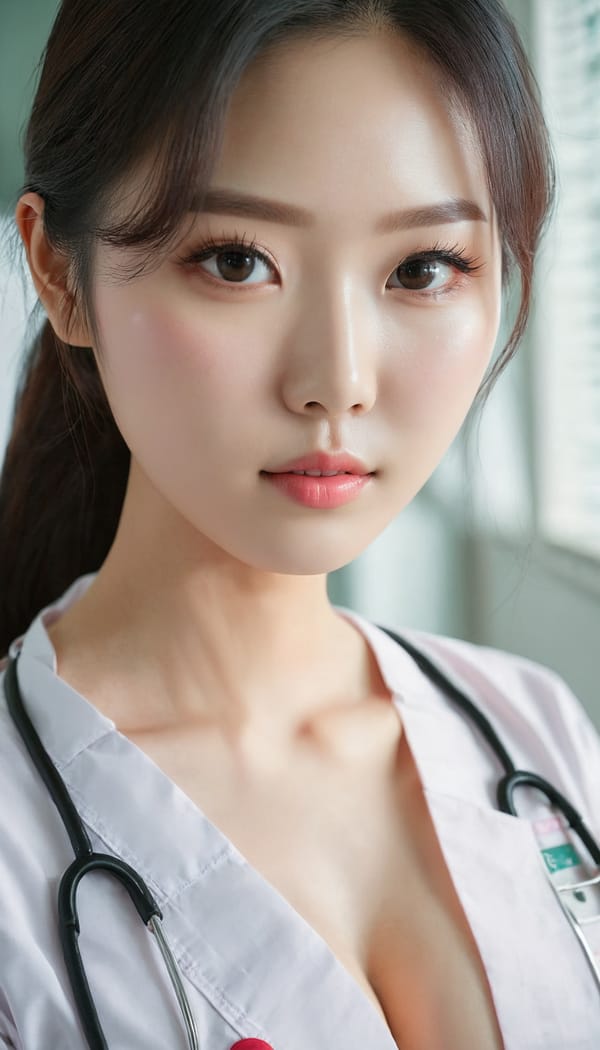 Tags: 21872187, SDXL
{"3": {"inputs": {"seed": 647313242308091, "steps": 64, "cfg": 6.48, "sampler_name": "dpmpp_2m", "scheduler": "karras", "denoise": 1.0, "model": ["27", 0], "positive": ["6", 0], "negative": ["7", 0], "latent_image": ["5", 0]}, "class_type": "KSampler"}, "4": {"inputs": {"ckpt_name": "juggernautxl.safetensors"}, "class_type": "CheckpointLoaderSimple"}, "5": {"inputs": {"width": 768, "height": 1344, "batch_size": 1}, "class_type": "EmptyLatentImage"}, "6": {"inputs": {"text": "28 year old girl, (korean:0.99), (detailed face:1.03), (idol:1.01), (temptress:0.98), (seductive pose:1.11), (seductive facial expression:0.98), (blush:1.10), (cute:0.98), (sexy lips:1.09), (beautiful eyes:0.97), (double eyelids:0.95), (eyelashes:1.05), (pale skin:1.06), (in a seductive pose:0.95), (large perky breasts:1.03), (cleavage:0.96), (thigh gap:1.06), (nurse in uniform:1.12) working in a hospital ward, (skin fuzz:1.09), (detailed skin:1.00), (candid cinema:1.04), (textured skin:1.06), (soft lighting:1.06), (RAW:1.09), (portra:1.09), (natural looking skin:1.04), (film:1.08)", "clip": ["27", 1]}, "class_type": "CLIPTextEncode"}, "7": {"inputs": {"text": "(watermark:1.05), (bad hands:1.09), (twisted:1.06), (open mouth:1.14), (low resolution:1.11), (worst quality:1.07), (distorted:1.13)", "clip": ["27", 1]}, "class_type": "CLIPTextEncode"}, "8": {"inputs": {"samples": ["3", 0], "vae": ["4", 2]}, "class_type": "VAEDecode"}, "25": {"inputs": {"lora_name": "nudify_xl.safetensors", "strength_model": 0.06, "strength_clip": 0.11, "model": ["4", 0], "clip": ["4", 1]}, "class_type": "LoraLoader"}, "26": {"inputs": {"lora_name": "shirtlift_SDXL_v2.safetensors", "strength_model": 0.0, "strength_clip": 0.07, "model": ["25", 0], "clip": ["25", 1]}, "class_type": "LoraLoader"}, "27": {"inputs": {"lora_name": "PerfectEyesXL.safetensors", "strength_model": 0.03, "strength_clip": 0.0, "model": ["26", 0], "clip": ["26", 1]}, "class_type": "LoraLoader"}, "30": {"inputs": {"model_name": "4x_NMKD-Superscale-SP_178000_G.pth"}, "class_type": "UpscaleModelLoader"}, "31": {"inputs": {"upscale_model": ["30", 0], "image": ["8", 0]}, "class_type": "ImageUpscaleWithModel"}, "32": {"inputs": {"upscale_method": "lanczos", "scale_by": 0.5, "image": ["31", 0]}, "class_type": "ImageScaleBy"}, "33": {"inputs": {"pixels": ["32", 0], "vae": ["4", 2]}, "class_type": "VAEEncode"}, "34": {"inputs": {"seed": 647313242308091, "steps": 64, "cfg": 6.48, "sampler_name": "dpmpp_2m", "scheduler": "karras", "denoise": 0.3, "model": ["27", 0], "positive": ["6", 0], "negative": ["7", 0], "latent_image": ["33", 0]}, "class_type": "KSampler"}, "36": {"inputs": {"samples": ["34", 0], "vae": ["4", 2]}, "class_type": "VAEDecode"}, "39": {"inputs": {"filename_prefix": "comfyapi-1731183943138", "images": ["36", 0]}, "class_type": "SaveImage"}}