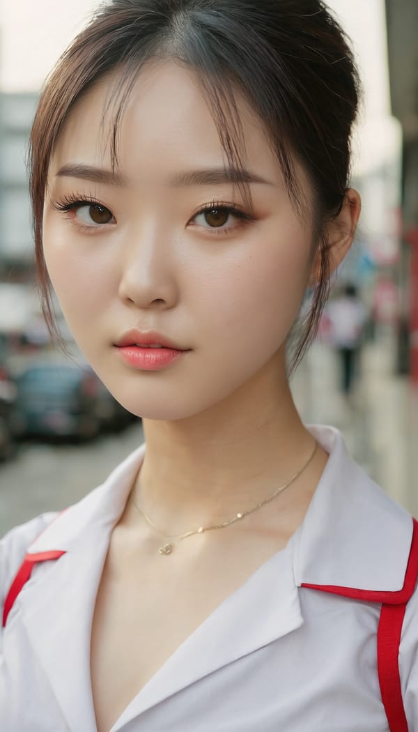 Tags: 21872187, SDXL
{"3": {"inputs": {"seed": 734889062551824, "steps": 64, "cfg": 5.86, "sampler_name": "dpmpp_2m", "scheduler": "karras", "denoise": 1.0, "model": ["27", 0], "positive": ["6", 0], "negative": ["7", 0], "latent_image": ["5", 0]}, "class_type": "KSampler"}, "4": {"inputs": {"ckpt_name": "juggernautxl.safetensors"}, "class_type": "CheckpointLoaderSimple"}, "5": {"inputs": {"width": 768, "height": 1344, "batch_size": 1}, "class_type": "EmptyLatentImage"}, "6": {"inputs": {"text": "25 year old girl, (korean:1.06), (ukrainian:1.00), (chinese:1.10), (seductive pose:1.06), (beautiful eyes:1.07), (pale skin:1.00), (detailed face:1.13), (seductive facial expression:0.96), (idol:1.14), (sexy lips:0.97), (eyelashes:1.03), (blush:1.07), (double eyelids:0.97), (temptress:1.02), (perky ass:1.14), (exposed ass:1.08), (looking back:1.10), (sexy ass:1.08), (thigh gap:1.13), (school uniform:1.09), choker, busy street, (candid cinema:1.03), (detailed skin:1.03), (skin fuzz:1.09), (RAW:1.06), (portra:1.07), (film:1.06), (natural looking skin:1.06), (soft lighting:1.06), (textured skin:1.02)", "clip": ["27", 1]}, "class_type": "CLIPTextEncode"}, "7": {"inputs": {"text": "(worst quality:1.12), (low resolution:1.08), (twisted:1.05), (distorted:1.11), (open mouth:1.06), (bad hands:1.05), (watermark:1.05)", "clip": ["27", 1]}, "class_type": "CLIPTextEncode"}, "8": {"inputs": {"samples": ["3", 0], "vae": ["4", 2]}, "class_type": "VAEDecode"}, "25": {"inputs": {"lora_name": "nudify_xl.safetensors", "strength_model": 0.38, "strength_clip": 0.03, "model": ["4", 0], "clip": ["4", 1]}, "class_type": "LoraLoader"}, "26": {"inputs": {"lora_name": "shirtlift_SDXL_v2.safetensors", "strength_model": 0.12, "strength_clip": 0.02, "model": ["25", 0], "clip": ["25", 1]}, "class_type": "LoraLoader"}, "27": {"inputs": {"lora_name": "PerfectEyesXL.safetensors", "strength_model": 0.11, "strength_clip": 0.0, "model": ["26", 0], "clip": ["26", 1]}, "class_type": "LoraLoader"}, "30": {"inputs": {"model_name": "4x_NMKD-Superscale-SP_178000_G.pth"}, "class_type": "UpscaleModelLoader"}, "31": {"inputs": {"upscale_model": ["30", 0], "image": ["8", 0]}, "class_type": "ImageUpscaleWithModel"}, "32": {"inputs": {"upscale_method": "lanczos", "scale_by": 0.5, "image": ["31", 0]}, "class_type": "ImageScaleBy"}, "33": {"inputs": {"pixels": ["32", 0], "vae": ["4", 2]}, "class_type": "VAEEncode"}, "34": {"inputs": {"seed": 734889062551824, "steps": 64, "cfg": 5.86, "sampler_name": "dpmpp_2m", "scheduler": "karras", "denoise": 0.3, "model": ["27", 0], "positive": ["6", 0], "negative": ["7", 0], "latent_image": ["33", 0]}, "class_type": "KSampler"}, "36": {"inputs": {"samples": ["34", 0], "vae": ["4", 2]}, "class_type": "VAEDecode"}, "39": {"inputs": {"filename_prefix": "comfyapi-1714619602363", "images": ["36", 0]}, "class_type": "SaveImage"}}