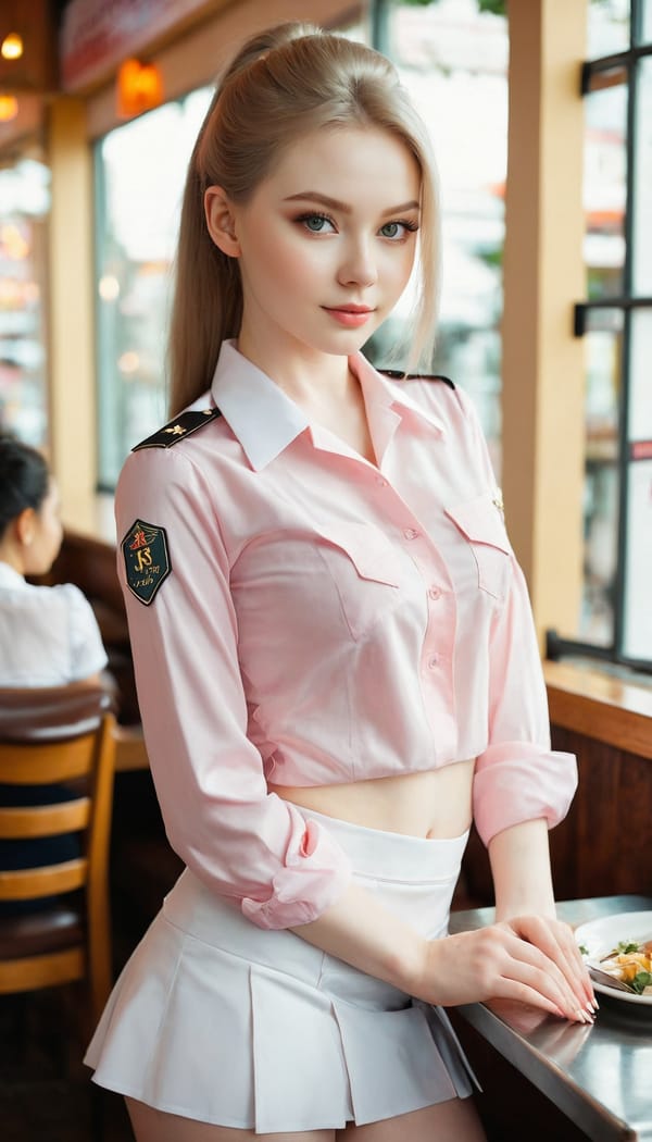 Tags: 21872187, SDXL
{"3": {"inputs": {"seed": 954577709954184, "steps": 64, "cfg": 6.81, "sampler_name": "dpmpp_2m", "scheduler": "karras", "denoise": 1.0, "model": ["27", 0], "positive": ["6", 0], "negative": ["7", 0], "latent_image": ["5", 0]}, "class_type": "KSampler"}, "4": {"inputs": {"ckpt_name": "juggernautxl.safetensors"}, "class_type": "CheckpointLoaderSimple"}, "5": {"inputs": {"width": 768, "height": 1344, "batch_size": 1}, "class_type": "EmptyLatentImage"}, "6": {"inputs": {"text": "27 year old girl, (ukrainian:1.00), (pale skin:1.11), (seductive facial expression:1.06), (blush:1.05), (detailed face:1.07), (cute:1.07), (double eyelids:1.06), (beautiful eyes:1.08), (temptress:1.00), (idol:1.01), (eyelashes:1.11), (seductive pose:1.10), (sexy lips:1.01), (perky ass:1.10), (exposed ass:1.05), (looking back:1.12), (sexy ass:0.97), (thigh gap:0.99), (a waitress in uniform:1.07) working at a restaurant, (natural looking skin:1.01), (skin fuzz:1.04), (portra:1.01), (soft lighting:1.06), (film:1.01), (candid cinema:1.09), (textured skin:1.06), (RAW:1.05), (detailed skin:1.01)", "clip": ["27", 1]}, "class_type": "CLIPTextEncode"}, "7": {"inputs": {"text": "(bad hands:1.08), (twisted:1.14), (distorted:1.06), (worst quality:1.13), (watermark:1.09), (low resolution:1.10), (open mouth:1.05)", "clip": ["27", 1]}, "class_type": "CLIPTextEncode"}, "8": {"inputs": {"samples": ["3", 0], "vae": ["4", 2]}, "class_type": "VAEDecode"}, "25": {"inputs": {"lora_name": "nudify_xl.safetensors", "strength_model": 0.21, "strength_clip": 0.12, "model": ["4", 0], "clip": ["4", 1]}, "class_type": "LoraLoader"}, "26": {"inputs": {"lora_name": "shirtlift_SDXL_v2.safetensors", "strength_model": 0.06, "strength_clip": 0.05, "model": ["25", 0], "clip": ["25", 1]}, "class_type": "LoraLoader"}, "27": {"inputs": {"lora_name": "PerfectEyesXL.safetensors", "strength_model": 0.03, "strength_clip": 0.11, "model": ["26", 0], "clip": ["26", 1]}, "class_type": "LoraLoader"}, "30": {"inputs": {"model_name": "4x_NMKD-Superscale-SP_178000_G.pth"}, "class_type": "UpscaleModelLoader"}, "31": {"inputs": {"upscale_model": ["30", 0], "image": ["8", 0]}, "class_type": "ImageUpscaleWithModel"}, "32": {"inputs": {"upscale_method": "lanczos", "scale_by": 0.5, "image": ["31", 0]}, "class_type": "ImageScaleBy"}, "33": {"inputs": {"pixels": ["32", 0], "vae": ["4", 2]}, "class_type": "VAEEncode"}, "34": {"inputs": {"seed": 954577709954184, "steps": 64, "cfg": 6.81, "sampler_name": "dpmpp_2m", "scheduler": "karras", "denoise": 0.3, "model": ["27", 0], "positive": ["6", 0], "negative": ["7", 0], "latent_image": ["33", 0]}, "class_type": "KSampler"}, "36": {"inputs": {"samples": ["34", 0], "vae": ["4", 2]}, "class_type": "VAEDecode"}, "39": {"inputs": {"filename_prefix": "comfyapi-1716963149845", "images": ["36", 0]}, "class_type": "SaveImage"}}