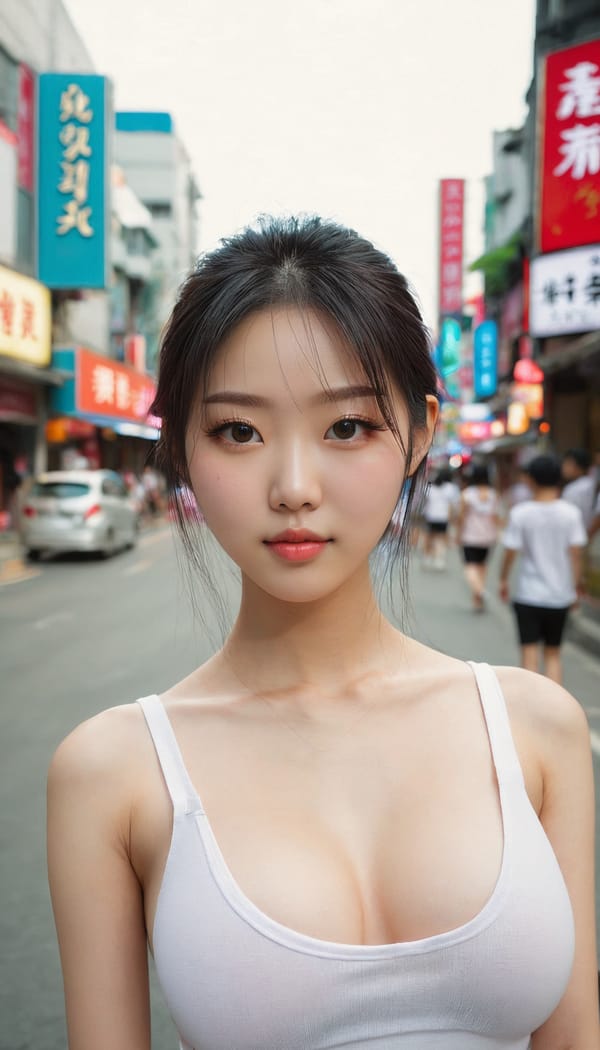 Tags: 21872187, SDXL
{"3": {"inputs": {"seed": 248786336346737, "steps": 32, "cfg": 6.66, "sampler_name": "dpmpp_2m", "scheduler": "karras", "denoise": 1.0, "model": ["27", 0], "positive": ["6", 0], "negative": ["7", 0], "latent_image": ["5", 0]}, "class_type": "KSampler"}, "4": {"inputs": {"ckpt_name": "juggernautxl.safetensors"}, "class_type": "CheckpointLoaderSimple"}, "5": {"inputs": {"width": 768, "height": 1344, "batch_size": 1}, "class_type": "EmptyLatentImage"}, "6": {"inputs": {"text": "23 year old girl, (chinese:1.07), (korean:1.01), (slim:0.96), (eyelashes:1.13), (cute:1.02), (beautiful eyes:0.99), (detailed face:1.13), (temptress:1.01), (sexy lips:0.98), (double eyelids:1.06), (idol:1.07), (pale skin:1.13), (blush:1.04), (seductive pose:0.99), (in a seductive pose:0.95), (large perky breasts:1.03), (cleavage:1.02), (thigh gap:1.11), (white tanktop:1.04), busy street, (candid cinema:1.00), (portra:1.02), (RAW:1.06), (natural looking skin:1.02), (film:1.04), (skin fuzz:1.09), (soft lighting:1.04), (textured skin:1.02), (detailed skin:1.03)", "clip": ["27", 1]}, "class_type": "CLIPTextEncode"}, "7": {"inputs": {"text": "(bad hands:1.12), (twisted:1.11), (open mouth:1.05), (low resolution:1.11), (worst quality:1.05), (distorted:1.07), (watermark:1.08)", "clip": ["27", 1]}, "class_type": "CLIPTextEncode"}, "8": {"inputs": {"samples": ["3", 0], "vae": ["4", 2]}, "class_type": "VAEDecode"}, "25": {"inputs": {"lora_name": "nudify_xl.safetensors", "strength_model": 0.07, "strength_clip": 0.27, "model": ["4", 0], "clip": ["4", 1]}, "class_type": "LoraLoader"}, "26": {"inputs": {"lora_name": "shirtlift_SDXL_v2.safetensors", "strength_model": 0.14, "strength_clip": 0.01, "model": ["25", 0], "clip": ["25", 1]}, "class_type": "LoraLoader"}, "27": {"inputs": {"lora_name": "PerfectEyesXL.safetensors", "strength_model": 0.07, "strength_clip": 0.05, "model": ["26", 0], "clip": ["26", 1]}, "class_type": "LoraLoader"}, "30": {"inputs": {"model_name": "4x_NMKD-Superscale-SP_178000_G.pth"}, "class_type": "UpscaleModelLoader"}, "31": {"inputs": {"upscale_model": ["30", 0], "image": ["8", 0]}, "class_type": "ImageUpscaleWithModel"}, "32": {"inputs": {"upscale_method": "lanczos", "scale_by": 0.5, "image": ["31", 0]}, "class_type": "ImageScaleBy"}, "33": {"inputs": {"pixels": ["32", 0], "vae": ["4", 2]}, "class_type": "VAEEncode"}, "34": {"inputs": {"seed": 248786336346737, "steps": 32, "cfg": 6.66, "sampler_name": "dpmpp_2m", "scheduler": "karras", "denoise": 0.3, "model": ["27", 0], "positive": ["6", 0], "negative": ["7", 0], "latent_image": ["33", 0]}, "class_type": "KSampler"}, "36": {"inputs": {"samples": ["34", 0], "vae": ["4", 2]}, "class_type": "VAEDecode"}, "39": {"inputs": {"filename_prefix": "comfyapi-1717528602316", "images": ["36", 0]}, "class_type": "SaveImage"}}