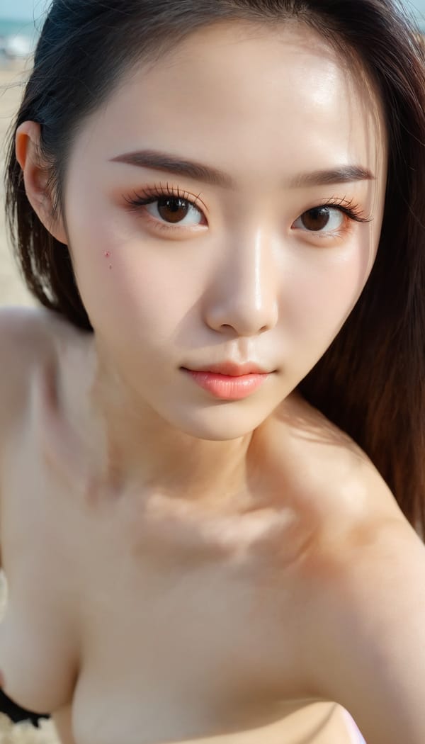 Tags: 21872187, SDXL
{"3": {"inputs": {"seed": 513754777085117, "steps": 32, "cfg": 5.71, "sampler_name": "dpmpp_2m", "scheduler": "karras", "denoise": 1.0, "model": ["27", 0], "positive": ["6", 0], "negative": ["7", 0], "latent_image": ["5", 0]}, "class_type": "KSampler"}, "4": {"inputs": {"ckpt_name": "juggernautxl.safetensors"}, "class_type": "CheckpointLoaderSimple"}, "5": {"inputs": {"width": 768, "height": 1344, "batch_size": 1}, "class_type": "EmptyLatentImage"}, "6": {"inputs": {"text": "20 year old girl, (chinese:1.02), (beautiful eyes:1.02), (cute:0.98), (detailed face:1.03), (blush:1.08), (eyelashes:0.99), (seductive pose:1.10), (idol:1.04), (seductive facial expression:0.98), (slim:1.03), (sexy lips:0.98), (temptress:0.99), (double eyelids:1.02), (on all fours:1.06), (spreading ass cheeks:0.95), (from behind:1.05), (backboob:1.05), wearing (bikini:0.99) at a beach, (portra:1.06), (film:1.04), (natural looking skin:1.07), (RAW:1.05), (detailed skin:1.02), (soft lighting:1.01), (skin fuzz:1.06), (textured skin:1.08), (candid cinema:1.09)", "clip": ["27", 1]}, "class_type": "CLIPTextEncode"}, "7": {"inputs": {"text": "(open mouth:1.06), (low resolution:1.10), (bad hands:1.13), (watermark:1.10), (worst quality:1.11), (twisted:1.08), (distorted:1.14)", "clip": ["27", 1]}, "class_type": "CLIPTextEncode"}, "8": {"inputs": {"samples": ["3", 0], "vae": ["4", 2]}, "class_type": "VAEDecode"}, "25": {"inputs": {"lora_name": "nudify_xl.safetensors", "strength_model": 0.24, "strength_clip": 0.2, "model": ["4", 0], "clip": ["4", 1]}, "class_type": "LoraLoader"}, "26": {"inputs": {"lora_name": "shirtlift_SDXL_v2.safetensors", "strength_model": 0.04, "strength_clip": 0.02, "model": ["25", 0], "clip": ["25", 1]}, "class_type": "LoraLoader"}, "27": {"inputs": {"lora_name": "PerfectEyesXL.safetensors", "strength_model": 0.04, "strength_clip": 0.1, "model": ["26", 0], "clip": ["26", 1]}, "class_type": "LoraLoader"}, "30": {"inputs": {"model_name": "4x_NMKD-Superscale-SP_178000_G.pth"}, "class_type": "UpscaleModelLoader"}, "31": {"inputs": {"upscale_model": ["30", 0], "image": ["8", 0]}, "class_type": "ImageUpscaleWithModel"}, "32": {"inputs": {"upscale_method": "lanczos", "scale_by": 0.5, "image": ["31", 0]}, "class_type": "ImageScaleBy"}, "33": {"inputs": {"pixels": ["32", 0], "vae": ["4", 2]}, "class_type": "VAEEncode"}, "34": {"inputs": {"seed": 513754777085117, "steps": 32, "cfg": 5.71, "sampler_name": "dpmpp_2m", "scheduler": "karras", "denoise": 0.3, "model": ["27", 0], "positive": ["6", 0], "negative": ["7", 0], "latent_image": ["33", 0]}, "class_type": "KSampler"}, "36": {"inputs": {"samples": ["34", 0], "vae": ["4", 2]}, "class_type": "VAEDecode"}, "39": {"inputs": {"filename_prefix": "comfyapi-1713907080207", "images": ["36", 0]}, "class_type": "SaveImage"}}