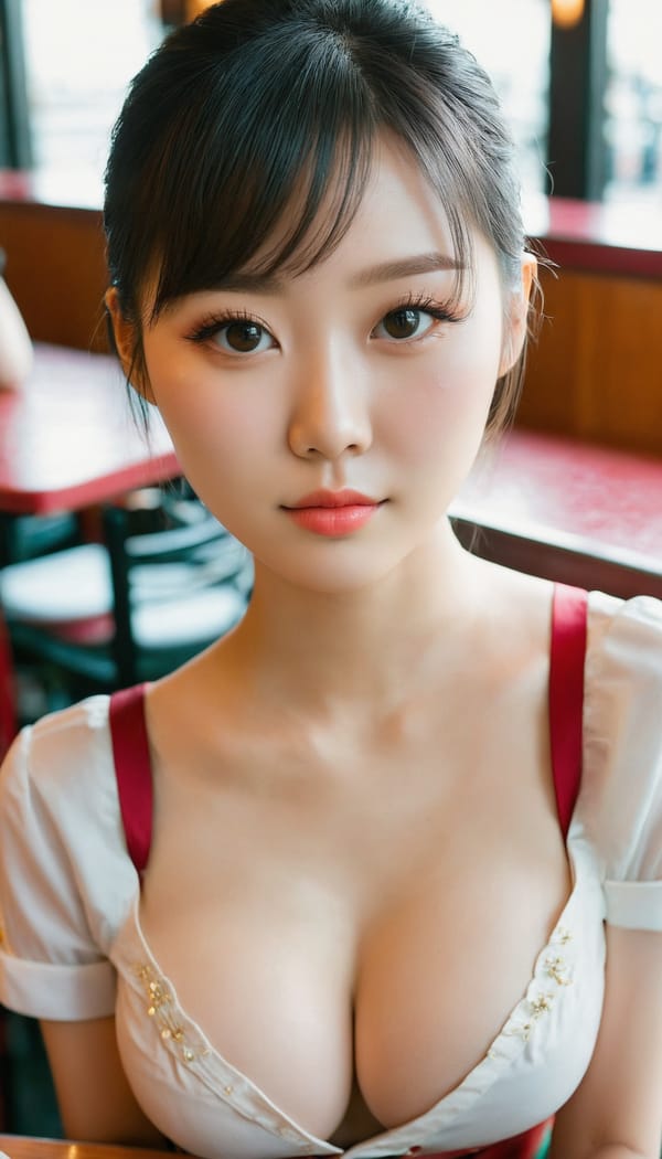 Tags: 21872187, SDXL
{"3": {"inputs": {"seed": 351543507122168, "steps": 32, "cfg": 6.35, "sampler_name": "dpmpp_2m", "scheduler": "karras", "denoise": 1.0, "model": ["27", 0], "positive": ["6", 0], "negative": ["7", 0], "latent_image": ["5", 0]}, "class_type": "KSampler"}, "4": {"inputs": {"ckpt_name": "juggernautxl.safetensors"}, "class_type": "CheckpointLoaderSimple"}, "5": {"inputs": {"width": 768, "height": 1344, "batch_size": 1}, "class_type": "EmptyLatentImage"}, "6": {"inputs": {"text": "24 year old girl, (irish:1.04), (chinese:1.01), (sexy lips:1.01), (detailed face:1.00), (double eyelids:1.08), (cute:1.05), (blush:1.00), (temptress:1.05), (idol:1.05), (eyelashes:1.10), (seductive facial expression:1.05), (slim:1.10), (pale skin:0.97), (beautiful eyes:1.03), (seductive pose:1.05), (in a seductive pose:1.09), (large perky breasts:0.95), (cleavage:1.08), (thigh gap:0.95), (a waitress in uniform:1.09) working at a restaurant, (natural looking skin:1.02), (textured skin:1.08), (detailed skin:1.08), (candid cinema:1.06), (skin fuzz:1.03), (soft lighting:1.05), (portra:1.09), (RAW:1.06), (film:1.07)", "clip": ["27", 1]}, "class_type": "CLIPTextEncode"}, "7": {"inputs": {"text": "(twisted:1.08), (open mouth:1.14), (low resolution:1.10), (watermark:1.11), (bad hands:1.11), (distorted:1.08), (worst quality:1.14)", "clip": ["27", 1]}, "class_type": "CLIPTextEncode"}, "8": {"inputs": {"samples": ["3", 0], "vae": ["4", 2]}, "class_type": "VAEDecode"}, "25": {"inputs": {"lora_name": "nudify_xl.safetensors", "strength_model": 0.22, "strength_clip": 0.31, "model": ["4", 0], "clip": ["4", 1]}, "class_type": "LoraLoader"}, "26": {"inputs": {"lora_name": "shirtlift_SDXL_v2.safetensors", "strength_model": 0.16, "strength_clip": 0.03, "model": ["25", 0], "clip": ["25", 1]}, "class_type": "LoraLoader"}, "27": {"inputs": {"lora_name": "PerfectEyesXL.safetensors", "strength_model": 0.1, "strength_clip": 0.08, "model": ["26", 0], "clip": ["26", 1]}, "class_type": "LoraLoader"}, "30": {"inputs": {"model_name": "4x_NMKD-Superscale-SP_178000_G.pth"}, "class_type": "UpscaleModelLoader"}, "31": {"inputs": {"upscale_model": ["30", 0], "image": ["8", 0]}, "class_type": "ImageUpscaleWithModel"}, "32": {"inputs": {"upscale_method": "lanczos", "scale_by": 0.5, "image": ["31", 0]}, "class_type": "ImageScaleBy"}, "33": {"inputs": {"pixels": ["32", 0], "vae": ["4", 2]}, "class_type": "VAEEncode"}, "34": {"inputs": {"seed": 351543507122168, "steps": 32, "cfg": 6.35, "sampler_name": "dpmpp_2m", "scheduler": "karras", "denoise": 0.3, "model": ["27", 0], "positive": ["6", 0], "negative": ["7", 0], "latent_image": ["33", 0]}, "class_type": "KSampler"}, "36": {"inputs": {"samples": ["34", 0], "vae": ["4", 2]}, "class_type": "VAEDecode"}, "39": {"inputs": {"filename_prefix": "comfyapi-1713896679224", "images": ["36", 0]}, "class_type": "SaveImage"}}