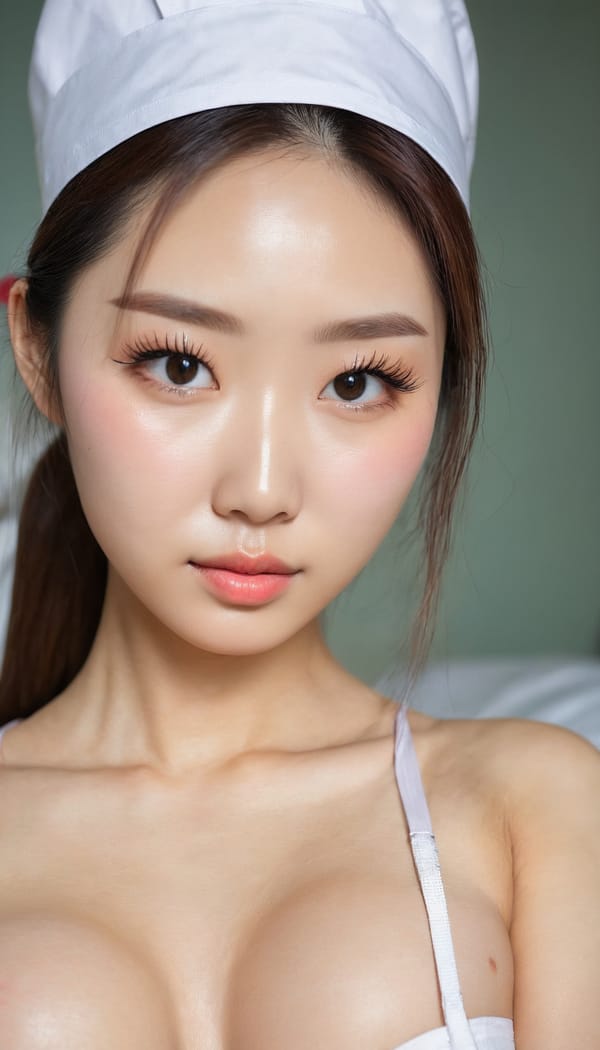 Tags: 21872187, SDXL
{"3": {"inputs": {"seed": 176735663815047, "steps": 64, "cfg": 6.08, "sampler_name": "dpmpp_2m", "scheduler": "karras", "denoise": 1.0, "model": ["27", 0], "positive": ["6", 0], "negative": ["7", 0], "latent_image": ["5", 0]}, "class_type": "KSampler"}, "4": {"inputs": {"ckpt_name": "juggernautxl.safetensors"}, "class_type": "CheckpointLoaderSimple"}, "5": {"inputs": {"width": 768, "height": 1344, "batch_size": 1}, "class_type": "EmptyLatentImage"}, "6": {"inputs": {"text": "28 year old girl, (korean:0.95), (chinese:1.01), (ukrainian:0.95), (slim:1.09), (eyelashes:1.00), (seductive facial expression:1.13), (cute:0.96), (blush:1.05), (detailed face:1.14), (temptress:1.12), (beautiful eyes:1.04), (seductive pose:1.01), (idol:0.97), (double eyelids:1.12), (sexy lips:1.06), (perky ass:1.04), (exposed ass:1.10), (looking back:1.05), (sexy ass:1.09), (thigh gap:1.08), (nurse in uniform:1.09) working in a hospital ward, (detailed skin:1.04), (natural looking skin:1.07), (soft lighting:1.05), (skin fuzz:1.00), (candid cinema:1.00), (film:1.04), (textured skin:1.00), (RAW:1.04), (portra:1.01)", "clip": ["27", 1]}, "class_type": "CLIPTextEncode"}, "7": {"inputs": {"text": "(distorted:1.05), (watermark:1.07), (twisted:1.07), (bad hands:1.08), (open mouth:1.08), (low resolution:1.06), (worst quality:1.08)", "clip": ["27", 1]}, "class_type": "CLIPTextEncode"}, "8": {"inputs": {"samples": ["3", 0], "vae": ["4", 2]}, "class_type": "VAEDecode"}, "25": {"inputs": {"lora_name": "nudify_xl.safetensors", "strength_model": 0.2, "strength_clip": 0.29, "model": ["4", 0], "clip": ["4", 1]}, "class_type": "LoraLoader"}, "26": {"inputs": {"lora_name": "shirtlift_SDXL_v2.safetensors", "strength_model": 0.0, "strength_clip": 0.17, "model": ["25", 0], "clip": ["25", 1]}, "class_type": "LoraLoader"}, "27": {"inputs": {"lora_name": "PerfectEyesXL.safetensors", "strength_model": 0.03, "strength_clip": 0.05, "model": ["26", 0], "clip": ["26", 1]}, "class_type": "LoraLoader"}, "30": {"inputs": {"model_name": "4x_NMKD-Superscale-SP_178000_G.pth"}, "class_type": "UpscaleModelLoader"}, "31": {"inputs": {"upscale_model": ["30", 0], "image": ["8", 0]}, "class_type": "ImageUpscaleWithModel"}, "32": {"inputs": {"upscale_method": "lanczos", "scale_by": 0.5, "image": ["31", 0]}, "class_type": "ImageScaleBy"}, "33": {"inputs": {"pixels": ["32", 0], "vae": ["4", 2]}, "class_type": "VAEEncode"}, "34": {"inputs": {"seed": 176735663815047, "steps": 64, "cfg": 6.08, "sampler_name": "dpmpp_2m", "scheduler": "karras", "denoise": 0.3, "model": ["27", 0], "positive": ["6", 0], "negative": ["7", 0], "latent_image": ["33", 0]}, "class_type": "KSampler"}, "36": {"inputs": {"samples": ["34", 0], "vae": ["4", 2]}, "class_type": "VAEDecode"}, "39": {"inputs": {"filename_prefix": "comfyapi-1731118717087", "images": ["36", 0]}, "class_type": "SaveImage"}}