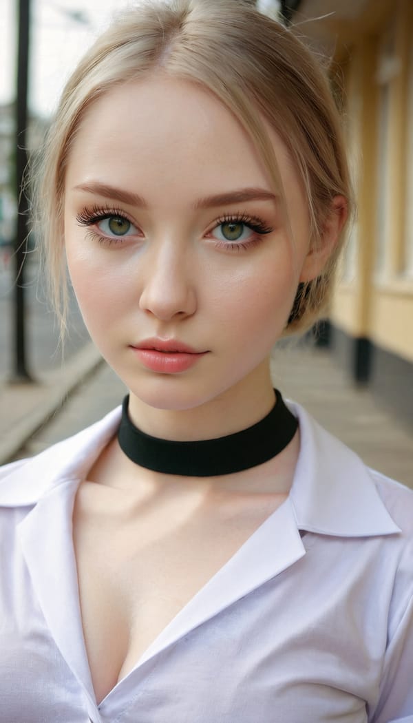 Tags: 21872187, SDXL
{"3": {"inputs": {"seed": 689598328878396, "steps": 64, "cfg": 7.81, "sampler_name": "dpmpp_2m", "scheduler": "karras", "denoise": 1.0, "model": ["27", 0], "positive": ["6", 0], "negative": ["7", 0], "latent_image": ["5", 0]}, "class_type": "KSampler"}, "4": {"inputs": {"ckpt_name": "juggernautxl.safetensors"}, "class_type": "CheckpointLoaderSimple"}, "5": {"inputs": {"width": 768, "height": 1344, "batch_size": 1}, "class_type": "EmptyLatentImage"}, "6": {"inputs": {"text": "26 year old girl, (ukrainian:1.13), (pale skin:0.96), (cute:1.00), (eyelashes:1.13), (beautiful eyes:1.05), (seductive facial expression:1.01), (seductive pose:1.05), (idol:1.04), (sexy lips:1.09), (double eyelids:1.05), (detailed face:1.06), (temptress:1.10), (slim:1.05), (blush:0.99), (in a seductive pose:1.06), (large perky breasts:0.96), (cleavage:1.13), (thigh gap:0.95), (school uniform:1.10), choker, busy street, (RAW:1.08), (candid cinema:1.05), (film:1.01), (portra:1.08), (skin fuzz:1.04), (detailed skin:1.09), (textured skin:1.06), (soft lighting:1.07), (natural looking skin:1.03)", "clip": ["27", 1]}, "class_type": "CLIPTextEncode"}, "7": {"inputs": {"text": "(bad hands:1.05), (open mouth:1.11), (worst quality:1.14), (watermark:1.05), (twisted:1.11), (low resolution:1.05), (distorted:1.11)", "clip": ["27", 1]}, "class_type": "CLIPTextEncode"}, "8": {"inputs": {"samples": ["3", 0], "vae": ["4", 2]}, "class_type": "VAEDecode"}, "25": {"inputs": {"lora_name": "nudify_xl.safetensors", "strength_model": 0.11, "strength_clip": 0.02, "model": ["4", 0], "clip": ["4", 1]}, "class_type": "LoraLoader"}, "26": {"inputs": {"lora_name": "shirtlift_SDXL_v2.safetensors", "strength_model": 0.12, "strength_clip": 0.06, "model": ["25", 0], "clip": ["25", 1]}, "class_type": "LoraLoader"}, "27": {"inputs": {"lora_name": "PerfectEyesXL.safetensors", "strength_model": 0.01, "strength_clip": 0.17, "model": ["26", 0], "clip": ["26", 1]}, "class_type": "LoraLoader"}, "30": {"inputs": {"model_name": "4x_NMKD-Superscale-SP_178000_G.pth"}, "class_type": "UpscaleModelLoader"}, "31": {"inputs": {"upscale_model": ["30", 0], "image": ["8", 0]}, "class_type": "ImageUpscaleWithModel"}, "32": {"inputs": {"upscale_method": "lanczos", "scale_by": 0.5, "image": ["31", 0]}, "class_type": "ImageScaleBy"}, "33": {"inputs": {"pixels": ["32", 0], "vae": ["4", 2]}, "class_type": "VAEEncode"}, "34": {"inputs": {"seed": 689598328878396, "steps": 64, "cfg": 7.81, "sampler_name": "dpmpp_2m", "scheduler": "karras", "denoise": 0.3, "model": ["27", 0], "positive": ["6", 0], "negative": ["7", 0], "latent_image": ["33", 0]}, "class_type": "KSampler"}, "36": {"inputs": {"samples": ["34", 0], "vae": ["4", 2]}, "class_type": "VAEDecode"}, "39": {"inputs": {"filename_prefix": "comfyapi-1731406249945", "images": ["36", 0]}, "class_type": "SaveImage"}}