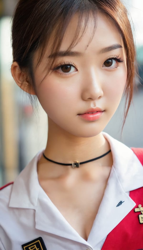 Tags: 21872187, SDXL
{"3": {"inputs": {"seed": 392329637384486, "steps": 32, "cfg": 5.29, "sampler_name": "dpmpp_2m", "scheduler": "karras", "denoise": 1.0, "model": ["27", 0], "positive": ["6", 0], "negative": ["7", 0], "latent_image": ["5", 0]}, "class_type": "KSampler"}, "4": {"inputs": {"ckpt_name": "juggernautxl.safetensors"}, "class_type": "CheckpointLoaderSimple"}, "5": {"inputs": {"width": 768, "height": 1344, "batch_size": 1}, "class_type": "EmptyLatentImage"}, "6": {"inputs": {"text": "22 year old girl, (taiwanese:0.96), (seductive facial expression:1.14), (eyelashes:1.06), (detailed face:1.10), (cute:0.98), (idol:1.09), (sexy lips:1.02), (seductive pose:1.03), (beautiful eyes:1.05), (slim:1.11), (blush:1.09), (temptress:1.11), (double eyelids:0.98), (in a seductive pose:1.08), (large perky breasts:0.97), (cleavage:1.09), (thigh gap:1.04), (school uniform:1.08), choker, busy street, (skin fuzz:1.03), (portra:1.05), (detailed skin:1.09), (textured skin:1.07), (RAW:1.09), (soft lighting:1.07), (candid cinema:1.08), (natural looking skin:1.06), (film:1.04)", "clip": ["27", 1]}, "class_type": "CLIPTextEncode"}, "7": {"inputs": {"text": "(low resolution:1.13), (twisted:1.07), (bad hands:1.11), (worst quality:1.10), (watermark:1.06), (open mouth:1.06), (distorted:1.12)", "clip": ["27", 1]}, "class_type": "CLIPTextEncode"}, "8": {"inputs": {"samples": ["3", 0], "vae": ["4", 2]}, "class_type": "VAEDecode"}, "25": {"inputs": {"lora_name": "nudify_xl.safetensors", "strength_model": 0.15, "strength_clip": 0.13, "model": ["4", 0], "clip": ["4", 1]}, "class_type": "LoraLoader"}, "26": {"inputs": {"lora_name": "shirtlift_SDXL_v2.safetensors", "strength_model": 0.08, "strength_clip": 0.02, "model": ["25", 0], "clip": ["25", 1]}, "class_type": "LoraLoader"}, "27": {"inputs": {"lora_name": "PerfectEyesXL.safetensors", "strength_model": 0.14, "strength_clip": 0.13, "model": ["26", 0], "clip": ["26", 1]}, "class_type": "LoraLoader"}, "30": {"inputs": {"model_name": "4x_NMKD-Superscale-SP_178000_G.pth"}, "class_type": "UpscaleModelLoader"}, "31": {"inputs": {"upscale_model": ["30", 0], "image": ["8", 0]}, "class_type": "ImageUpscaleWithModel"}, "32": {"inputs": {"upscale_method": "lanczos", "scale_by": 0.5, "image": ["31", 0]}, "class_type": "ImageScaleBy"}, "33": {"inputs": {"pixels": ["32", 0], "vae": ["4", 2]}, "class_type": "VAEEncode"}, "34": {"inputs": {"seed": 392329637384486, "steps": 32, "cfg": 5.29, "sampler_name": "dpmpp_2m", "scheduler": "karras", "denoise": 0.3, "model": ["27", 0], "positive": ["6", 0], "negative": ["7", 0], "latent_image": ["33", 0]}, "class_type": "KSampler"}, "36": {"inputs": {"samples": ["34", 0], "vae": ["4", 2]}, "class_type": "VAEDecode"}, "39": {"inputs": {"filename_prefix": "comfyapi-1725787036876", "images": ["36", 0]}, "class_type": "SaveImage"}}