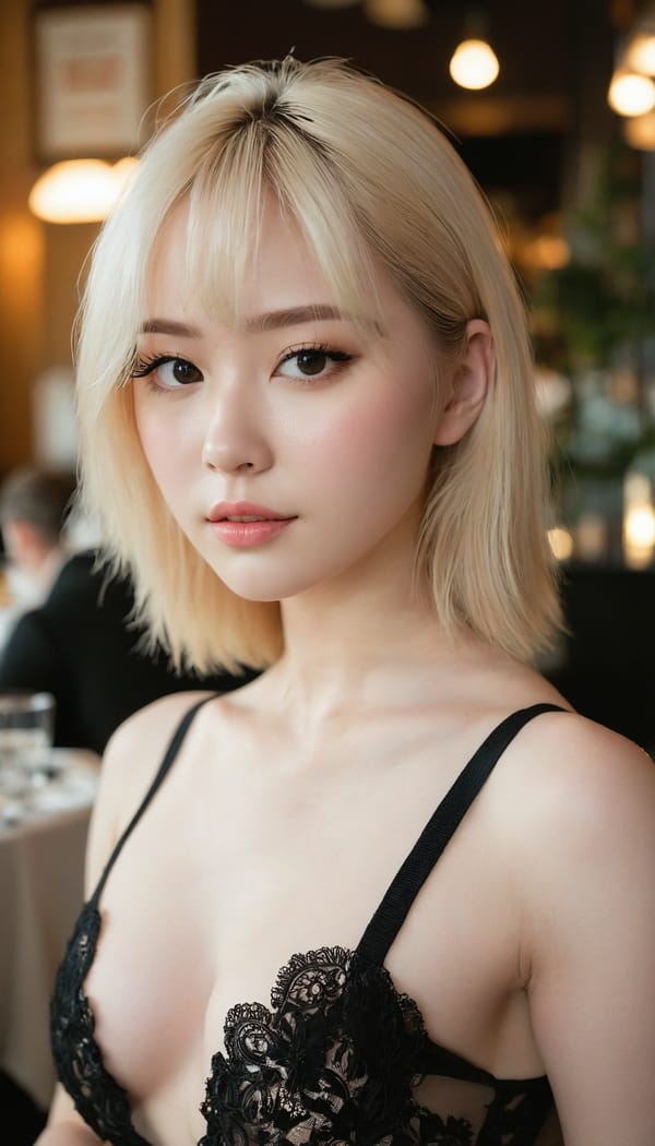 Tags: 21872187, SDXL
{"3": {"inputs": {"seed": 926830082651020, "steps": 64, "cfg": 5.05, "sampler_name": "dpmpp_2m", "scheduler": "karras", "denoise": 1.0, "model": ["27", 0], "positive": ["6", 0], "negative": ["7", 0], "latent_image": ["5", 0]}, "class_type": "KSampler"}, "4": {"inputs": {"ckpt_name": "juggernautxl.safetensors"}, "class_type": "CheckpointLoaderSimple"}, "5": {"inputs": {"width": 768, "height": 1344, "batch_size": 1}, "class_type": "EmptyLatentImage"}, "6": {"inputs": {"text": "26 year old girl, (seductive facial expression:0.98), (eyelashes:1.06), (slim:0.98), (idol:1.04), (seductive pose:1.13), (pale skin:0.95), (blush:1.08), (detailed face:1.09), (double eyelids:1.08), (temptress:0.98), (cute:1.02), (sexy lips:1.08), (on all fours:0.95), (spreading ass cheeks:0.96), (from behind:0.99), (backboob:0.95), (wearing a little black dress:1.00) at a fine dining restaurant, (detailed skin:1.07), (natural looking skin:1.00), (skin fuzz:1.04), (soft lighting:1.01), (textured skin:1.01), (film:1.09), (RAW:1.01), (candid cinema:1.05), (portra:1.09)", "clip": ["27", 1]}, "class_type": "CLIPTextEncode"}, "7": {"inputs": {"text": "(low resolution:1.08), (bad hands:1.13), (worst quality:1.08), (distorted:1.10), (open mouth:1.11), (watermark:1.05), (twisted:1.07)", "clip": ["27", 1]}, "class_type": "CLIPTextEncode"}, "8": {"inputs": {"samples": ["3", 0], "vae": ["4", 2]}, "class_type": "VAEDecode"}, "25": {"inputs": {"lora_name": "nudify_xl.safetensors", "strength_model": 0.05, "strength_clip": 0.39, "model": ["4", 0], "clip": ["4", 1]}, "class_type": "LoraLoader"}, "26": {"inputs": {"lora_name": "shirtlift_SDXL_v2.safetensors", "strength_model": 0.13, "strength_clip": 0.1, "model": ["25", 0], "clip": ["25", 1]}, "class_type": "LoraLoader"}, "27": {"inputs": {"lora_name": "PerfectEyesXL.safetensors", "strength_model": 0.0, "strength_clip": 0.09, "model": ["26", 0], "clip": ["26", 1]}, "class_type": "LoraLoader"}, "30": {"inputs": {"model_name": "4x_NMKD-Superscale-SP_178000_G.pth"}, "class_type": "UpscaleModelLoader"}, "31": {"inputs": {"upscale_model": ["30", 0], "image": ["8", 0]}, "class_type": "ImageUpscaleWithModel"}, "32": {"inputs": {"upscale_method": "lanczos", "scale_by": 0.5, "image": ["31", 0]}, "class_type": "ImageScaleBy"}, "33": {"inputs": {"pixels": ["32", 0], "vae": ["4", 2]}, "class_type": "VAEEncode"}, "34": {"inputs": {"seed": 926830082651020, "steps": 64, "cfg": 5.05, "sampler_name": "dpmpp_2m", "scheduler": "karras", "denoise": 0.3, "model": ["27", 0], "positive": ["6", 0], "negative": ["7", 0], "latent_image": ["33", 0]}, "class_type": "KSampler"}, "36": {"inputs": {"samples": ["34", 0], "vae": ["4", 2]}, "class_type": "VAEDecode"}, "39": {"inputs": {"filename_prefix": "comfyapi-1733652538867", "images": ["36", 0]}, "class_type": "SaveImage"}}