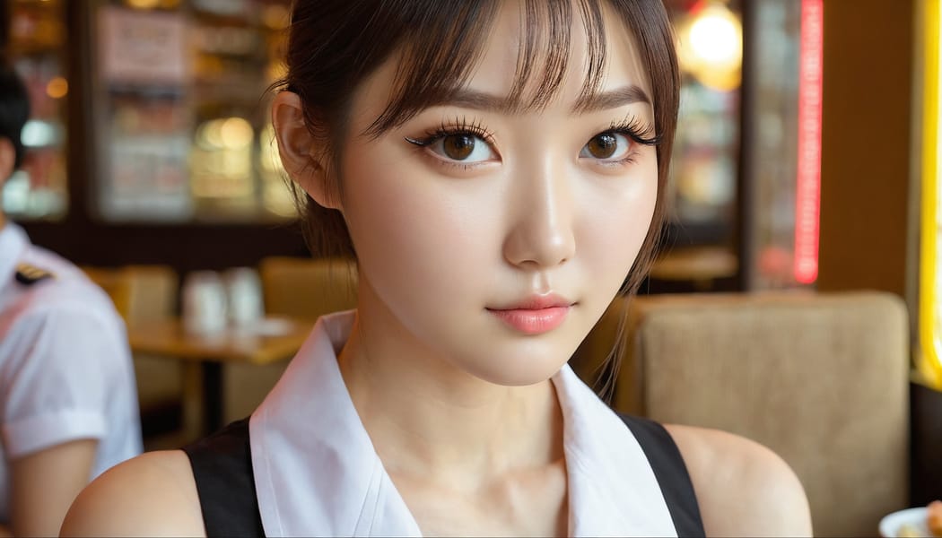 Tags: 21872187, SDXL
{"3": {"inputs": {"seed": 624928061249440, "steps": 64, "cfg": 7.43, "sampler_name": "dpmpp_2m", "scheduler": "karras", "denoise": 1.0, "model": ["27", 0], "positive": ["6", 0], "negative": ["7", 0], "latent_image": ["5", 0]}, "class_type": "KSampler"}, "4": {"inputs": {"ckpt_name": "juggernautxl.safetensors"}, "class_type": "CheckpointLoaderSimple"}, "5": {"inputs": {"width": 1344, "height": 768, "batch_size": 1}, "class_type": "EmptyLatentImage"}, "6": {"inputs": {"text": "27 year old girl, (ukrainian:1.11), (korean:1.07), (detailed face:1.02), (eyelashes:1.14), (slim:0.98), (cute:0.97), (beautiful eyes:1.09), (double eyelids:1.10), (sexy lips:0.97), (temptress:0.95), (seductive pose:1.04), (pale skin:0.95), (idol:1.03), (seductive facial expression:1.03), (in a seductive pose:0.99), (large perky breasts:0.97), (cleavage:0.99), (thigh gap:1.11), (a waitress in uniform:1.03) working at a restaurant, (soft lighting:1.07), (film:1.03), (portra:1.05), (RAW:1.05), (textured skin:1.08), (skin fuzz:1.01), (candid cinema:1.03), (detailed skin:1.08), (natural looking skin:1.08)", "clip": ["27", 1]}, "class_type": "CLIPTextEncode"}, "7": {"inputs": {"text": "(worst quality:1.05), (twisted:1.13), (low resolution:1.08), (bad hands:1.05), (distorted:1.14), (open mouth:1.14), (watermark:1.06)", "clip": ["27", 1]}, "class_type": "CLIPTextEncode"}, "8": {"inputs": {"samples": ["3", 0], "vae": ["4", 2]}, "class_type": "VAEDecode"}, "25": {"inputs": {"lora_name": "nudify_xl.safetensors", "strength_model": 0.23, "strength_clip": 0.37, "model": ["4", 0], "clip": ["4", 1]}, "class_type": "LoraLoader"}, "26": {"inputs": {"lora_name": "shirtlift_SDXL_v2.safetensors", "strength_model": 0.08, "strength_clip": 0.01, "model": ["25", 0], "clip": ["25", 1]}, "class_type": "LoraLoader"}, "27": {"inputs": {"lora_name": "PerfectEyesXL.safetensors", "strength_model": 0.12, "strength_clip": 0.1, "model": ["26", 0], "clip": ["26", 1]}, "class_type": "LoraLoader"}, "30": {"inputs": {"model_name": "4x_NMKD-Superscale-SP_178000_G.pth"}, "class_type": "UpscaleModelLoader"}, "31": {"inputs": {"upscale_model": ["30", 0], "image": ["8", 0]}, "class_type": "ImageUpscaleWithModel"}, "32": {"inputs": {"upscale_method": "lanczos", "scale_by": 0.5, "image": ["31", 0]}, "class_type": "ImageScaleBy"}, "33": {"inputs": {"pixels": ["32", 0], "vae": ["4", 2]}, "class_type": "VAEEncode"}, "34": {"inputs": {"seed": 624928061249440, "steps": 64, "cfg": 7.43, "sampler_name": "dpmpp_2m", "scheduler": "karras", "denoise": 0.3, "model": ["27", 0], "positive": ["6", 0], "negative": ["7", 0], "latent_image": ["33", 0]}, "class_type": "KSampler"}, "36": {"inputs": {"samples": ["34", 0], "vae": ["4", 2]}, "class_type": "VAEDecode"}, "39": {"inputs": {"filename_prefix": "comfyapi-1714674103259", "images": ["36", 0]}, "class_type": "SaveImage"}}