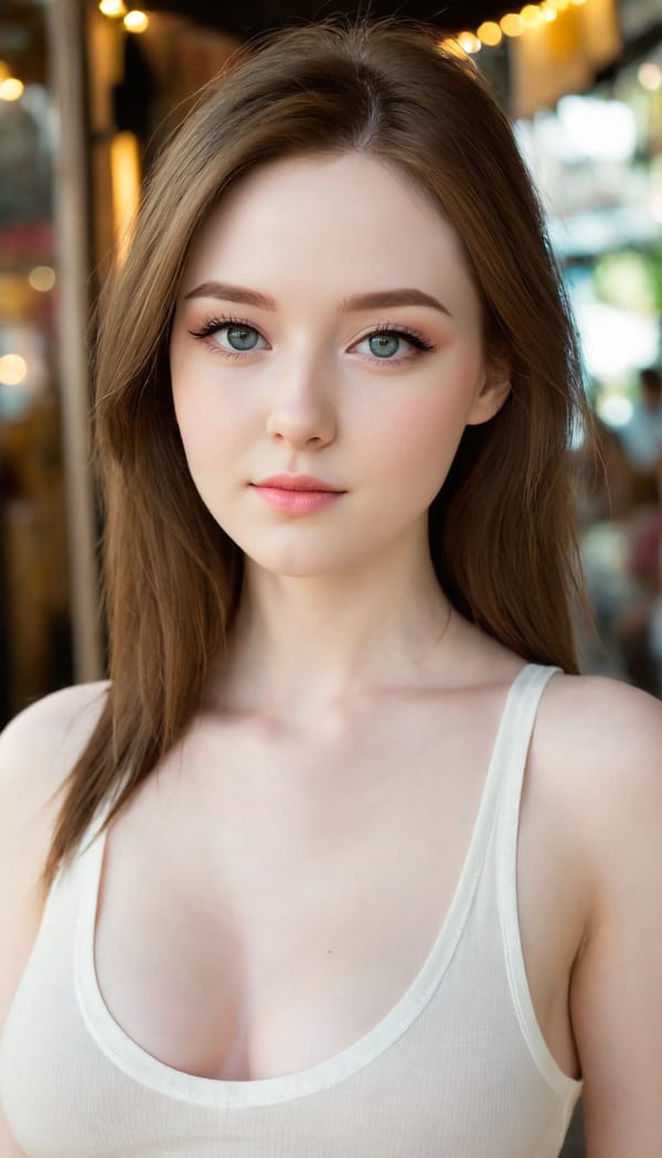 Tags: 21872187, SDXL
{"3": {"inputs": {"seed": 470109934328394, "steps": 32, "cfg": 5.81, "sampler_name": "dpmpp_2m", "scheduler": "karras", "denoise": 1.0, "model": ["27", 0], "positive": ["6", 0], "negative": ["7", 0], "latent_image": ["5", 0]}, "class_type": "KSampler"}, "4": {"inputs": {"ckpt_name": "juggernautXL_v8Rundiffusion.safetensors"}, "class_type": "CheckpointLoaderSimple"}, "5": {"inputs": {"width": 768, "height": 1344, "batch_size": 1}, "class_type": "EmptyLatentImage"}, "6": {"inputs": {"text": "24 year old girl, (pale skin:1.08), (beautiful eyes:1.08), (idol:1.03), (detailed face:1.00), (double eyelids:1.03), (sexy lips:1.06), (blush:1.06), (seductive pose:1.03), (cute:1.09), (eyelashes:1.10), (temptress:1.06), (slim:1.01), (seductive facial expression:1.01), (in a seductive pose:1.02), (large perky breasts:0.96), (cleavage:1.04), (thigh gap:1.06), (white tanktop:1.06), busy street, (RAW:1.01), (skin fuzz:1.01), (natural looking skin:1.01), (portra:1.01), (film:1.02), (detailed skin:1.08), (candid cinema:1.08), (soft lighting:1.04), (textured skin:1.03)", "clip": ["27", 1]}, "class_type": "CLIPTextEncode"}, "7": {"inputs": {"text": "(worst quality:1.14), (distorted:1.05), (open mouth:1.12), (bad hands:1.14), (twisted:1.07), (watermark:1.10), (low resolution:1.06)", "clip": ["27", 1]}, "class_type": "CLIPTextEncode"}, "8": {"inputs": {"samples": ["3", 0], "vae": ["4", 2]}, "class_type": "VAEDecode"}, "25": {"inputs": {"lora_name": "nudify_xl.safetensors", "strength_model": 0.39, "strength_clip": 0.01, "model": ["4", 0], "clip": ["4", 1]}, "class_type": "LoraLoader"}, "26": {"inputs": {"lora_name": "shirtlift_SDXL_v2.safetensors", "strength_model": 0.11, "strength_clip": 0.14, "model": ["25", 0], "clip": ["25", 1]}, "class_type": "LoraLoader"}, "27": {"inputs": {"lora_name": "PerfectEyesXL.safetensors", "strength_model": 0.18, "strength_clip": 0.04, "model": ["26", 0], "clip": ["26", 1]}, "class_type": "LoraLoader"}, "30": {"inputs": {"model_name": "4x_NMKD-Superscale-SP_178000_G.pth"}, "class_type": "UpscaleModelLoader"}, "31": {"inputs": {"upscale_model": ["30", 0], "image": ["8", 0]}, "class_type": "ImageUpscaleWithModel"}, "32": {"inputs": {"upscale_method": "lanczos", "scale_by": 0.5, "image": ["31", 0]}, "class_type": "ImageScaleBy"}, "33": {"inputs": {"pixels": ["32", 0], "vae": ["4", 2]}, "class_type": "VAEEncode"}, "34": {"inputs": {"seed": 470109934328394, "steps": 32, "cfg": 5.81, "sampler_name": "dpmpp_2m", "scheduler": "karras", "denoise": 0.3, "model": ["27", 0], "positive": ["6", 0], "negative": ["7", 0], "latent_image": ["33", 0]}, "class_type": "KSampler"}, "36": {"inputs": {"samples": ["34", 0], "vae": ["4", 2]}, "class_type": "VAEDecode"}, "39": {"inputs": {"filename_prefix": "comfyapi-1707898521823", "images": ["36", 0]}, "class_type": "SaveImage"}}