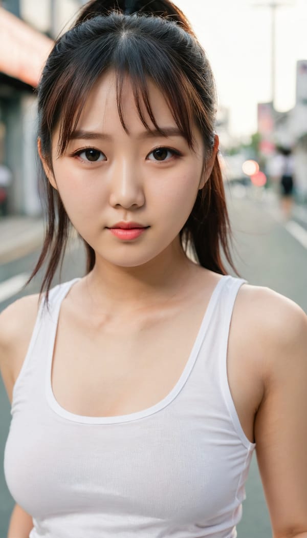 Tags: 21872187, SDXL
{"3": {"inputs": {"seed": 680653895649150, "steps": 32, "cfg": 7.44, "sampler_name": "dpmpp_2m", "scheduler": "karras", "denoise": 1.0, "model": ["27", 0], "positive": ["6", 0], "negative": ["7", 0], "latent_image": ["5", 0]}, "class_type": "KSampler"}, "4": {"inputs": {"ckpt_name": "juggernautXL_v8Rundiffusion.safetensors"}, "class_type": "CheckpointLoaderSimple"}, "5": {"inputs": {"width": 768, "height": 1344, "batch_size": 1}, "class_type": "EmptyLatentImage"}, "6": {"inputs": {"text": "19 year old girl, (korean:1.03), (japanese:0.98), (blush:1.12), (idol:1.03), (seductive facial expression:0.97), (seductive pose:1.03), (beautiful eyes:1.03), (cute:1.14), (slim:1.08), (temptress:0.95), (sexy lips:1.04), (double eyelids:0.98), (detailed face:1.04), (eyelashes:0.99), (perky ass:1.06), (exposed ass:1.14), (looking back:1.05), (sexy ass:1.04), (thigh gap:1.09), (white tanktop:1.13), busy street, (detailed skin:1.04), (RAW:1.00), (natural looking skin:1.03), (skin fuzz:1.08), (portra:1.00), (film:1.04), (soft lighting:1.08), (textured skin:1.09), (candid cinema:1.04)", "clip": ["27", 1]}, "class_type": "CLIPTextEncode"}, "7": {"inputs": {"text": "(twisted:1.05), (distorted:1.13), (bad hands:1.11), (worst quality:1.07), (open mouth:1.07), (watermark:1.08), (low resolution:1.09)", "clip": ["27", 1]}, "class_type": "CLIPTextEncode"}, "8": {"inputs": {"samples": ["3", 0], "vae": ["4", 2]}, "class_type": "VAEDecode"}, "25": {"inputs": {"lora_name": "nudify_xl.safetensors", "strength_model": 0.04, "strength_clip": 0.38, "model": ["4", 0], "clip": ["4", 1]}, "class_type": "LoraLoader"}, "26": {"inputs": {"lora_name": "shirtlift_SDXL_v2.safetensors", "strength_model": 0.18, "strength_clip": 0.1, "model": ["25", 0], "clip": ["25", 1]}, "class_type": "LoraLoader"}, "27": {"inputs": {"lora_name": "PerfectEyesXL.safetensors", "strength_model": 0.05, "strength_clip": 0.03, "model": ["26", 0], "clip": ["26", 1]}, "class_type": "LoraLoader"}, "30": {"inputs": {"model_name": "4x_NMKD-Superscale-SP_178000_G.pth"}, "class_type": "UpscaleModelLoader"}, "31": {"inputs": {"upscale_model": ["30", 0], "image": ["8", 0]}, "class_type": "ImageUpscaleWithModel"}, "32": {"inputs": {"upscale_method": "lanczos", "scale_by": 0.5, "image": ["31", 0]}, "class_type": "ImageScaleBy"}, "33": {"inputs": {"pixels": ["32", 0], "vae": ["4", 2]}, "class_type": "VAEEncode"}, "34": {"inputs": {"seed": 680653895649150, "steps": 32, "cfg": 7.44, "sampler_name": "dpmpp_2m", "scheduler": "karras", "denoise": 0.3, "model": ["27", 0], "positive": ["6", 0], "negative": ["7", 0], "latent_image": ["33", 0]}, "class_type": "KSampler"}, "36": {"inputs": {"samples": ["34", 0], "vae": ["4", 2]}, "class_type": "VAEDecode"}, "39": {"inputs": {"filename_prefix": "comfyapi-1707621321170", "images": ["36", 0]}, "class_type": "SaveImage"}}