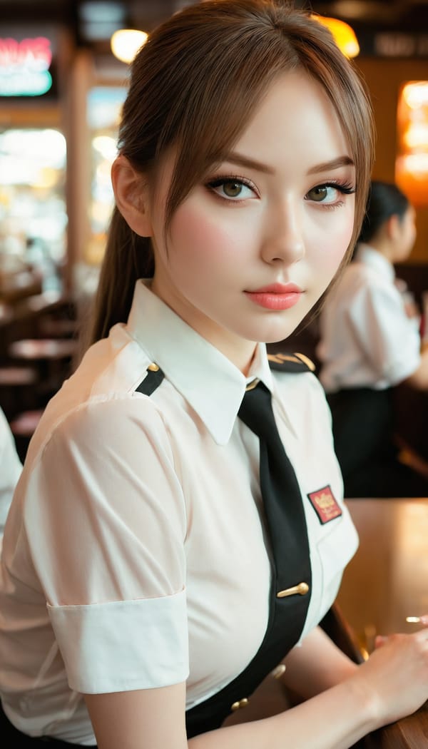 Tags: 21872187, SDXL
{"3": {"inputs": {"seed": 831294747194911, "steps": 64, "cfg": 6.4, "sampler_name": "dpmpp_2m", "scheduler": "karras", "denoise": 1.0, "model": ["27", 0], "positive": ["6", 0], "negative": ["7", 0], "latent_image": ["5", 0]}, "class_type": "KSampler"}, "4": {"inputs": {"ckpt_name": "juggernautxl.safetensors"}, "class_type": "CheckpointLoaderSimple"}, "5": {"inputs": {"width": 768, "height": 1344, "batch_size": 1}, "class_type": "EmptyLatentImage"}, "6": {"inputs": {"text": "28 year old girl, (beautiful eyes:0.99), (slim:1.12), (seductive facial expression:1.14), (pale skin:1.00), (detailed face:1.10), (blush:1.10), (cute:1.04), (sexy lips:1.12), (seductive pose:1.00), (eyelashes:1.07), (idol:1.08), (double eyelids:1.11), (temptress:1.09), (perky ass:0.99), (exposed ass:0.96), (looking back:1.09), (sexy ass:1.08), (thigh gap:1.08), (a waitress in uniform:1.14) working at a restaurant, (detailed skin:1.03), (textured skin:1.00), (film:1.01), (portra:1.05), (RAW:1.00), (candid cinema:1.08), (skin fuzz:1.00), (soft lighting:1.07), (natural looking skin:1.03)", "clip": ["27", 1]}, "class_type": "CLIPTextEncode"}, "7": {"inputs": {"text": "(watermark:1.05), (worst quality:1.05), (open mouth:1.10), (twisted:1.12), (low resolution:1.08), (bad hands:1.08), (distorted:1.12)", "clip": ["27", 1]}, "class_type": "CLIPTextEncode"}, "8": {"inputs": {"samples": ["3", 0], "vae": ["4", 2]}, "class_type": "VAEDecode"}, "25": {"inputs": {"lora_name": "nudify_xl.safetensors", "strength_model": 0.06, "strength_clip": 0.04, "model": ["4", 0], "clip": ["4", 1]}, "class_type": "LoraLoader"}, "26": {"inputs": {"lora_name": "shirtlift_SDXL_v2.safetensors", "strength_model": 0.05, "strength_clip": 0.13, "model": ["25", 0], "clip": ["25", 1]}, "class_type": "LoraLoader"}, "27": {"inputs": {"lora_name": "PerfectEyesXL.safetensors", "strength_model": 0.12, "strength_clip": 0.08, "model": ["26", 0], "clip": ["26", 1]}, "class_type": "LoraLoader"}, "30": {"inputs": {"model_name": "4x_NMKD-Superscale-SP_178000_G.pth"}, "class_type": "UpscaleModelLoader"}, "31": {"inputs": {"upscale_model": ["30", 0], "image": ["8", 0]}, "class_type": "ImageUpscaleWithModel"}, "32": {"inputs": {"upscale_method": "lanczos", "scale_by": 0.5, "image": ["31", 0]}, "class_type": "ImageScaleBy"}, "33": {"inputs": {"pixels": ["32", 0], "vae": ["4", 2]}, "class_type": "VAEEncode"}, "34": {"inputs": {"seed": 831294747194911, "steps": 64, "cfg": 6.4, "sampler_name": "dpmpp_2m", "scheduler": "karras", "denoise": 0.3, "model": ["27", 0], "positive": ["6", 0], "negative": ["7", 0], "latent_image": ["33", 0]}, "class_type": "KSampler"}, "36": {"inputs": {"samples": ["34", 0], "vae": ["4", 2]}, "class_type": "VAEDecode"}, "39": {"inputs": {"filename_prefix": "comfyapi-1724580477195", "images": ["36", 0]}, "class_type": "SaveImage"}}