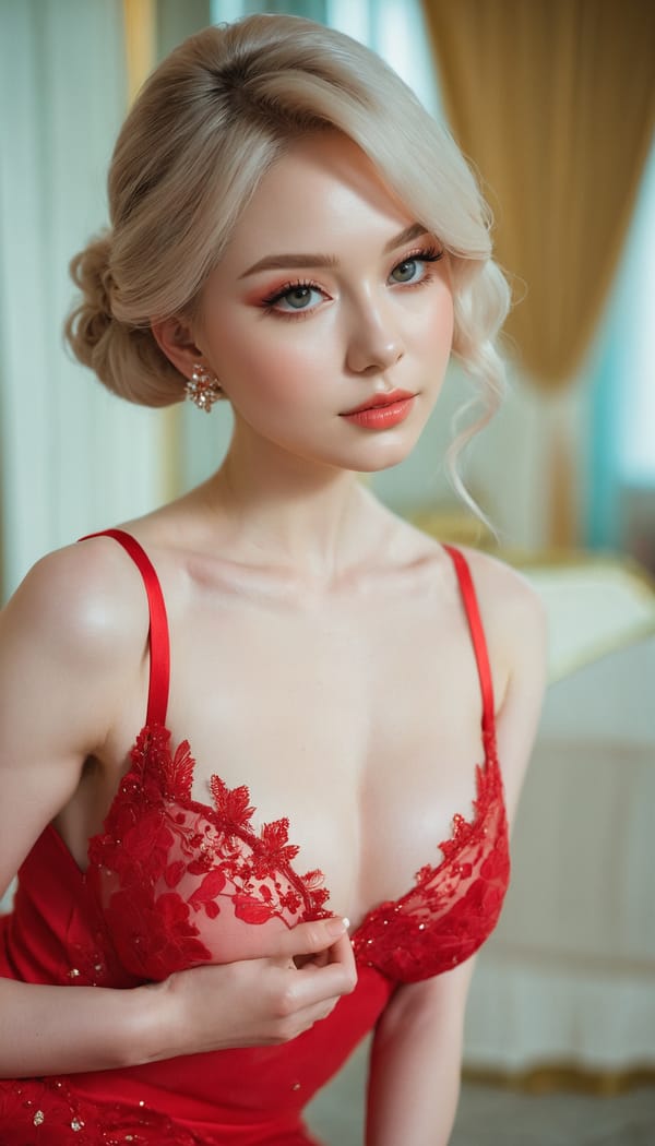 Tags: 21872187, SDXL
{"3": {"inputs": {"seed": 591250737169814, "steps": 32, "cfg": 7.8, "sampler_name": "dpmpp_2m", "scheduler": "karras", "denoise": 1.0, "model": ["27", 0], "positive": ["6", 0], "negative": ["7", 0], "latent_image": ["5", 0]}, "class_type": "KSampler"}, "4": {"inputs": {"ckpt_name": "juggernautxl.safetensors"}, "class_type": "CheckpointLoaderSimple"}, "5": {"inputs": {"width": 768, "height": 1344, "batch_size": 1}, "class_type": "EmptyLatentImage"}, "6": {"inputs": {"text": "27 year old girl, (russian:0.99), (seductive pose:1.00), (blush:1.04), (idol:1.09), (slim:1.07), (detailed face:1.09), (beautiful eyes:1.11), (pale skin:1.07), (double eyelids:1.04), (seductive facial expression:1.11), (eyelashes:1.04), (sexy lips:1.06), (cute:0.95), (temptress:0.96), (on all fours:1.12), (spreading ass cheeks:1.13), (from behind:1.07), (backboob:1.06), (wearing a low-cut red dress:1.00) at a ballroom, (detailed skin:1.00), (RAW:1.01), (film:1.01), (skin fuzz:1.02), (textured skin:1.07), (candid cinema:1.09), (soft lighting:1.08), (portra:1.09), (natural looking skin:1.09)", "clip": ["27", 1]}, "class_type": "CLIPTextEncode"}, "7": {"inputs": {"text": "(distorted:1.14), (watermark:1.09), (low resolution:1.11), (twisted:1.11), (worst quality:1.09), (open mouth:1.14), (bad hands:1.10)", "clip": ["27", 1]}, "class_type": "CLIPTextEncode"}, "8": {"inputs": {"samples": ["3", 0], "vae": ["4", 2]}, "class_type": "VAEDecode"}, "25": {"inputs": {"lora_name": "nudify_xl.safetensors", "strength_model": 0.05, "strength_clip": 0.09, "model": ["4", 0], "clip": ["4", 1]}, "class_type": "LoraLoader"}, "26": {"inputs": {"lora_name": "shirtlift_SDXL_v2.safetensors", "strength_model": 0.0, "strength_clip": 0.13, "model": ["25", 0], "clip": ["25", 1]}, "class_type": "LoraLoader"}, "27": {"inputs": {"lora_name": "PerfectEyesXL.safetensors", "strength_model": 0.02, "strength_clip": 0.02, "model": ["26", 0], "clip": ["26", 1]}, "class_type": "LoraLoader"}, "30": {"inputs": {"model_name": "4x_NMKD-Superscale-SP_178000_G.pth"}, "class_type": "UpscaleModelLoader"}, "31": {"inputs": {"upscale_model": ["30", 0], "image": ["8", 0]}, "class_type": "ImageUpscaleWithModel"}, "32": {"inputs": {"upscale_method": "lanczos", "scale_by": 0.5, "image": ["31", 0]}, "class_type": "ImageScaleBy"}, "33": {"inputs": {"pixels": ["32", 0], "vae": ["4", 2]}, "class_type": "VAEEncode"}, "34": {"inputs": {"seed": 591250737169814, "steps": 32, "cfg": 7.8, "sampler_name": "dpmpp_2m", "scheduler": "karras", "denoise": 0.3, "model": ["27", 0], "positive": ["6", 0], "negative": ["7", 0], "latent_image": ["33", 0]}, "class_type": "KSampler"}, "36": {"inputs": {"samples": ["34", 0], "vae": ["4", 2]}, "class_type": "VAEDecode"}, "39": {"inputs": {"filename_prefix": "comfyapi-1731169586345", "images": ["36", 0]}, "class_type": "SaveImage"}}