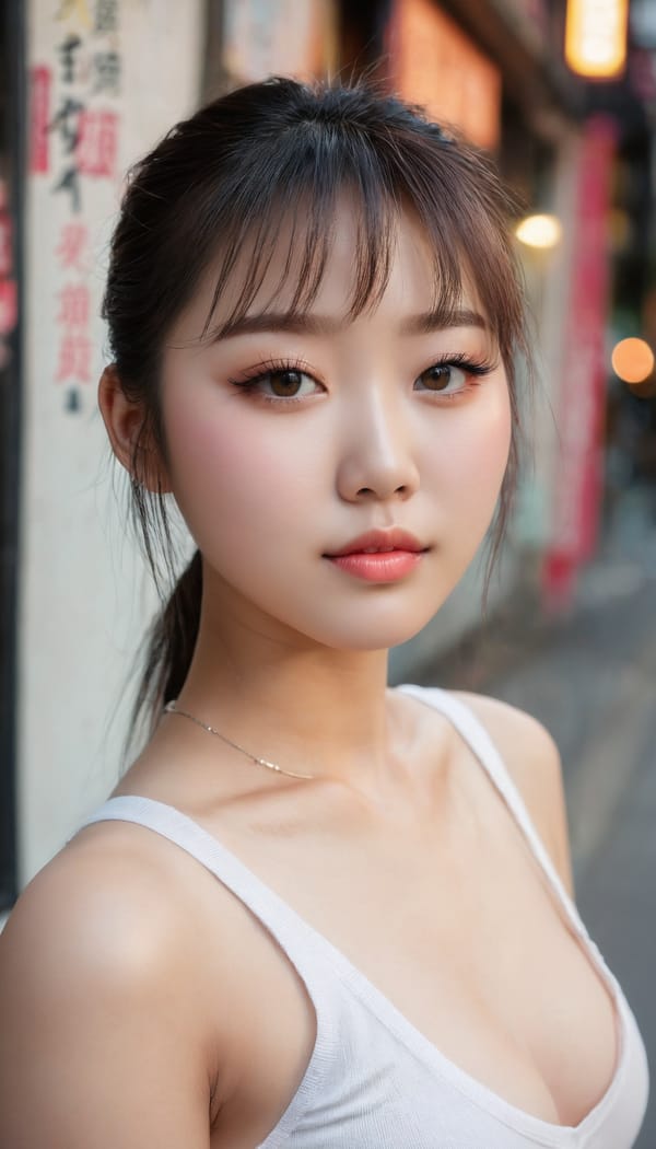 Tags: 21872187, SDXL
{"3": {"inputs": {"seed": 561887950179199, "steps": 32, "cfg": 5.19, "sampler_name": "dpmpp_2m", "scheduler": "karras", "denoise": 1.0, "model": ["27", 0], "positive": ["6", 0], "negative": ["7", 0], "latent_image": ["5", 0]}, "class_type": "KSampler"}, "4": {"inputs": {"ckpt_name": "juggernautxl.safetensors"}, "class_type": "CheckpointLoaderSimple"}, "5": {"inputs": {"width": 768, "height": 1344, "batch_size": 1}, "class_type": "EmptyLatentImage"}, "6": {"inputs": {"text": "20 year old girl, (chinese:1.10), (eyelashes:1.06), (sexy lips:1.02), (idol:1.11), (blush:1.08), (seductive facial expression:1.07), (detailed face:0.96), (beautiful eyes:1.14), (double eyelids:1.01), (seductive pose:1.09), (pale skin:1.04), (cute:1.09), (temptress:1.14), (slim:1.08), (perky ass:1.06), (exposed ass:1.01), (looking back:1.12), (sexy ass:0.97), (thigh gap:0.96), (white tanktop:0.99), busy street, (soft lighting:1.05), (natural looking skin:1.06), (detailed skin:1.08), (textured skin:1.01), (RAW:1.04), (portra:1.03), (candid cinema:1.03), (skin fuzz:1.08), (film:1.00)", "clip": ["27", 1]}, "class_type": "CLIPTextEncode"}, "7": {"inputs": {"text": "(low resolution:1.08), (bad hands:1.05), (distorted:1.14), (twisted:1.09), (worst quality:1.12), (open mouth:1.13), (watermark:1.05)", "clip": ["27", 1]}, "class_type": "CLIPTextEncode"}, "8": {"inputs": {"samples": ["3", 0], "vae": ["4", 2]}, "class_type": "VAEDecode"}, "25": {"inputs": {"lora_name": "nudify_xl.safetensors", "strength_model": 0.01, "strength_clip": 0.37, "model": ["4", 0], "clip": ["4", 1]}, "class_type": "LoraLoader"}, "26": {"inputs": {"lora_name": "shirtlift_SDXL_v2.safetensors", "strength_model": 0.03, "strength_clip": 0.1, "model": ["25", 0], "clip": ["25", 1]}, "class_type": "LoraLoader"}, "27": {"inputs": {"lora_name": "PerfectEyesXL.safetensors", "strength_model": 0.1, "strength_clip": 0.15, "model": ["26", 0], "clip": ["26", 1]}, "class_type": "LoraLoader"}, "30": {"inputs": {"model_name": "4x_NMKD-Superscale-SP_178000_G.pth"}, "class_type": "UpscaleModelLoader"}, "31": {"inputs": {"upscale_model": ["30", 0], "image": ["8", 0]}, "class_type": "ImageUpscaleWithModel"}, "32": {"inputs": {"upscale_method": "lanczos", "scale_by": 0.5, "image": ["31", 0]}, "class_type": "ImageScaleBy"}, "33": {"inputs": {"pixels": ["32", 0], "vae": ["4", 2]}, "class_type": "VAEEncode"}, "34": {"inputs": {"seed": 561887950179199, "steps": 32, "cfg": 5.19, "sampler_name": "dpmpp_2m", "scheduler": "karras", "denoise": 0.3, "model": ["27", 0], "positive": ["6", 0], "negative": ["7", 0], "latent_image": ["33", 0]}, "class_type": "KSampler"}, "36": {"inputs": {"samples": ["34", 0], "vae": ["4", 2]}, "class_type": "VAEDecode"}, "39": {"inputs": {"filename_prefix": "comfyapi-1724032800514", "images": ["36", 0]}, "class_type": "SaveImage"}}