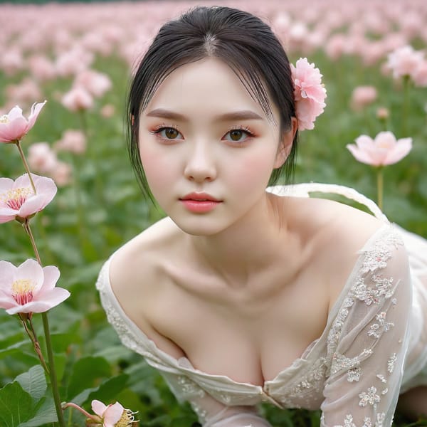 Tags: 21872187, SDXL
{"3": {"inputs": {"seed": 680412240732988, "steps": 64, "cfg": 7.46, "sampler_name": "dpmpp_2m", "scheduler": "karras", "denoise": 1.0, "model": ["27", 0], "positive": ["6", 0], "negative": ["7", 0], "latent_image": ["5", 0]}, "class_type": "KSampler"}, "4": {"inputs": {"ckpt_name": "juggernautxl.safetensors"}, "class_type": "CheckpointLoaderSimple"}, "5": {"inputs": {"width": 1024, "height": 1024, "batch_size": 1}, "class_type": "EmptyLatentImage"}, "6": {"inputs": {"text": "20 year old girl, (ukrainian:1.13), (irish:0.96), (korean:1.09), (seductive pose:1.13), (slim:1.10), (pale skin:1.11), (eyelashes:1.06), (idol:0.98), (detailed face:1.09), (temptress:1.01), (cute:1.02), (blush:1.08), (beautiful eyes:1.03), (double eyelids:0.99), (seductive facial expression:1.14), (sexy lips:1.09), (on all fours:1.01), (spreading ass cheeks:1.07), (from behind:1.00), (backboob:1.03), wearing (translucent clothes:1.12) on a flower field, (portra:1.08), (soft lighting:1.09), (natural looking skin:1.08), (candid cinema:1.06), (film:1.02), (skin fuzz:1.04), (textured skin:1.08), (RAW:1.07), (detailed skin:1.04)", "clip": ["27", 1]}, "class_type": "CLIPTextEncode"}, "7": {"inputs": {"text": "(open mouth:1.12), (bad hands:1.08), (watermark:1.06), (twisted:1.13), (low resolution:1.08), (distorted:1.11), (worst quality:1.14)", "clip": ["27", 1]}, "class_type": "CLIPTextEncode"}, "8": {"inputs": {"samples": ["3", 0], "vae": ["4", 2]}, "class_type": "VAEDecode"}, "25": {"inputs": {"lora_name": "nudify_xl.safetensors", "strength_model": 0.31, "strength_clip": 0.16, "model": ["4", 0], "clip": ["4", 1]}, "class_type": "LoraLoader"}, "26": {"inputs": {"lora_name": "shirtlift_SDXL_v2.safetensors", "strength_model": 0.18, "strength_clip": 0.15, "model": ["25", 0], "clip": ["25", 1]}, "class_type": "LoraLoader"}, "27": {"inputs": {"lora_name": "PerfectEyesXL.safetensors", "strength_model": 0.06, "strength_clip": 0.15, "model": ["26", 0], "clip": ["26", 1]}, "class_type": "LoraLoader"}, "30": {"inputs": {"model_name": "4x_NMKD-Superscale-SP_178000_G.pth"}, "class_type": "UpscaleModelLoader"}, "31": {"inputs": {"upscale_model": ["30", 0], "image": ["8", 0]}, "class_type": "ImageUpscaleWithModel"}, "32": {"inputs": {"upscale_method": "lanczos", "scale_by": 0.5, "image": ["31", 0]}, "class_type": "ImageScaleBy"}, "33": {"inputs": {"pixels": ["32", 0], "vae": ["4", 2]}, "class_type": "VAEEncode"}, "34": {"inputs": {"seed": 680412240732988, "steps": 64, "cfg": 7.46, "sampler_name": "dpmpp_2m", "scheduler": "karras", "denoise": 0.3, "model": ["27", 0], "positive": ["6", 0], "negative": ["7", 0], "latent_image": ["33", 0]}, "class_type": "KSampler"}, "36": {"inputs": {"samples": ["34", 0], "vae": ["4", 2]}, "class_type": "VAEDecode"}, "39": {"inputs": {"filename_prefix": "comfyapi-1714546867968", "images": ["36", 0]}, "class_type": "SaveImage"}}