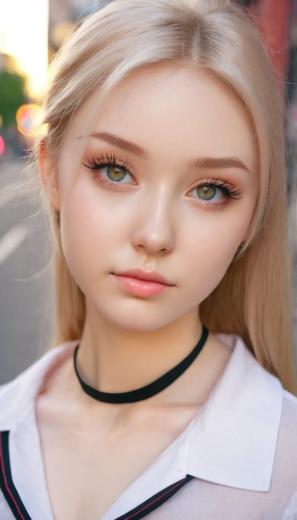 Tags: 21872187, SDXL
{"3": {"inputs": {"seed": 546471100879136, "steps": 64, "cfg": 7.87, "sampler_name": "dpmpp_2m", "scheduler": "karras", "denoise": 1.0, "model": ["27", 0], "positive": ["6", 0], "negative": ["7", 0], "latent_image": ["5", 0]}, "class_type": "KSampler"}, "4": {"inputs": {"ckpt_name": "juggernautxl.safetensors"}, "class_type": "CheckpointLoaderSimple"}, "5": {"inputs": {"width": 768, "height": 1344, "batch_size": 1}, "class_type": "EmptyLatentImage"}, "6": {"inputs": {"text": "21 year old girl, (russian:1.06), (eyelashes:1.14), (double eyelids:1.14), (beautiful eyes:1.09), (idol:1.12), (seductive facial expression:0.99), (sexy lips:0.99), (temptress:1.14), (slim:1.13), (detailed face:1.07), (seductive pose:1.02), (blush:1.08), (cute:1.06), (pale skin:1.13), (in a seductive pose:1.09), (large perky breasts:0.97), (cleavage:0.98), (thigh gap:0.97), (school uniform:0.99), choker, busy street, (soft lighting:1.09), (natural looking skin:1.09), (portra:1.00), (detailed skin:1.06), (film:1.06), (candid cinema:1.04), (RAW:1.00), (textured skin:1.09), (skin fuzz:1.00)", "clip": ["27", 1]}, "class_type": "CLIPTextEncode"}, "7": {"inputs": {"text": "(open mouth:1.12), (twisted:1.07), (worst quality:1.12), (low resolution:1.10), (watermark:1.09), (distorted:1.10), (bad hands:1.09)", "clip": ["27", 1]}, "class_type": "CLIPTextEncode"}, "8": {"inputs": {"samples": ["3", 0], "vae": ["4", 2]}, "class_type": "VAEDecode"}, "25": {"inputs": {"lora_name": "nudify_xl.safetensors", "strength_model": 0.26, "strength_clip": 0.03, "model": ["4", 0], "clip": ["4", 1]}, "class_type": "LoraLoader"}, "26": {"inputs": {"lora_name": "shirtlift_SDXL_v2.safetensors", "strength_model": 0.1, "strength_clip": 0.0, "model": ["25", 0], "clip": ["25", 1]}, "class_type": "LoraLoader"}, "27": {"inputs": {"lora_name": "PerfectEyesXL.safetensors", "strength_model": 0.17, "strength_clip": 0.19, "model": ["26", 0], "clip": ["26", 1]}, "class_type": "LoraLoader"}, "30": {"inputs": {"model_name": "4x_NMKD-Superscale-SP_178000_G.pth"}, "class_type": "UpscaleModelLoader"}, "31": {"inputs": {"upscale_model": ["30", 0], "image": ["8", 0]}, "class_type": "ImageUpscaleWithModel"}, "32": {"inputs": {"upscale_method": "lanczos", "scale_by": 0.5, "image": ["31", 0]}, "class_type": "ImageScaleBy"}, "33": {"inputs": {"pixels": ["32", 0], "vae": ["4", 2]}, "class_type": "VAEEncode"}, "34": {"inputs": {"seed": 546471100879136, "steps": 64, "cfg": 7.87, "sampler_name": "dpmpp_2m", "scheduler": "karras", "denoise": 0.3, "model": ["27", 0], "positive": ["6", 0], "negative": ["7", 0], "latent_image": ["33", 0]}, "class_type": "KSampler"}, "36": {"inputs": {"samples": ["34", 0], "vae": ["4", 2]}, "class_type": "VAEDecode"}, "39": {"inputs": {"filename_prefix": "comfyapi-1731277156564", "images": ["36", 0]}, "class_type": "SaveImage"}}