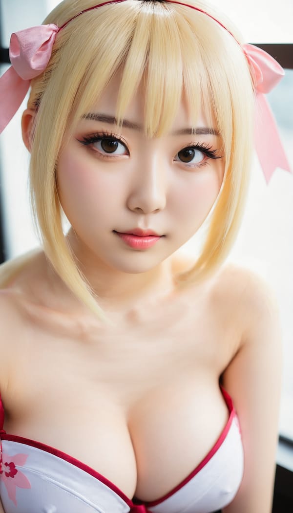 Tags: 21872187, SDXL
{"3": {"inputs": {"seed": 872771445406439, "steps": 64, "cfg": 7.21, "sampler_name": "dpmpp_2m", "scheduler": "karras", "denoise": 1.0, "model": ["27", 0], "positive": ["6", 0], "negative": ["7", 0], "latent_image": ["5", 0]}, "class_type": "KSampler"}, "4": {"inputs": {"ckpt_name": "juggernautxl.safetensors"}, "class_type": "CheckpointLoaderSimple"}, "5": {"inputs": {"width": 768, "height": 1344, "batch_size": 1}, "class_type": "EmptyLatentImage"}, "6": {"inputs": {"text": "26 year old girl, (japanese:1.09), (detailed face:1.13), (idol:0.98), (temptress:1.14), (double eyelids:1.05), (seductive pose:1.05), (beautiful eyes:1.00), (slim:1.09), (seductive facial expression:1.02), (pale skin:1.02), (blush:1.09), (eyelashes:1.05), (cute:1.04), (in a seductive pose:1.02), (large perky breasts:1.03), (cleavage:1.14), (thigh gap:1.03), (in a cosplay:1.00) at comiket posing for camera, (portra:1.00), (natural looking skin:1.01), (candid cinema:1.05), (skin fuzz:1.04), (soft lighting:1.05), (film:1.07), (detailed skin:1.04), (textured skin:1.01), (RAW:1.04)", "clip": ["27", 1]}, "class_type": "CLIPTextEncode"}, "7": {"inputs": {"text": "(distorted:1.07), (bad hands:1.14), (low resolution:1.07), (open mouth:1.11), (watermark:1.12), (twisted:1.07), (worst quality:1.06)", "clip": ["27", 1]}, "class_type": "CLIPTextEncode"}, "8": {"inputs": {"samples": ["3", 0], "vae": ["4", 2]}, "class_type": "VAEDecode"}, "25": {"inputs": {"lora_name": "nudify_xl.safetensors", "strength_model": 0.33, "strength_clip": 0.08, "model": ["4", 0], "clip": ["4", 1]}, "class_type": "LoraLoader"}, "26": {"inputs": {"lora_name": "shirtlift_SDXL_v2.safetensors", "strength_model": 0.18, "strength_clip": 0.02, "model": ["25", 0], "clip": ["25", 1]}, "class_type": "LoraLoader"}, "27": {"inputs": {"lora_name": "PerfectEyesXL.safetensors", "strength_model": 0.12, "strength_clip": 0.15, "model": ["26", 0], "clip": ["26", 1]}, "class_type": "LoraLoader"}, "30": {"inputs": {"model_name": "4x_NMKD-Superscale-SP_178000_G.pth"}, "class_type": "UpscaleModelLoader"}, "31": {"inputs": {"upscale_model": ["30", 0], "image": ["8", 0]}, "class_type": "ImageUpscaleWithModel"}, "32": {"inputs": {"upscale_method": "lanczos", "scale_by": 0.5, "image": ["31", 0]}, "class_type": "ImageScaleBy"}, "33": {"inputs": {"pixels": ["32", 0], "vae": ["4", 2]}, "class_type": "VAEEncode"}, "34": {"inputs": {"seed": 872771445406439, "steps": 64, "cfg": 7.21, "sampler_name": "dpmpp_2m", "scheduler": "karras", "denoise": 0.3, "model": ["27", 0], "positive": ["6", 0], "negative": ["7", 0], "latent_image": ["33", 0]}, "class_type": "KSampler"}, "36": {"inputs": {"samples": ["34", 0], "vae": ["4", 2]}, "class_type": "VAEDecode"}, "39": {"inputs": {"filename_prefix": "comfyapi-1731842485340", "images": ["36", 0]}, "class_type": "SaveImage"}}