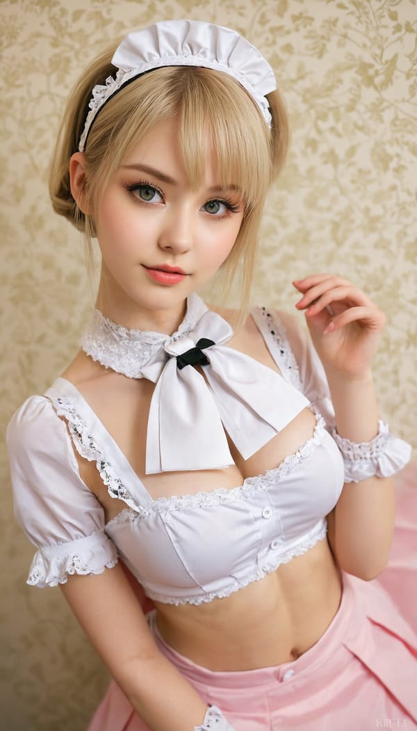 Tags: 21872187, SDXL
{"3": {"inputs": {"seed": 533780570477751, "steps": 32, "cfg": 5.25, "sampler_name": "dpmpp_2m", "scheduler": "karras", "denoise": 1.0, "model": ["27", 0], "positive": ["6", 0], "negative": ["7", 0], "latent_image": ["5", 0]}, "class_type": "KSampler"}, "4": {"inputs": {"ckpt_name": "juggernautxl.safetensors"}, "class_type": "CheckpointLoaderSimple"}, "5": {"inputs": {"width": 768, "height": 1344, "batch_size": 1}, "class_type": "EmptyLatentImage"}, "6": {"inputs": {"text": "21 year old girl, (irish:1.06), (russian:0.99), (eyelashes:1.02), (sexy lips:1.08), (beautiful eyes:1.03), (idol:1.12), (cute:1.09), (detailed face:1.00), (temptress:1.04), (pale skin:1.03), (seductive facial expression:1.04), (slim:1.14), (double eyelids:0.98), (blush:1.08), (in a seductive pose:1.08), (large perky breasts:0.98), (cleavage:1.03), (thigh gap:1.13), in a (skimpy maid costume:1.13) working at a maid cafe, choker, bowtie, headband, pleated skirt, (soft lighting:1.01), (natural looking skin:1.08), (skin fuzz:1.08), (detailed skin:1.04), (RAW:1.03), (portra:1.04), (candid cinema:1.09), (film:1.09), (textured skin:1.04)", "clip": ["27", 1]}, "class_type": "CLIPTextEncode"}, "7": {"inputs": {"text": "(distorted:1.10), (worst quality:1.11), (low resolution:1.09), (watermark:1.10), (twisted:1.07), (bad hands:1.07), (open mouth:1.08)", "clip": ["27", 1]}, "class_type": "CLIPTextEncode"}, "8": {"inputs": {"samples": ["3", 0], "vae": ["4", 2]}, "class_type": "VAEDecode"}, "25": {"inputs": {"lora_name": "nudify_xl.safetensors", "strength_model": 0.37, "strength_clip": 0.14, "model": ["4", 0], "clip": ["4", 1]}, "class_type": "LoraLoader"}, "26": {"inputs": {"lora_name": "shirtlift_SDXL_v2.safetensors", "strength_model": 0.16, "strength_clip": 0.01, "model": ["25", 0], "clip": ["25", 1]}, "class_type": "LoraLoader"}, "27": {"inputs": {"lora_name": "PerfectEyesXL.safetensors", "strength_model": 0.03, "strength_clip": 0.13, "model": ["26", 0], "clip": ["26", 1]}, "class_type": "LoraLoader"}, "30": {"inputs": {"model_name": "4x_NMKD-Superscale-SP_178000_G.pth"}, "class_type": "UpscaleModelLoader"}, "31": {"inputs": {"upscale_model": ["30", 0], "image": ["8", 0]}, "class_type": "ImageUpscaleWithModel"}, "32": {"inputs": {"upscale_method": "lanczos", "scale_by": 0.5, "image": ["31", 0]}, "class_type": "ImageScaleBy"}, "33": {"inputs": {"pixels": ["32", 0], "vae": ["4", 2]}, "class_type": "VAEEncode"}, "34": {"inputs": {"seed": 533780570477751, "steps": 32, "cfg": 5.25, "sampler_name": "dpmpp_2m", "scheduler": "karras", "denoise": 0.3, "model": ["27", 0], "positive": ["6", 0], "negative": ["7", 0], "latent_image": ["33", 0]}, "class_type": "KSampler"}, "36": {"inputs": {"samples": ["34", 0], "vae": ["4", 2]}, "class_type": "VAEDecode"}, "39": {"inputs": {"filename_prefix": "comfyapi-1735362902997", "images": ["36", 0]}, "class_type": "SaveImage"}}