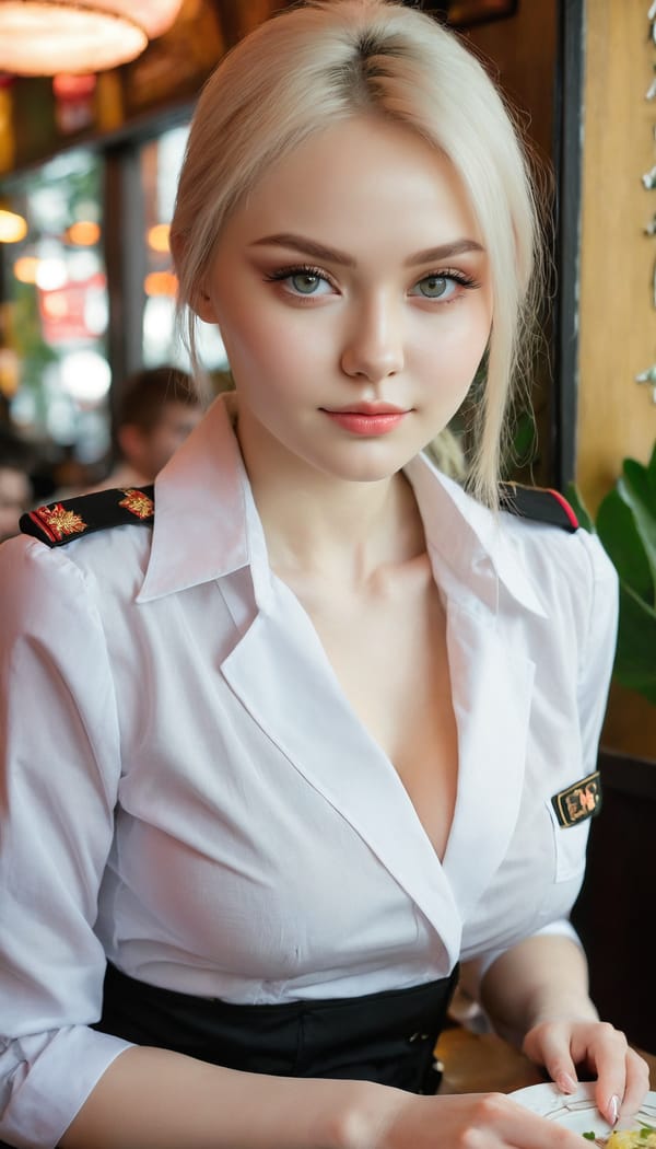 Tags: 21872187, SDXL
{"3": {"inputs": {"seed": 843614055251720, "steps": 64, "cfg": 6.36, "sampler_name": "dpmpp_2m", "scheduler": "karras", "denoise": 1.0, "model": ["27", 0], "positive": ["6", 0], "negative": ["7", 0], "latent_image": ["5", 0]}, "class_type": "KSampler"}, "4": {"inputs": {"ckpt_name": "juggernautxl.safetensors"}, "class_type": "CheckpointLoaderSimple"}, "5": {"inputs": {"width": 768, "height": 1344, "batch_size": 1}, "class_type": "EmptyLatentImage"}, "6": {"inputs": {"text": "26 year old girl, (russian:1.13), (ukrainian:1.09), (temptress:0.96), (detailed face:0.95), (seductive pose:1.10), (sexy lips:1.09), (eyelashes:1.07), (blush:1.09), (beautiful eyes:1.08), (double eyelids:0.98), (cute:0.95), (slim:1.04), (pale skin:1.04), (idol:1.11), (seductive facial expression:0.95), (in a seductive pose:0.96), (large perky breasts:1.04), (cleavage:0.96), (thigh gap:1.05), (a waitress in uniform:1.00) working at a restaurant, (film:1.03), (candid cinema:1.03), (natural looking skin:1.03), (detailed skin:1.07), (RAW:1.06), (portra:1.08), (skin fuzz:1.07), (textured skin:1.01), (soft lighting:1.05)", "clip": ["27", 1]}, "class_type": "CLIPTextEncode"}, "7": {"inputs": {"text": "(twisted:1.10), (open mouth:1.13), (worst quality:1.07), (bad hands:1.14), (watermark:1.06), (low resolution:1.10), (distorted:1.06)", "clip": ["27", 1]}, "class_type": "CLIPTextEncode"}, "8": {"inputs": {"samples": ["3", 0], "vae": ["4", 2]}, "class_type": "VAEDecode"}, "25": {"inputs": {"lora_name": "nudify_xl.safetensors", "strength_model": 0.07, "strength_clip": 0.1, "model": ["4", 0], "clip": ["4", 1]}, "class_type": "LoraLoader"}, "26": {"inputs": {"lora_name": "shirtlift_SDXL_v2.safetensors", "strength_model": 0.03, "strength_clip": 0.12, "model": ["25", 0], "clip": ["25", 1]}, "class_type": "LoraLoader"}, "27": {"inputs": {"lora_name": "PerfectEyesXL.safetensors", "strength_model": 0.07, "strength_clip": 0.02, "model": ["26", 0], "clip": ["26", 1]}, "class_type": "LoraLoader"}, "30": {"inputs": {"model_name": "4x_NMKD-Superscale-SP_178000_G.pth"}, "class_type": "UpscaleModelLoader"}, "31": {"inputs": {"upscale_model": ["30", 0], "image": ["8", 0]}, "class_type": "ImageUpscaleWithModel"}, "32": {"inputs": {"upscale_method": "lanczos", "scale_by": 0.5, "image": ["31", 0]}, "class_type": "ImageScaleBy"}, "33": {"inputs": {"pixels": ["32", 0], "vae": ["4", 2]}, "class_type": "VAEEncode"}, "34": {"inputs": {"seed": 843614055251720, "steps": 64, "cfg": 6.36, "sampler_name": "dpmpp_2m", "scheduler": "karras", "denoise": 0.3, "model": ["27", 0], "positive": ["6", 0], "negative": ["7", 0], "latent_image": ["33", 0]}, "class_type": "KSampler"}, "36": {"inputs": {"samples": ["34", 0], "vae": ["4", 2]}, "class_type": "VAEDecode"}, "39": {"inputs": {"filename_prefix": "comfyapi-1734847680111", "images": ["36", 0]}, "class_type": "SaveImage"}}