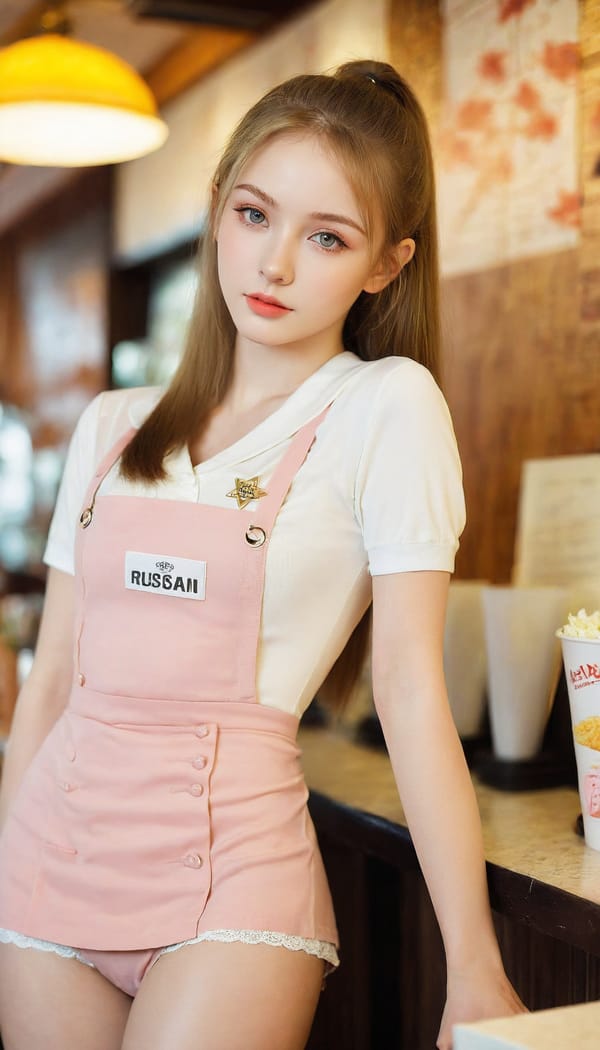 Tags: 21872187, SDXL
{"3": {"inputs": {"seed": 776881009785815, "steps": 64, "cfg": 6.22, "sampler_name": "dpmpp_2m", "scheduler": "karras", "denoise": 1.0, "model": ["27", 0], "positive": ["6", 0], "negative": ["7", 0], "latent_image": ["5", 0]}, "class_type": "KSampler"}, "4": {"inputs": {"ckpt_name": "leosamsHelloworldSDXL_helloworldSDXL32DPO.safetensors"}, "class_type": "CheckpointLoaderSimple"}, "5": {"inputs": {"width": 768, "height": 1344, "batch_size": 1}, "class_type": "EmptyLatentImage"}, "6": {"inputs": {"text": "18 year old girl, (russian:1.05), (temptress:0.95), (beautiful eyes:1.03), (cute:1.12), (sexy lips:1.10), (seductive facial expression:1.10), (slim:1.10), (blush:1.14), (double eyelids:1.09), (pale skin:1.12), (idol:1.10), (eyelashes:1.07), (seductive pose:1.11), (perky ass:1.04), (exposed ass:1.11), (looking back:1.00), (sexy ass:1.13), (thigh gap:0.96), (a waitress in uniform:0.95) working at a restaurant, (textured skin:1.07), (detailed skin:1.06), (film:1.04), (candid cinema:1.01), (RAW:1.06), (skin fuzz:1.09), (natural looking skin:1.00), (portra:1.00), (soft lighting:1.05)", "clip": ["27", 1]}, "class_type": "CLIPTextEncode"}, "7": {"inputs": {"text": "(twisted:1.12), (worst quality:1.14), (distorted:1.07), (bad hands:1.06), (low resolution:1.10), (open mouth:1.12), (watermark:1.10)", "clip": ["27", 1]}, "class_type": "CLIPTextEncode"}, "8": {"inputs": {"samples": ["3", 0], "vae": ["4", 2]}, "class_type": "VAEDecode"}, "25": {"inputs": {"lora_name": "nudify_xl.safetensors", "strength_model": 0.04, "strength_clip": 0.18, "model": ["4", 0], "clip": ["4", 1]}, "class_type": "LoraLoader"}, "26": {"inputs": {"lora_name": "shirtlift_SDXL_v2.safetensors", "strength_model": 0.11, "strength_clip": 0.12, "model": ["25", 0], "clip": ["25", 1]}, "class_type": "LoraLoader"}, "27": {"inputs": {"lora_name": "PerfectEyesXL.safetensors", "strength_model": 0.03, "strength_clip": 0.1, "model": ["26", 0], "clip": ["26", 1]}, "class_type": "LoraLoader"}, "30": {"inputs": {"model_name": "4x_NMKD-Superscale-SP_178000_G.pth"}, "class_type": "UpscaleModelLoader"}, "31": {"inputs": {"upscale_model": ["30", 0], "image": ["8", 0]}, "class_type": "ImageUpscaleWithModel"}, "32": {"inputs": {"upscale_method": "lanczos", "scale_by": 0.5, "image": ["31", 0]}, "class_type": "ImageScaleBy"}, "33": {"inputs": {"pixels": ["32", 0], "vae": ["4", 2]}, "class_type": "VAEEncode"}, "34": {"inputs": {"seed": 776881009785815, "steps": 64, "cfg": 6.22, "sampler_name": "dpmpp_2m", "scheduler": "karras", "denoise": 0.3, "model": ["27", 0], "positive": ["6", 0], "negative": ["7", 0], "latent_image": ["33", 0]}, "class_type": "KSampler"}, "36": {"inputs": {"samples": ["34", 0], "vae": ["4", 2]}, "class_type": "VAEDecode"}, "39": {"inputs": {"filename_prefix": "comfyapi-1708005481056", "images": ["36", 0]}, "class_type": "SaveImage"}}