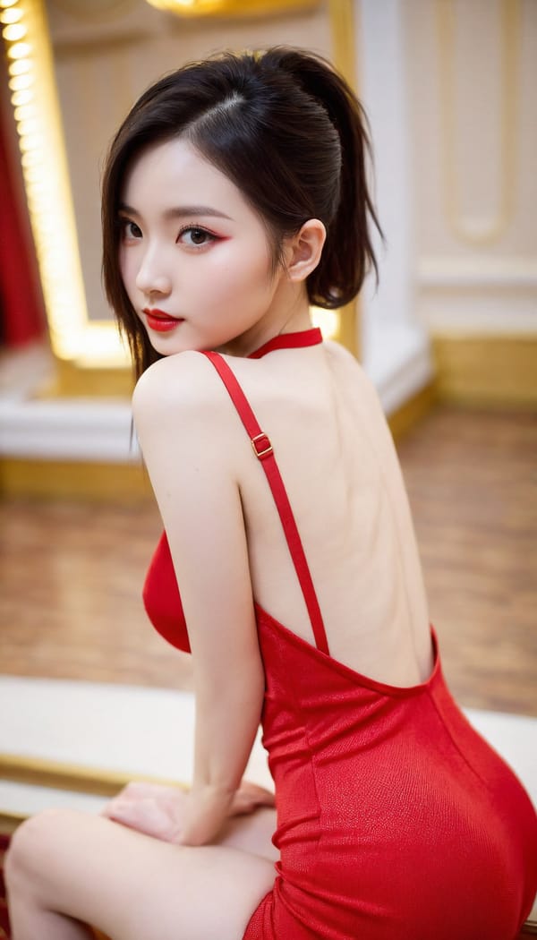 Tags: 21872187, SDXL
{"3": {"inputs": {"seed": 694407310791227, "steps": 64, "cfg": 7.95, "sampler_name": "dpmpp_2m", "scheduler": "karras", "denoise": 1.0, "model": ["27", 0], "positive": ["6", 0], "negative": ["7", 0], "latent_image": ["5", 0]}, "class_type": "KSampler"}, "4": {"inputs": {"ckpt_name": "helloworldxl.safetensors"}, "class_type": "CheckpointLoaderSimple"}, "5": {"inputs": {"width": 768, "height": 1344, "batch_size": 1}, "class_type": "EmptyLatentImage"}, "6": {"inputs": {"text": "25 year old girl, (chinese:1.03), (ukrainian:0.99), (seductive facial expression:1.12), (double eyelids:1.04), (slim:1.13), (idol:0.99), (blush:1.12), (pale skin:0.95), (detailed face:1.03), (temptress:0.96), (cute:1.04), (sexy lips:0.95), (beautiful eyes:1.01), (seductive pose:1.12), (perky ass:1.08), (exposed ass:1.08), (looking back:0.97), (sexy ass:1.08), (thigh gap:1.14), (wearing a low-cut red dress:1.05) at a ballroom, (RAW:1.05), (portra:1.09), (skin fuzz:1.05), (detailed skin:1.04), (soft lighting:1.03), (natural looking skin:1.00), (candid cinema:1.09), (film:1.05), (textured skin:1.00)", "clip": ["27", 1]}, "class_type": "CLIPTextEncode"}, "7": {"inputs": {"text": "(distorted:1.05), (watermark:1.09), (low resolution:1.14), (worst quality:1.11), (bad hands:1.13), (open mouth:1.06), (twisted:1.08)", "clip": ["27", 1]}, "class_type": "CLIPTextEncode"}, "8": {"inputs": {"samples": ["3", 0], "vae": ["4", 2]}, "class_type": "VAEDecode"}, "25": {"inputs": {"lora_name": "nudify_xl.safetensors", "strength_model": 0.35, "strength_clip": 0.36, "model": ["4", 0], "clip": ["4", 1]}, "class_type": "LoraLoader"}, "26": {"inputs": {"lora_name": "shirtlift_SDXL_v2.safetensors", "strength_model": 0.18, "strength_clip": 0.09, "model": ["25", 0], "clip": ["25", 1]}, "class_type": "LoraLoader"}, "27": {"inputs": {"lora_name": "PerfectEyesXL.safetensors", "strength_model": 0.18, "strength_clip": 0.1, "model": ["26", 0], "clip": ["26", 1]}, "class_type": "LoraLoader"}, "30": {"inputs": {"model_name": "4x_NMKD-Superscale-SP_178000_G.pth"}, "class_type": "UpscaleModelLoader"}, "31": {"inputs": {"upscale_model": ["30", 0], "image": ["8", 0]}, "class_type": "ImageUpscaleWithModel"}, "32": {"inputs": {"upscale_method": "lanczos", "scale_by": 0.5, "image": ["31", 0]}, "class_type": "ImageScaleBy"}, "33": {"inputs": {"pixels": ["32", 0], "vae": ["4", 2]}, "class_type": "VAEEncode"}, "34": {"inputs": {"seed": 694407310791227, "steps": 64, "cfg": 7.95, "sampler_name": "dpmpp_2m", "scheduler": "karras", "denoise": 0.3, "model": ["27", 0], "positive": ["6", 0], "negative": ["7", 0], "latent_image": ["33", 0]}, "class_type": "KSampler"}, "36": {"inputs": {"samples": ["34", 0], "vae": ["4", 2]}, "class_type": "VAEDecode"}, "39": {"inputs": {"filename_prefix": "comfyapi-1734486944445", "images": ["36", 0]}, "class_type": "SaveImage"}}