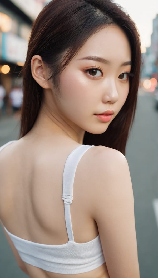 Tags: 21872187, SDXL
{"3": {"inputs": {"seed": 528581303584762, "steps": 32, "cfg": 5.19, "sampler_name": "dpmpp_2m", "scheduler": "karras", "denoise": 1.0, "model": ["27", 0], "positive": ["6", 0], "negative": ["7", 0], "latent_image": ["5", 0]}, "class_type": "KSampler"}, "4": {"inputs": {"ckpt_name": "juggernautxl.safetensors"}, "class_type": "CheckpointLoaderSimple"}, "5": {"inputs": {"width": 768, "height": 1344, "batch_size": 1}, "class_type": "EmptyLatentImage"}, "6": {"inputs": {"text": "26 year old girl, (ukrainian:1.09), (japanese:1.08), (korean:1.01), (idol:0.97), (temptress:1.10), (detailed face:1.07), (beautiful eyes:1.06), (blush:1.00), (eyelashes:1.08), (cute:1.05), (pale skin:0.97), (slim:0.99), (double eyelids:0.98), (seductive facial expression:0.98), (sexy lips:1.04), (perky ass:1.13), (exposed ass:1.05), (looking back:1.08), (sexy ass:1.10), (thigh gap:1.09), (white tanktop:1.10), busy street, (candid cinema:1.04), (textured skin:1.07), (skin fuzz:1.02), (natural looking skin:1.00), (soft lighting:1.02), (portra:1.05), (detailed skin:1.03), (film:1.06), (RAW:1.00)", "clip": ["27", 1]}, "class_type": "CLIPTextEncode"}, "7": {"inputs": {"text": "(worst quality:1.13), (twisted:1.10), (open mouth:1.11), (distorted:1.09), (watermark:1.08), (low resolution:1.14), (bad hands:1.06)", "clip": ["27", 1]}, "class_type": "CLIPTextEncode"}, "8": {"inputs": {"samples": ["3", 0], "vae": ["4", 2]}, "class_type": "VAEDecode"}, "25": {"inputs": {"lora_name": "nudify_xl.safetensors", "strength_model": 0.13, "strength_clip": 0.39, "model": ["4", 0], "clip": ["4", 1]}, "class_type": "LoraLoader"}, "26": {"inputs": {"lora_name": "shirtlift_SDXL_v2.safetensors", "strength_model": 0.16, "strength_clip": 0.06, "model": ["25", 0], "clip": ["25", 1]}, "class_type": "LoraLoader"}, "27": {"inputs": {"lora_name": "PerfectEyesXL.safetensors", "strength_model": 0.04, "strength_clip": 0.08, "model": ["26", 0], "clip": ["26", 1]}, "class_type": "LoraLoader"}, "30": {"inputs": {"model_name": "4x_NMKD-Superscale-SP_178000_G.pth"}, "class_type": "UpscaleModelLoader"}, "31": {"inputs": {"upscale_model": ["30", 0], "image": ["8", 0]}, "class_type": "ImageUpscaleWithModel"}, "32": {"inputs": {"upscale_method": "lanczos", "scale_by": 0.5, "image": ["31", 0]}, "class_type": "ImageScaleBy"}, "33": {"inputs": {"pixels": ["32", 0], "vae": ["4", 2]}, "class_type": "VAEEncode"}, "34": {"inputs": {"seed": 528581303584762, "steps": 32, "cfg": 5.19, "sampler_name": "dpmpp_2m", "scheduler": "karras", "denoise": 0.3, "model": ["27", 0], "positive": ["6", 0], "negative": ["7", 0], "latent_image": ["33", 0]}, "class_type": "KSampler"}, "36": {"inputs": {"samples": ["34", 0], "vae": ["4", 2]}, "class_type": "VAEDecode"}, "39": {"inputs": {"filename_prefix": "comfyapi-1713351654294", "images": ["36", 0]}, "class_type": "SaveImage"}}