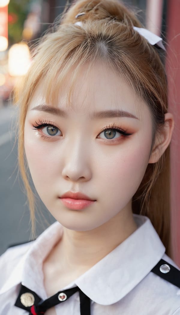 Tags: 21872187, SDXL
{"3": {"inputs": {"seed": 918980608070140, "steps": 32, "cfg": 5.73, "sampler_name": "dpmpp_2m", "scheduler": "karras", "denoise": 1.0, "model": ["27", 0], "positive": ["6", 0], "negative": ["7", 0], "latent_image": ["5", 0]}, "class_type": "KSampler"}, "4": {"inputs": {"ckpt_name": "juggernautxl.safetensors"}, "class_type": "CheckpointLoaderSimple"}, "5": {"inputs": {"width": 768, "height": 1344, "batch_size": 1}, "class_type": "EmptyLatentImage"}, "6": {"inputs": {"text": "19 year old girl, (korean:0.99), (russian:1.07), (idol:1.14), (pale skin:1.14), (beautiful eyes:1.00), (blush:1.00), (detailed face:1.14), (temptress:1.04), (seductive facial expression:0.97), (cute:0.97), (seductive pose:1.10), (sexy lips:0.96), (double eyelids:1.12), (eyelashes:1.12), (in a seductive pose:0.95), (large perky breasts:1.11), (cleavage:1.13), (thigh gap:1.14), (school uniform:1.08), choker, busy street, (natural looking skin:1.02), (skin fuzz:1.03), (RAW:1.03), (candid cinema:1.03), (soft lighting:1.07), (film:1.09), (detailed skin:1.09), (portra:1.01)", "clip": ["27", 1]}, "class_type": "CLIPTextEncode"}, "7": {"inputs": {"text": "(twisted:1.13), (low resolution:1.06), (distorted:1.07), (bad hands:1.10), (worst quality:1.12), (watermark:1.14), (open mouth:1.09)", "clip": ["27", 1]}, "class_type": "CLIPTextEncode"}, "8": {"inputs": {"samples": ["3", 0], "vae": ["4", 2]}, "class_type": "VAEDecode"}, "25": {"inputs": {"lora_name": "nudify_xl.safetensors", "strength_model": 0.02, "strength_clip": 0.17, "model": ["4", 0], "clip": ["4", 1]}, "class_type": "LoraLoader"}, "26": {"inputs": {"lora_name": "shirtlift_SDXL_v2.safetensors", "strength_model": 0.08, "strength_clip": 0.11, "model": ["25", 0], "clip": ["25", 1]}, "class_type": "LoraLoader"}, "27": {"inputs": {"lora_name": "PerfectEyesXL.safetensors", "strength_model": 0.15, "strength_clip": 0.12, "model": ["26", 0], "clip": ["26", 1]}, "class_type": "LoraLoader"}, "30": {"inputs": {"model_name": "4x_NMKD-Superscale-SP_178000_G.pth"}, "class_type": "UpscaleModelLoader"}, "31": {"inputs": {"upscale_model": ["30", 0], "image": ["8", 0]}, "class_type": "ImageUpscaleWithModel"}, "32": {"inputs": {"upscale_method": "lanczos", "scale_by": 0.5, "image": ["31", 0]}, "class_type": "ImageScaleBy"}, "33": {"inputs": {"pixels": ["32", 0], "vae": ["4", 2]}, "class_type": "VAEEncode"}, "34": {"inputs": {"seed": 918980608070140, "steps": 32, "cfg": 5.73, "sampler_name": "dpmpp_2m", "scheduler": "karras", "denoise": 0.3, "model": ["27", 0], "positive": ["6", 0], "negative": ["7", 0], "latent_image": ["33", 0]}, "class_type": "KSampler"}, "36": {"inputs": {"samples": ["34", 0], "vae": ["4", 2]}, "class_type": "VAEDecode"}, "39": {"inputs": {"filename_prefix": "comfyapi-1724184697560", "images": ["36", 0]}, "class_type": "SaveImage"}}