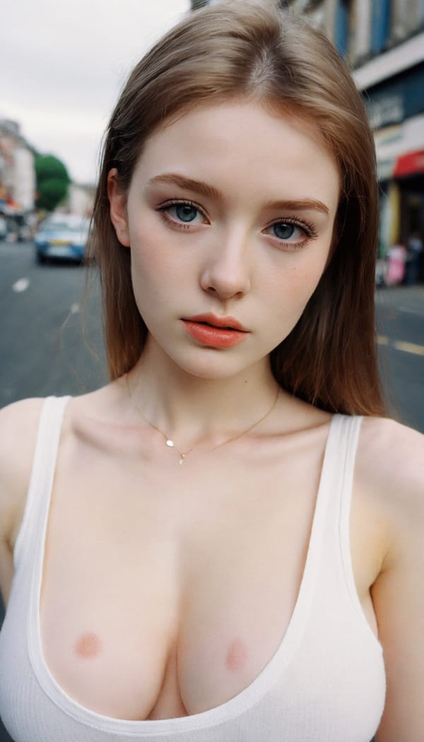 Tags: 21872187, SDXL
{"3": {"inputs": {"seed": 276752556264911, "steps": 32, "cfg": 5.67, "sampler_name": "dpmpp_2m", "scheduler": "karras", "denoise": 1.0, "model": ["27", 0], "positive": ["6", 0], "negative": ["7", 0], "latent_image": ["5", 0]}, "class_type": "KSampler"}, "4": {"inputs": {"ckpt_name": "helloworldxl.safetensors"}, "class_type": "CheckpointLoaderSimple"}, "5": {"inputs": {"width": 768, "height": 1344, "batch_size": 1}, "class_type": "EmptyLatentImage"}, "6": {"inputs": {"text": "19 year old girl, (irish:1.08), (seductive pose:1.11), (slim:1.06), (pale skin:1.01), (eyelashes:1.08), (idol:1.09), (double eyelids:0.98), (blush:1.14), (seductive facial expression:1.04), (temptress:1.04), (detailed face:1.04), (beautiful eyes:1.10), (in a seductive pose:1.14), (large perky breasts:1.07), (cleavage:1.01), (thigh gap:1.04), (white tanktop:1.14), busy street, (candid cinema:1.08), (natural looking skin:1.01), (RAW:1.05), (detailed skin:1.09), (film:1.03), (portra:1.03), (skin fuzz:1.05), (textured skin:1.05), (soft lighting:1.04)", "clip": ["27", 1]}, "class_type": "CLIPTextEncode"}, "7": {"inputs": {"text": "(distorted:1.06), (low resolution:1.10), (twisted:1.13), (open mouth:1.10), (bad hands:1.12), (watermark:1.11), (worst quality:1.12)", "clip": ["27", 1]}, "class_type": "CLIPTextEncode"}, "8": {"inputs": {"samples": ["3", 0], "vae": ["4", 2]}, "class_type": "VAEDecode"}, "25": {"inputs": {"lora_name": "nudify_xl.safetensors", "strength_model": 0.0, "strength_clip": 0.06, "model": ["4", 0], "clip": ["4", 1]}, "class_type": "LoraLoader"}, "26": {"inputs": {"lora_name": "shirtlift_SDXL_v2.safetensors", "strength_model": 0.11, "strength_clip": 0.08, "model": ["25", 0], "clip": ["25", 1]}, "class_type": "LoraLoader"}, "27": {"inputs": {"lora_name": "PerfectEyesXL.safetensors", "strength_model": 0.0, "strength_clip": 0.16, "model": ["26", 0], "clip": ["26", 1]}, "class_type": "LoraLoader"}, "30": {"inputs": {"model_name": "4x_NMKD-Superscale-SP_178000_G.pth"}, "class_type": "UpscaleModelLoader"}, "31": {"inputs": {"upscale_model": ["30", 0], "image": ["8", 0]}, "class_type": "ImageUpscaleWithModel"}, "32": {"inputs": {"upscale_method": "lanczos", "scale_by": 0.5, "image": ["31", 0]}, "class_type": "ImageScaleBy"}, "33": {"inputs": {"pixels": ["32", 0], "vae": ["4", 2]}, "class_type": "VAEEncode"}, "34": {"inputs": {"seed": 276752556264911, "steps": 32, "cfg": 5.67, "sampler_name": "dpmpp_2m", "scheduler": "karras", "denoise": 0.3, "model": ["27", 0], "positive": ["6", 0], "negative": ["7", 0], "latent_image": ["33", 0]}, "class_type": "KSampler"}, "36": {"inputs": {"samples": ["34", 0], "vae": ["4", 2]}, "class_type": "VAEDecode"}, "39": {"inputs": {"filename_prefix": "comfyapi-1735724125948", "images": ["36", 0]}, "class_type": "SaveImage"}}