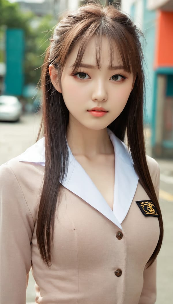 Tags: 21872187, SDXL
{"3": {"inputs": {"seed": 231239657541104, "steps": 64, "cfg": 5.25, "sampler_name": "dpmpp_2m", "scheduler": "karras", "denoise": 1.0, "model": ["27", 0], "positive": ["6", 0], "negative": ["7", 0], "latent_image": ["5", 0]}, "class_type": "KSampler"}, "4": {"inputs": {"ckpt_name": "juggernautxl.safetensors"}, "class_type": "CheckpointLoaderSimple"}, "5": {"inputs": {"width": 768, "height": 1344, "batch_size": 1}, "class_type": "EmptyLatentImage"}, "6": {"inputs": {"text": "20 year old girl, (temptress:1.13), (seductive facial expression:1.04), (double eyelids:0.95), (idol:1.07), (cute:1.08), (seductive pose:1.07), (pale skin:1.08), (sexy lips:1.07), (slim:1.10), (blush:0.98), (detailed face:0.96), (beautiful eyes:1.07), (eyelashes:0.95), (in a seductive pose:1.05), (large perky breasts:0.97), (cleavage:1.13), (thigh gap:1.13), (school uniform:1.12), choker, busy street, (candid cinema:1.07), (textured skin:1.07), (RAW:1.02), (film:1.04), (skin fuzz:1.01), (detailed skin:1.06), (soft lighting:1.01), (portra:1.01), (natural looking skin:1.02)", "clip": ["27", 1]}, "class_type": "CLIPTextEncode"}, "7": {"inputs": {"text": "(distorted:1.13), (watermark:1.05), (bad hands:1.07), (low resolution:1.06), (worst quality:1.05), (twisted:1.06), (open mouth:1.10)", "clip": ["27", 1]}, "class_type": "CLIPTextEncode"}, "8": {"inputs": {"samples": ["3", 0], "vae": ["4", 2]}, "class_type": "VAEDecode"}, "25": {"inputs": {"lora_name": "nudify_xl.safetensors", "strength_model": 0.22, "strength_clip": 0.1, "model": ["4", 0], "clip": ["4", 1]}, "class_type": "LoraLoader"}, "26": {"inputs": {"lora_name": "shirtlift_SDXL_v2.safetensors", "strength_model": 0.04, "strength_clip": 0.19, "model": ["25", 0], "clip": ["25", 1]}, "class_type": "LoraLoader"}, "27": {"inputs": {"lora_name": "PerfectEyesXL.safetensors", "strength_model": 0.16, "strength_clip": 0.16, "model": ["26", 0], "clip": ["26", 1]}, "class_type": "LoraLoader"}, "30": {"inputs": {"model_name": "4x_NMKD-Superscale-SP_178000_G.pth"}, "class_type": "UpscaleModelLoader"}, "31": {"inputs": {"upscale_model": ["30", 0], "image": ["8", 0]}, "class_type": "ImageUpscaleWithModel"}, "32": {"inputs": {"upscale_method": "lanczos", "scale_by": 0.5, "image": ["31", 0]}, "class_type": "ImageScaleBy"}, "33": {"inputs": {"pixels": ["32", 0], "vae": ["4", 2]}, "class_type": "VAEEncode"}, "34": {"inputs": {"seed": 231239657541104, "steps": 64, "cfg": 5.25, "sampler_name": "dpmpp_2m", "scheduler": "karras", "denoise": 0.3, "model": ["27", 0], "positive": ["6", 0], "negative": ["7", 0], "latent_image": ["33", 0]}, "class_type": "KSampler"}, "36": {"inputs": {"samples": ["34", 0], "vae": ["4", 2]}, "class_type": "VAEDecode"}, "39": {"inputs": {"filename_prefix": "comfyapi-1724605534391", "images": ["36", 0]}, "class_type": "SaveImage"}}