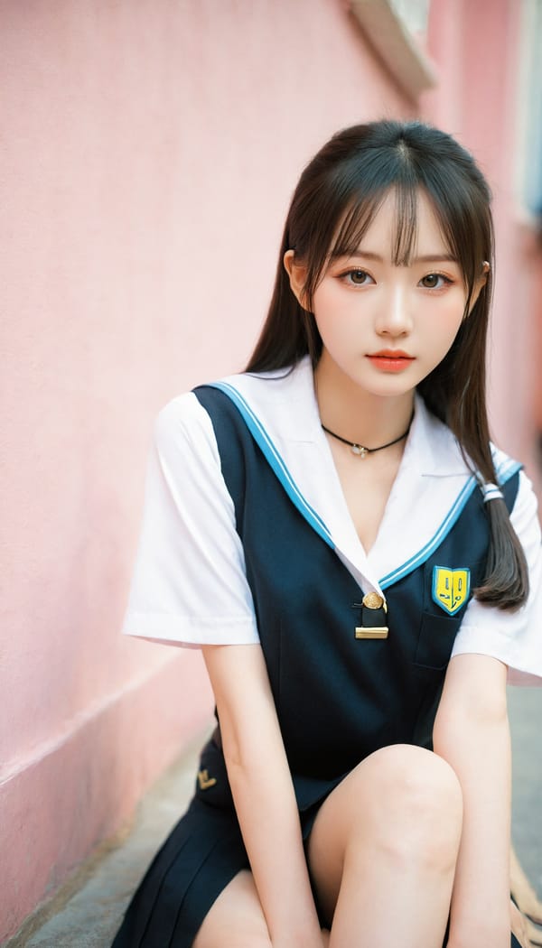 Tags: 21872187, SDXL
{"3": {"inputs": {"seed": 730698145036955, "steps": 32, "cfg": 7.96, "sampler_name": "dpmpp_2m", "scheduler": "karras", "denoise": 1.0, "model": ["27", 0], "positive": ["6", 0], "negative": ["7", 0], "latent_image": ["5", 0]}, "class_type": "KSampler"}, "4": {"inputs": {"ckpt_name": "leosamsHelloworldSDXL_helloworldSDXL32DPO.safetensors"}, "class_type": "CheckpointLoaderSimple"}, "5": {"inputs": {"width": 768, "height": 1344, "batch_size": 1}, "class_type": "EmptyLatentImage"}, "6": {"inputs": {"text": "20 year old girl, (chinese:0.97), (ukrainian:1.02), (slim:0.95), (double eyelids:1.14), (idol:1.12), (cute:1.11), (detailed face:0.97), (beautiful eyes:0.98), (sexy lips:1.09), (blush:1.08), (seductive facial expression:1.13), (pale skin:0.98), (temptress:1.00), (seductive pose:0.95), (eyelashes:1.09), (in a seductive pose:1.03), (large perky breasts:1.02), (cleavage:0.97), (thigh gap:1.07), (school uniform:1.11), choker, busy street, (detailed skin:1.07), (RAW:1.08), (candid cinema:1.00), (portra:1.05), (textured skin:1.07), (natural looking skin:1.09), (film:1.05), (skin fuzz:1.06), (soft lighting:1.03)", "clip": ["27", 1]}, "class_type": "CLIPTextEncode"}, "7": {"inputs": {"text": "(watermark:1.12), (bad hands:1.12), (distorted:1.08), (low resolution:1.14), (twisted:1.13), (worst quality:1.13), (open mouth:1.09)", "clip": ["27", 1]}, "class_type": "CLIPTextEncode"}, "8": {"inputs": {"samples": ["3", 0], "vae": ["4", 2]}, "class_type": "VAEDecode"}, "25": {"inputs": {"lora_name": "nudify_xl.safetensors", "strength_model": 0.05, "strength_clip": 0.13, "model": ["4", 0], "clip": ["4", 1]}, "class_type": "LoraLoader"}, "26": {"inputs": {"lora_name": "shirtlift_SDXL_v2.safetensors", "strength_model": 0.03, "strength_clip": 0.04, "model": ["25", 0], "clip": ["25", 1]}, "class_type": "LoraLoader"}, "27": {"inputs": {"lora_name": "PerfectEyesXL.safetensors", "strength_model": 0.01, "strength_clip": 0.14, "model": ["26", 0], "clip": ["26", 1]}, "class_type": "LoraLoader"}, "30": {"inputs": {"model_name": "4x_NMKD-Superscale-SP_178000_G.pth"}, "class_type": "UpscaleModelLoader"}, "31": {"inputs": {"upscale_model": ["30", 0], "image": ["8", 0]}, "class_type": "ImageUpscaleWithModel"}, "32": {"inputs": {"upscale_method": "lanczos", "scale_by": 0.5, "image": ["31", 0]}, "class_type": "ImageScaleBy"}, "33": {"inputs": {"pixels": ["32", 0], "vae": ["4", 2]}, "class_type": "VAEEncode"}, "34": {"inputs": {"seed": 730698145036955, "steps": 32, "cfg": 7.96, "sampler_name": "dpmpp_2m", "scheduler": "karras", "denoise": 0.3, "model": ["27", 0], "positive": ["6", 0], "negative": ["7", 0], "latent_image": ["33", 0]}, "class_type": "KSampler"}, "36": {"inputs": {"samples": ["34", 0], "vae": ["4", 2]}, "class_type": "VAEDecode"}, "39": {"inputs": {"filename_prefix": "comfyapi-1708257589169", "images": ["36", 0]}, "class_type": "SaveImage"}}