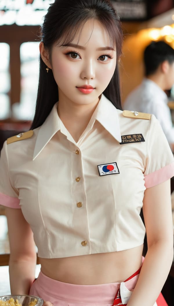 Tags: 21872187, SDXL
{"3": {"inputs": {"seed": 223631062917461, "steps": 64, "cfg": 5.62, "sampler_name": "dpmpp_2m", "scheduler": "karras", "denoise": 1.0, "model": ["27", 0], "positive": ["6", 0], "negative": ["7", 0], "latent_image": ["5", 0]}, "class_type": "KSampler"}, "4": {"inputs": {"ckpt_name": "juggernautxl.safetensors"}, "class_type": "CheckpointLoaderSimple"}, "5": {"inputs": {"width": 768, "height": 1344, "batch_size": 1}, "class_type": "EmptyLatentImage"}, "6": {"inputs": {"text": "23 year old girl, (korean:0.99), (eyelashes:1.14), (pale skin:1.05), (seductive facial expression:0.96), (idol:0.97), (double eyelids:0.95), (slim:0.98), (beautiful eyes:1.00), (sexy lips:1.10), (seductive pose:1.01), (detailed face:1.05), (blush:1.03), (cute:1.13), (temptress:1.13), (perky ass:1.08), (exposed ass:1.04), (looking back:1.08), (sexy ass:1.04), (thigh gap:1.01), (a waitress in uniform:1.11) working at a restaurant, (portra:1.03), (RAW:1.04), (textured skin:1.05), (natural looking skin:1.08), (soft lighting:1.04), (skin fuzz:1.03), (candid cinema:1.03), (detailed skin:1.01), (film:1.07)", "clip": ["27", 1]}, "class_type": "CLIPTextEncode"}, "7": {"inputs": {"text": "(watermark:1.09), (worst quality:1.06), (bad hands:1.14), (distorted:1.07), (twisted:1.07), (low resolution:1.12), (open mouth:1.10)", "clip": ["27", 1]}, "class_type": "CLIPTextEncode"}, "8": {"inputs": {"samples": ["3", 0], "vae": ["4", 2]}, "class_type": "VAEDecode"}, "25": {"inputs": {"lora_name": "nudify_xl.safetensors", "strength_model": 0.11, "strength_clip": 0.38, "model": ["4", 0], "clip": ["4", 1]}, "class_type": "LoraLoader"}, "26": {"inputs": {"lora_name": "shirtlift_SDXL_v2.safetensors", "strength_model": 0.0, "strength_clip": 0.08, "model": ["25", 0], "clip": ["25", 1]}, "class_type": "LoraLoader"}, "27": {"inputs": {"lora_name": "PerfectEyesXL.safetensors", "strength_model": 0.08, "strength_clip": 0.12, "model": ["26", 0], "clip": ["26", 1]}, "class_type": "LoraLoader"}, "30": {"inputs": {"model_name": "4x_NMKD-Superscale-SP_178000_G.pth"}, "class_type": "UpscaleModelLoader"}, "31": {"inputs": {"upscale_model": ["30", 0], "image": ["8", 0]}, "class_type": "ImageUpscaleWithModel"}, "32": {"inputs": {"upscale_method": "lanczos", "scale_by": 0.5, "image": ["31", 0]}, "class_type": "ImageScaleBy"}, "33": {"inputs": {"pixels": ["32", 0], "vae": ["4", 2]}, "class_type": "VAEEncode"}, "34": {"inputs": {"seed": 223631062917461, "steps": 64, "cfg": 5.62, "sampler_name": "dpmpp_2m", "scheduler": "karras", "denoise": 0.3, "model": ["27", 0], "positive": ["6", 0], "negative": ["7", 0], "latent_image": ["33", 0]}, "class_type": "KSampler"}, "36": {"inputs": {"samples": ["34", 0], "vae": ["4", 2]}, "class_type": "VAEDecode"}, "39": {"inputs": {"filename_prefix": "comfyapi-1726956746106", "images": ["36", 0]}, "class_type": "SaveImage"}}