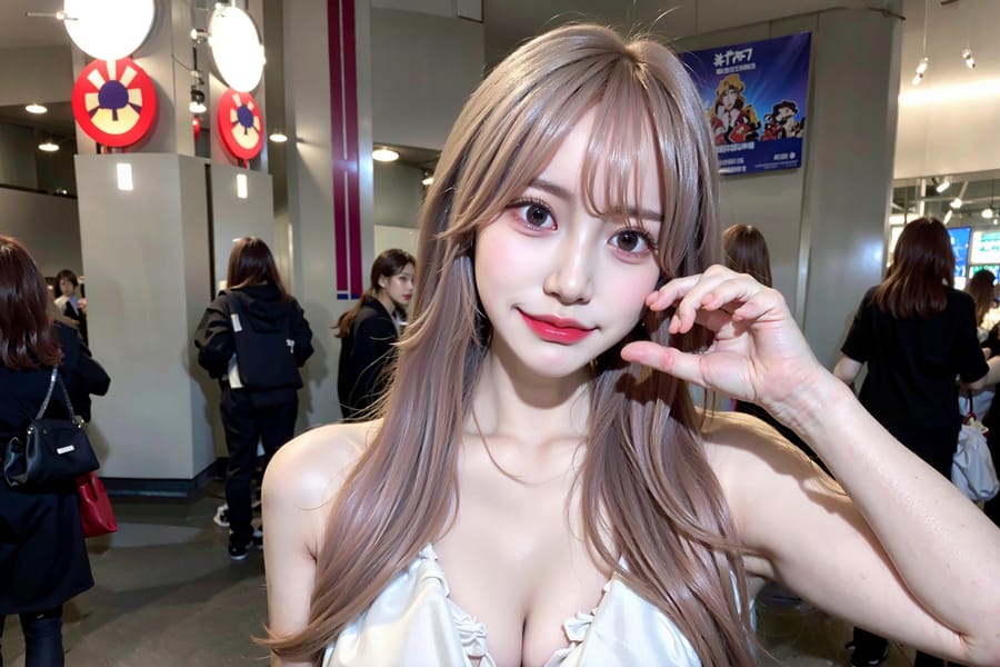 Tags: 21872187
<lora:mix4:0.32>, <lora:JapaneseDollLikeness_v15:0.65>, <lora:koreanDollLikeness:0.69>, <lora:YaeMiko_Test:0.62>, (cosplay:1.17), cosplay exhibition, comiket, posing for camera, (seductive pose:0.98), extremely detailed eyes, extremely detailed face, cute, sexy lips, seductive smile, double eyelids, eyelashes, pale skin, perky breasts, textured skin, best quality, hyper realistic, (long slim legs:0.97), (thigh gap:0.94), delicate and beautiful girl, 1girl, solo, (dramatic:1.15)
Negative prompt: drawings, sketches, disfigured, (worst quality:2.24)
Steps: 48, Sampler: DPM++ 2M Karras, CFG scale: 7.11, Seed: 3538372729, Size: 768x512, Model hash: fc2511737a, Model: chilloutmix_NiPrunedFp32Fix, Seed resize from: -1x-1, Denoising strength: 0.45, Version: v1.2.1, Hires upscale: 3.5, Hires steps: 16, Hires upscaler: ESRGAN_4x