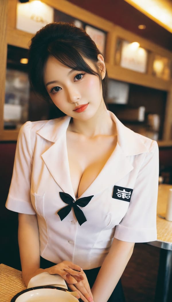 Tags: 21872187, SDXL
{"3": {"inputs": {"seed": 890997333340813, "steps": 64, "cfg": 5.36, "sampler_name": "dpmpp_2m", "scheduler": "karras", "denoise": 1.0, "model": ["27", 0], "positive": ["6", 0], "negative": ["7", 0], "latent_image": ["5", 0]}, "class_type": "KSampler"}, "4": {"inputs": {"ckpt_name": "helloworldxl.safetensors"}, "class_type": "CheckpointLoaderSimple"}, "5": {"inputs": {"width": 768, "height": 1344, "batch_size": 1}, "class_type": "EmptyLatentImage"}, "6": {"inputs": {"text": "28 year old girl, (japanese:1.11), (idol:1.11), (eyelashes:1.09), (pale skin:1.00), (blush:1.01), (double eyelids:1.14), (seductive pose:1.09), (slim:1.03), (temptress:1.14), (cute:0.95), (sexy lips:1.03), (seductive facial expression:1.09), (detailed face:1.03), (beautiful eyes:1.13), (in a seductive pose:1.07), (large perky breasts:0.98), (cleavage:0.95), (thigh gap:0.97), (a waitress in uniform:1.14) working at a restaurant, (portra:1.04), (film:1.00), (textured skin:1.03), (skin fuzz:1.04), (candid cinema:1.07), (soft lighting:1.06), (RAW:1.01), (detailed skin:1.02), (natural looking skin:1.02)", "clip": ["27", 1]}, "class_type": "CLIPTextEncode"}, "7": {"inputs": {"text": "(open mouth:1.07), (worst quality:1.09), (twisted:1.09), (bad hands:1.05), (low resolution:1.09), (watermark:1.10), (distorted:1.14)", "clip": ["27", 1]}, "class_type": "CLIPTextEncode"}, "8": {"inputs": {"samples": ["3", 0], "vae": ["4", 2]}, "class_type": "VAEDecode"}, "25": {"inputs": {"lora_name": "nudify_xl.safetensors", "strength_model": 0.35, "strength_clip": 0.35, "model": ["4", 0], "clip": ["4", 1]}, "class_type": "LoraLoader"}, "26": {"inputs": {"lora_name": "shirtlift_SDXL_v2.safetensors", "strength_model": 0.06, "strength_clip": 0.18, "model": ["25", 0], "clip": ["25", 1]}, "class_type": "LoraLoader"}, "27": {"inputs": {"lora_name": "PerfectEyesXL.safetensors", "strength_model": 0.01, "strength_clip": 0.02, "model": ["26", 0], "clip": ["26", 1]}, "class_type": "LoraLoader"}, "30": {"inputs": {"model_name": "4x_NMKD-Superscale-SP_178000_G.pth"}, "class_type": "UpscaleModelLoader"}, "31": {"inputs": {"upscale_model": ["30", 0], "image": ["8", 0]}, "class_type": "ImageUpscaleWithModel"}, "32": {"inputs": {"upscale_method": "lanczos", "scale_by": 0.5, "image": ["31", 0]}, "class_type": "ImageScaleBy"}, "33": {"inputs": {"pixels": ["32", 0], "vae": ["4", 2]}, "class_type": "VAEEncode"}, "34": {"inputs": {"seed": 890997333340813, "steps": 64, "cfg": 5.36, "sampler_name": "dpmpp_2m", "scheduler": "karras", "denoise": 0.3, "model": ["27", 0], "positive": ["6", 0], "negative": ["7", 0], "latent_image": ["33", 0]}, "class_type": "KSampler"}, "36": {"inputs": {"samples": ["34", 0], "vae": ["4", 2]}, "class_type": "VAEDecode"}, "39": {"inputs": {"filename_prefix": "comfyapi-1730670817813", "images": ["36", 0]}, "class_type": "SaveImage"}}