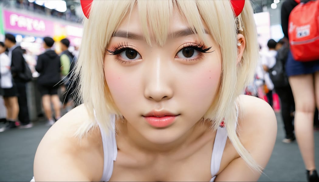 Tags: 21872187, SDXL
{"3": {"inputs": {"seed": 547419339341715, "steps": 32, "cfg": 7.45, "sampler_name": "dpmpp_2m", "scheduler": "karras", "denoise": 1.0, "model": ["27", 0], "positive": ["6", 0], "negative": ["7", 0], "latent_image": ["5", 0]}, "class_type": "KSampler"}, "4": {"inputs": {"ckpt_name": "juggernautxl.safetensors"}, "class_type": "CheckpointLoaderSimple"}, "5": {"inputs": {"width": 1344, "height": 768, "batch_size": 1}, "class_type": "EmptyLatentImage"}, "6": {"inputs": {"text": "21 year old girl, (korean:0.99), (taiwanese:1.03), (sexy lips:1.03), (eyelashes:1.12), (seductive pose:1.07), (blush:0.96), (beautiful eyes:1.06), (temptress:1.06), (seductive facial expression:0.95), (cute:0.97), (pale skin:1.01), (detailed face:0.99), (slim:1.04), (double eyelids:1.02), (perky ass:1.08), (exposed ass:1.05), (looking back:1.07), (sexy ass:1.06), (thigh gap:1.12), (in a cosplay:0.99) at comiket posing for camera, (textured skin:1.01), (RAW:1.03), (soft lighting:1.02), (film:1.02), (detailed skin:1.01), (skin fuzz:1.00), (portra:1.05), (candid cinema:1.09), (natural looking skin:1.09)", "clip": ["27", 1]}, "class_type": "CLIPTextEncode"}, "7": {"inputs": {"text": "(low resolution:1.11), (worst quality:1.05), (open mouth:1.06), (twisted:1.14), (watermark:1.07), (bad hands:1.06), (distorted:1.10)", "clip": ["27", 1]}, "class_type": "CLIPTextEncode"}, "8": {"inputs": {"samples": ["3", 0], "vae": ["4", 2]}, "class_type": "VAEDecode"}, "25": {"inputs": {"lora_name": "nudify_xl.safetensors", "strength_model": 0.1, "strength_clip": 0.26, "model": ["4", 0], "clip": ["4", 1]}, "class_type": "LoraLoader"}, "26": {"inputs": {"lora_name": "shirtlift_SDXL_v2.safetensors", "strength_model": 0.15, "strength_clip": 0.08, "model": ["25", 0], "clip": ["25", 1]}, "class_type": "LoraLoader"}, "27": {"inputs": {"lora_name": "PerfectEyesXL.safetensors", "strength_model": 0.15, "strength_clip": 0.0, "model": ["26", 0], "clip": ["26", 1]}, "class_type": "LoraLoader"}, "30": {"inputs": {"model_name": "4x_NMKD-Superscale-SP_178000_G.pth"}, "class_type": "UpscaleModelLoader"}, "31": {"inputs": {"upscale_model": ["30", 0], "image": ["8", 0]}, "class_type": "ImageUpscaleWithModel"}, "32": {"inputs": {"upscale_method": "lanczos", "scale_by": 0.5, "image": ["31", 0]}, "class_type": "ImageScaleBy"}, "33": {"inputs": {"pixels": ["32", 0], "vae": ["4", 2]}, "class_type": "VAEEncode"}, "34": {"inputs": {"seed": 547419339341715, "steps": 32, "cfg": 7.45, "sampler_name": "dpmpp_2m", "scheduler": "karras", "denoise": 0.3, "model": ["27", 0], "positive": ["6", 0], "negative": ["7", 0], "latent_image": ["33", 0]}, "class_type": "KSampler"}, "36": {"inputs": {"samples": ["34", 0], "vae": ["4", 2]}, "class_type": "VAEDecode"}, "39": {"inputs": {"filename_prefix": "comfyapi-1716963416117", "images": ["36", 0]}, "class_type": "SaveImage"}}