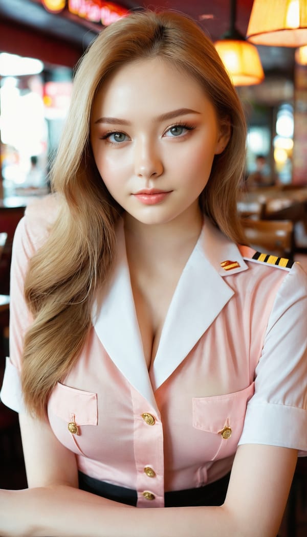 Tags: 21872187, SDXL
{"3": {"inputs": {"seed": 987593957174662, "steps": 64, "cfg": 7.3, "sampler_name": "dpmpp_2m", "scheduler": "karras", "denoise": 1.0, "model": ["27", 0], "positive": ["6", 0], "negative": ["7", 0], "latent_image": ["5", 0]}, "class_type": "KSampler"}, "4": {"inputs": {"ckpt_name": "juggernautxl.safetensors"}, "class_type": "CheckpointLoaderSimple"}, "5": {"inputs": {"width": 768, "height": 1344, "batch_size": 1}, "class_type": "EmptyLatentImage"}, "6": {"inputs": {"text": "25 year old girl, (russian:1.10), (double eyelids:0.98), (beautiful eyes:1.04), (idol:1.02), (seductive facial expression:1.10), (sexy lips:0.95), (detailed face:0.96), (eyelashes:1.00), (pale skin:1.13), (seductive pose:1.07), (temptress:1.13), (blush:1.13), (cute:1.09), (slim:1.07), (in a seductive pose:1.07), (large perky breasts:0.96), (cleavage:1.02), (thigh gap:1.11), (a waitress in uniform:1.01) working at a restaurant, (portra:1.05), (candid cinema:1.02), (RAW:1.03), (soft lighting:1.08), (textured skin:1.07), (skin fuzz:1.07), (detailed skin:1.05), (film:1.07), (natural looking skin:1.01)", "clip": ["27", 1]}, "class_type": "CLIPTextEncode"}, "7": {"inputs": {"text": "(twisted:1.07), (bad hands:1.09), (distorted:1.14), (worst quality:1.08), (watermark:1.06), (low resolution:1.11), (open mouth:1.13)", "clip": ["27", 1]}, "class_type": "CLIPTextEncode"}, "8": {"inputs": {"samples": ["3", 0], "vae": ["4", 2]}, "class_type": "VAEDecode"}, "25": {"inputs": {"lora_name": "nudify_xl.safetensors", "strength_model": 0.19, "strength_clip": 0.15, "model": ["4", 0], "clip": ["4", 1]}, "class_type": "LoraLoader"}, "26": {"inputs": {"lora_name": "shirtlift_SDXL_v2.safetensors", "strength_model": 0.02, "strength_clip": 0.05, "model": ["25", 0], "clip": ["25", 1]}, "class_type": "LoraLoader"}, "27": {"inputs": {"lora_name": "PerfectEyesXL.safetensors", "strength_model": 0.09, "strength_clip": 0.17, "model": ["26", 0], "clip": ["26", 1]}, "class_type": "LoraLoader"}, "30": {"inputs": {"model_name": "4x_NMKD-Superscale-SP_178000_G.pth"}, "class_type": "UpscaleModelLoader"}, "31": {"inputs": {"upscale_model": ["30", 0], "image": ["8", 0]}, "class_type": "ImageUpscaleWithModel"}, "32": {"inputs": {"upscale_method": "lanczos", "scale_by": 0.5, "image": ["31", 0]}, "class_type": "ImageScaleBy"}, "33": {"inputs": {"pixels": ["32", 0], "vae": ["4", 2]}, "class_type": "VAEEncode"}, "34": {"inputs": {"seed": 987593957174662, "steps": 64, "cfg": 7.3, "sampler_name": "dpmpp_2m", "scheduler": "karras", "denoise": 0.3, "model": ["27", 0], "positive": ["6", 0], "negative": ["7", 0], "latent_image": ["33", 0]}, "class_type": "KSampler"}, "36": {"inputs": {"samples": ["34", 0], "vae": ["4", 2]}, "class_type": "VAEDecode"}, "39": {"inputs": {"filename_prefix": "comfyapi-1716141646023", "images": ["36", 0]}, "class_type": "SaveImage"}}