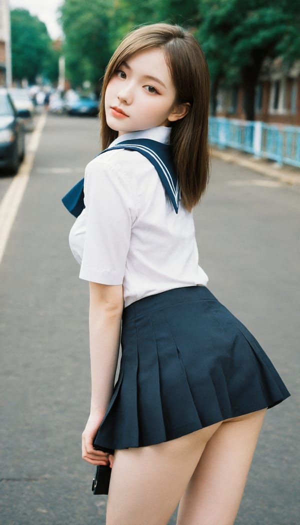 Tags: 21872187, SDXL
{"3": {"inputs": {"seed": 608715717434208, "steps": 32, "cfg": 5.85, "sampler_name": "dpmpp_2m", "scheduler": "karras", "denoise": 1.0, "model": ["27", 0], "positive": ["6", 0], "negative": ["7", 0], "latent_image": ["5", 0]}, "class_type": "KSampler"}, "4": {"inputs": {"ckpt_name": "helloworldxl.safetensors"}, "class_type": "CheckpointLoaderSimple"}, "5": {"inputs": {"width": 768, "height": 1344, "batch_size": 1}, "class_type": "EmptyLatentImage"}, "6": {"inputs": {"text": "19 year old girl, (russian:0.96), (eyelashes:1.08), (beautiful eyes:1.11), (slim:1.04), (pale skin:0.97), (idol:1.01), (double eyelids:1.08), (cute:1.14), (temptress:1.09), (sexy lips:0.96), (detailed face:1.00), (blush:1.04), (seductive facial expression:1.05), (perky ass:1.00), (exposed ass:1.03), (looking back:1.01), (sexy ass:1.02), (thigh gap:1.08), (school uniform:1.08), choker, busy street, (natural looking skin:1.09), (portra:1.06), (textured skin:1.02), (film:1.01), (skin fuzz:1.07), (candid cinema:1.01), (soft lighting:1.00), (RAW:1.02), (detailed skin:1.07)", "clip": ["27", 1]}, "class_type": "CLIPTextEncode"}, "7": {"inputs": {"text": "(low resolution:1.11), (watermark:1.07), (twisted:1.06), (bad hands:1.06), (open mouth:1.06), (worst quality:1.07), (distorted:1.09)", "clip": ["27", 1]}, "class_type": "CLIPTextEncode"}, "8": {"inputs": {"samples": ["3", 0], "vae": ["4", 2]}, "class_type": "VAEDecode"}, "25": {"inputs": {"lora_name": "nudify_xl.safetensors", "strength_model": 0.15, "strength_clip": 0.02, "model": ["4", 0], "clip": ["4", 1]}, "class_type": "LoraLoader"}, "26": {"inputs": {"lora_name": "shirtlift_SDXL_v2.safetensors", "strength_model": 0.19, "strength_clip": 0.17, "model": ["25", 0], "clip": ["25", 1]}, "class_type": "LoraLoader"}, "27": {"inputs": {"lora_name": "PerfectEyesXL.safetensors", "strength_model": 0.04, "strength_clip": 0.0, "model": ["26", 0], "clip": ["26", 1]}, "class_type": "LoraLoader"}, "30": {"inputs": {"model_name": "4x_NMKD-Superscale-SP_178000_G.pth"}, "class_type": "UpscaleModelLoader"}, "31": {"inputs": {"upscale_model": ["30", 0], "image": ["8", 0]}, "class_type": "ImageUpscaleWithModel"}, "32": {"inputs": {"upscale_method": "lanczos", "scale_by": 0.5, "image": ["31", 0]}, "class_type": "ImageScaleBy"}, "33": {"inputs": {"pixels": ["32", 0], "vae": ["4", 2]}, "class_type": "VAEEncode"}, "34": {"inputs": {"seed": 608715717434208, "steps": 32, "cfg": 5.85, "sampler_name": "dpmpp_2m", "scheduler": "karras", "denoise": 0.3, "model": ["27", 0], "positive": ["6", 0], "negative": ["7", 0], "latent_image": ["33", 0]}, "class_type": "KSampler"}, "36": {"inputs": {"samples": ["34", 0], "vae": ["4", 2]}, "class_type": "VAEDecode"}, "39": {"inputs": {"filename_prefix": "comfyapi-1717259693467", "images": ["36", 0]}, "class_type": "SaveImage"}}