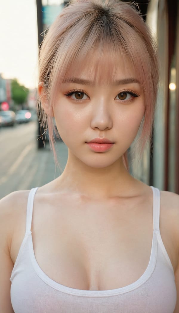 Tags: 21872187, SDXL
{"3": {"inputs": {"seed": 834221836107919, "steps": 64, "cfg": 5.31, "sampler_name": "dpmpp_2m", "scheduler": "karras", "denoise": 1.0, "model": ["27", 0], "positive": ["6", 0], "negative": ["7", 0], "latent_image": ["5", 0]}, "class_type": "KSampler"}, "4": {"inputs": {"ckpt_name": "juggernautxl.safetensors"}, "class_type": "CheckpointLoaderSimple"}, "5": {"inputs": {"width": 768, "height": 1344, "batch_size": 1}, "class_type": "EmptyLatentImage"}, "6": {"inputs": {"text": "19 year old girl, (ukrainian:1.10), (japanese:0.97), (irish:1.06), (cute:0.95), (idol:1.06), (sexy lips:0.97), (blush:1.09), (seductive pose:1.11), (slim:1.06), (eyelashes:1.01), (temptress:1.07), (pale skin:1.06), (detailed face:1.14), (beautiful eyes:1.08), (double eyelids:0.95), (seductive facial expression:1.08), (in a seductive pose:1.11), (large perky breasts:1.07), (cleavage:1.01), (thigh gap:0.99), (white tanktop:0.98), busy street, (candid cinema:1.08), (film:1.04), (natural looking skin:1.05), (skin fuzz:1.03), (detailed skin:1.01), (portra:1.00), (RAW:1.08), (soft lighting:1.08), (textured skin:1.05)", "clip": ["27", 1]}, "class_type": "CLIPTextEncode"}, "7": {"inputs": {"text": "(twisted:1.07), (low resolution:1.11), (open mouth:1.06), (worst quality:1.10), (distorted:1.09), (watermark:1.10), (bad hands:1.08)", "clip": ["27", 1]}, "class_type": "CLIPTextEncode"}, "8": {"inputs": {"samples": ["3", 0], "vae": ["4", 2]}, "class_type": "VAEDecode"}, "25": {"inputs": {"lora_name": "nudify_xl.safetensors", "strength_model": 0.19, "strength_clip": 0.12, "model": ["4", 0], "clip": ["4", 1]}, "class_type": "LoraLoader"}, "26": {"inputs": {"lora_name": "shirtlift_SDXL_v2.safetensors", "strength_model": 0.18, "strength_clip": 0.01, "model": ["25", 0], "clip": ["25", 1]}, "class_type": "LoraLoader"}, "27": {"inputs": {"lora_name": "PerfectEyesXL.safetensors", "strength_model": 0.05, "strength_clip": 0.17, "model": ["26", 0], "clip": ["26", 1]}, "class_type": "LoraLoader"}, "30": {"inputs": {"model_name": "4x_NMKD-Superscale-SP_178000_G.pth"}, "class_type": "UpscaleModelLoader"}, "31": {"inputs": {"upscale_model": ["30", 0], "image": ["8", 0]}, "class_type": "ImageUpscaleWithModel"}, "32": {"inputs": {"upscale_method": "lanczos", "scale_by": 0.5, "image": ["31", 0]}, "class_type": "ImageScaleBy"}, "33": {"inputs": {"pixels": ["32", 0], "vae": ["4", 2]}, "class_type": "VAEEncode"}, "34": {"inputs": {"seed": 834221836107919, "steps": 64, "cfg": 5.31, "sampler_name": "dpmpp_2m", "scheduler": "karras", "denoise": 0.3, "model": ["27", 0], "positive": ["6", 0], "negative": ["7", 0], "latent_image": ["33", 0]}, "class_type": "KSampler"}, "36": {"inputs": {"samples": ["34", 0], "vae": ["4", 2]}, "class_type": "VAEDecode"}, "39": {"inputs": {"filename_prefix": "comfyapi-1726802329161", "images": ["36", 0]}, "class_type": "SaveImage"}}