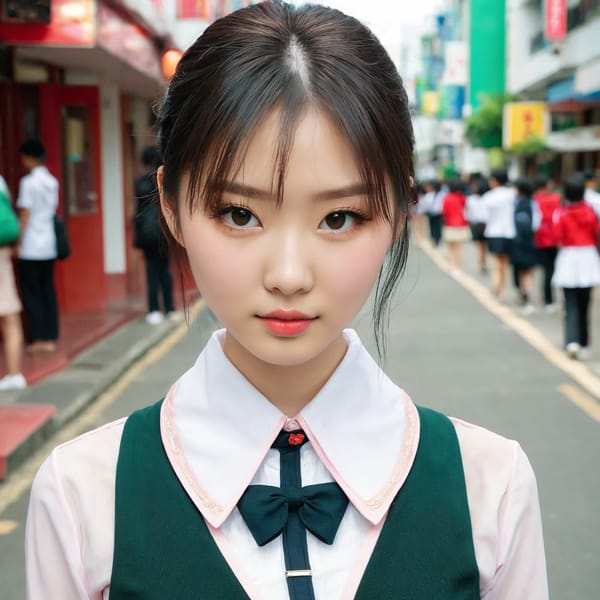 Tags: 21872187, SDXL
{"3": {"inputs": {"seed": 285766610313528, "steps": 64, "cfg": 7.82, "sampler_name": "dpmpp_2m", "scheduler": "karras", "denoise": 1.0, "model": ["27", 0], "positive": ["6", 0], "negative": ["7", 0], "latent_image": ["5", 0]}, "class_type": "KSampler"}, "4": {"inputs": {"ckpt_name": "juggernautxl.safetensors"}, "class_type": "CheckpointLoaderSimple"}, "5": {"inputs": {"width": 1024, "height": 1024, "batch_size": 1}, "class_type": "EmptyLatentImage"}, "6": {"inputs": {"text": "22 year old girl, (chinese:1.01), (irish:1.10), (cute:1.01), (temptress:1.13), (double eyelids:1.09), (idol:0.99), (seductive facial expression:1.13), (pale skin:1.04), (slim:1.13), (eyelashes:1.14), (blush:1.08), (detailed face:1.13), (sexy lips:1.13), (beautiful eyes:1.05), (seductive pose:1.03), (in a seductive pose:0.97), (large perky breasts:1.04), (cleavage:1.00), (thigh gap:1.01), (school uniform:1.00), choker, busy street, (candid cinema:1.01), (detailed skin:1.00), (portra:1.08), (skin fuzz:1.00), (soft lighting:1.02), (natural looking skin:1.04), (film:1.07), (RAW:1.01), (textured skin:1.06)", "clip": ["27", 1]}, "class_type": "CLIPTextEncode"}, "7": {"inputs": {"text": "(bad hands:1.07), (worst quality:1.06), (twisted:1.05), (distorted:1.05), (low resolution:1.06), (watermark:1.05), (open mouth:1.13)", "clip": ["27", 1]}, "class_type": "CLIPTextEncode"}, "8": {"inputs": {"samples": ["3", 0], "vae": ["4", 2]}, "class_type": "VAEDecode"}, "25": {"inputs": {"lora_name": "nudify_xl.safetensors", "strength_model": 0.03, "strength_clip": 0.24, "model": ["4", 0], "clip": ["4", 1]}, "class_type": "LoraLoader"}, "26": {"inputs": {"lora_name": "shirtlift_SDXL_v2.safetensors", "strength_model": 0.1, "strength_clip": 0.08, "model": ["25", 0], "clip": ["25", 1]}, "class_type": "LoraLoader"}, "27": {"inputs": {"lora_name": "PerfectEyesXL.safetensors", "strength_model": 0.15, "strength_clip": 0.18, "model": ["26", 0], "clip": ["26", 1]}, "class_type": "LoraLoader"}, "30": {"inputs": {"model_name": "4x_NMKD-Superscale-SP_178000_G.pth"}, "class_type": "UpscaleModelLoader"}, "31": {"inputs": {"upscale_model": ["30", 0], "image": ["8", 0]}, "class_type": "ImageUpscaleWithModel"}, "32": {"inputs": {"upscale_method": "lanczos", "scale_by": 0.5, "image": ["31", 0]}, "class_type": "ImageScaleBy"}, "33": {"inputs": {"pixels": ["32", 0], "vae": ["4", 2]}, "class_type": "VAEEncode"}, "34": {"inputs": {"seed": 285766610313528, "steps": 64, "cfg": 7.82, "sampler_name": "dpmpp_2m", "scheduler": "karras", "denoise": 0.3, "model": ["27", 0], "positive": ["6", 0], "negative": ["7", 0], "latent_image": ["33", 0]}, "class_type": "KSampler"}, "36": {"inputs": {"samples": ["34", 0], "vae": ["4", 2]}, "class_type": "VAEDecode"}, "39": {"inputs": {"filename_prefix": "comfyapi-1730402115131", "images": ["36", 0]}, "class_type": "SaveImage"}}