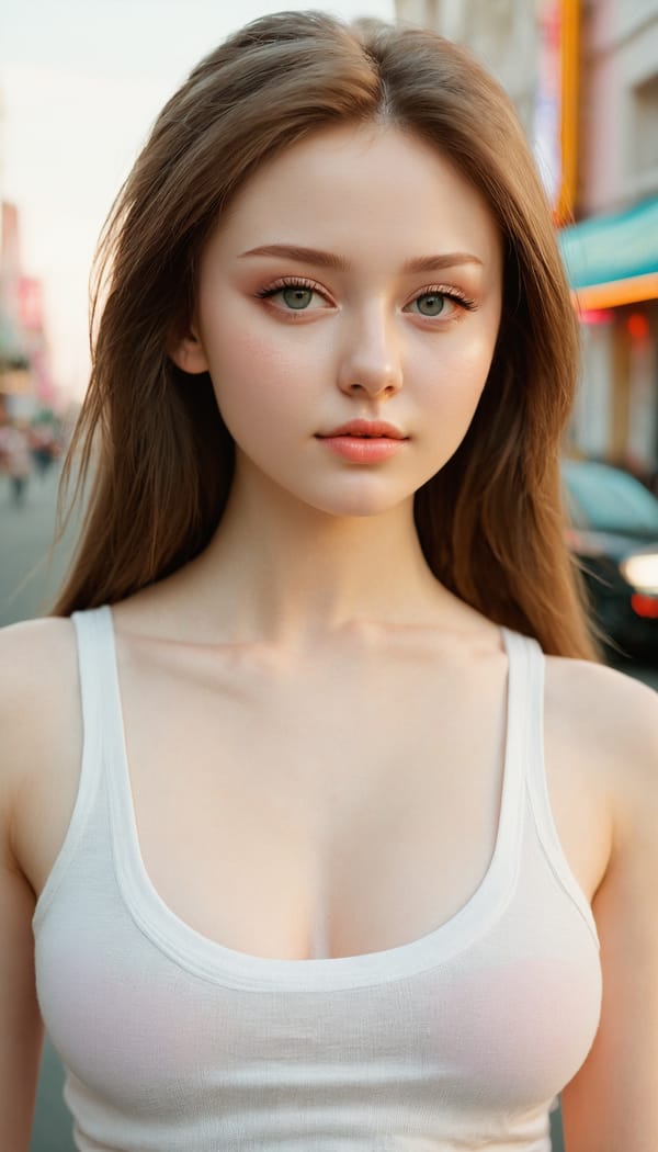 Tags: 21872187, SDXL
{"3": {"inputs": {"seed": 270343682659769, "steps": 32, "cfg": 7.75, "sampler_name": "dpmpp_2m", "scheduler": "karras", "denoise": 1.0, "model": ["27", 0], "positive": ["6", 0], "negative": ["7", 0], "latent_image": ["5", 0]}, "class_type": "KSampler"}, "4": {"inputs": {"ckpt_name": "juggernautxl.safetensors"}, "class_type": "CheckpointLoaderSimple"}, "5": {"inputs": {"width": 768, "height": 1344, "batch_size": 1}, "class_type": "EmptyLatentImage"}, "6": {"inputs": {"text": "19 year old girl, (russian:1.00), (blush:1.03), (double eyelids:1.01), (seductive facial expression:1.06), (temptress:1.08), (beautiful eyes:1.11), (slim:1.04), (idol:0.99), (seductive pose:0.96), (detailed face:1.13), (pale skin:1.09), (sexy lips:0.96), (eyelashes:1.03), (cute:1.11), (in a seductive pose:0.95), (large perky breasts:1.00), (cleavage:1.02), (thigh gap:1.10), (white tanktop:1.13), busy street, (textured skin:1.02), (natural looking skin:1.01), (candid cinema:1.01), (soft lighting:1.01), (RAW:1.05), (film:1.06), (skin fuzz:1.00), (portra:1.08), (detailed skin:1.02)", "clip": ["27", 1]}, "class_type": "CLIPTextEncode"}, "7": {"inputs": {"text": "(watermark:1.13), (open mouth:1.14), (worst quality:1.09), (twisted:1.05), (low resolution:1.09), (distorted:1.07), (bad hands:1.13)", "clip": ["27", 1]}, "class_type": "CLIPTextEncode"}, "8": {"inputs": {"samples": ["3", 0], "vae": ["4", 2]}, "class_type": "VAEDecode"}, "25": {"inputs": {"lora_name": "nudify_xl.safetensors", "strength_model": 0.38, "strength_clip": 0.19, "model": ["4", 0], "clip": ["4", 1]}, "class_type": "LoraLoader"}, "26": {"inputs": {"lora_name": "shirtlift_SDXL_v2.safetensors", "strength_model": 0.0, "strength_clip": 0.06, "model": ["25", 0], "clip": ["25", 1]}, "class_type": "LoraLoader"}, "27": {"inputs": {"lora_name": "PerfectEyesXL.safetensors", "strength_model": 0.11, "strength_clip": 0.05, "model": ["26", 0], "clip": ["26", 1]}, "class_type": "LoraLoader"}, "30": {"inputs": {"model_name": "4x_NMKD-Superscale-SP_178000_G.pth"}, "class_type": "UpscaleModelLoader"}, "31": {"inputs": {"upscale_model": ["30", 0], "image": ["8", 0]}, "class_type": "ImageUpscaleWithModel"}, "32": {"inputs": {"upscale_method": "lanczos", "scale_by": 0.5, "image": ["31", 0]}, "class_type": "ImageScaleBy"}, "33": {"inputs": {"pixels": ["32", 0], "vae": ["4", 2]}, "class_type": "VAEEncode"}, "34": {"inputs": {"seed": 270343682659769, "steps": 32, "cfg": 7.75, "sampler_name": "dpmpp_2m", "scheduler": "karras", "denoise": 0.3, "model": ["27", 0], "positive": ["6", 0], "negative": ["7", 0], "latent_image": ["33", 0]}, "class_type": "KSampler"}, "36": {"inputs": {"samples": ["34", 0], "vae": ["4", 2]}, "class_type": "VAEDecode"}, "39": {"inputs": {"filename_prefix": "comfyapi-1726856060682", "images": ["36", 0]}, "class_type": "SaveImage"}}