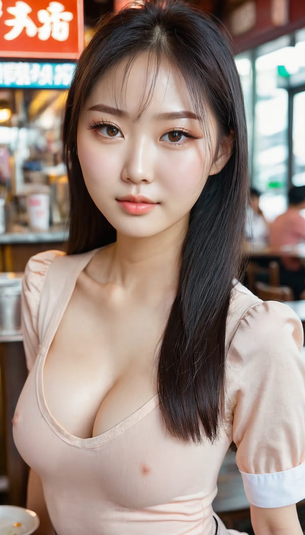 Tags: 21872187, SDXL
{"3": {"inputs": {"seed": 981929335593195, "steps": 32, "cfg": 7.14, "sampler_name": "dpmpp_2m", "scheduler": "karras", "denoise": 1.0, "model": ["27", 0], "positive": ["6", 0], "negative": ["7", 0], "latent_image": ["5", 0]}, "class_type": "KSampler"}, "4": {"inputs": {"ckpt_name": "juggernautxl.safetensors"}, "class_type": "CheckpointLoaderSimple"}, "5": {"inputs": {"width": 768, "height": 1344, "batch_size": 1}, "class_type": "EmptyLatentImage"}, "6": {"inputs": {"text": "26 year old girl, (korean:1.09), (taiwanese:0.98), (russian:1.14), (seductive facial expression:1.11), (slim:1.06), (sexy lips:0.97), (cute:1.04), (temptress:1.04), (pale skin:0.98), (seductive pose:1.12), (detailed face:1.04), (eyelashes:1.06), (double eyelids:1.13), (blush:0.98), (beautiful eyes:1.03), (idol:1.11), (perky ass:1.09), (exposed ass:1.11), (looking back:1.00), (sexy ass:0.96), (thigh gap:0.97), (a waitress in uniform:1.14) working at a restaurant, (natural looking skin:1.05), (skin fuzz:1.00), (RAW:1.09), (portra:1.05), (soft lighting:1.02), (textured skin:1.07), (candid cinema:1.00), (detailed skin:1.03), (film:1.00)", "clip": ["27", 1]}, "class_type": "CLIPTextEncode"}, "7": {"inputs": {"text": "(worst quality:1.11), (distorted:1.06), (bad hands:1.08), (low resolution:1.06), (twisted:1.09), (watermark:1.12), (open mouth:1.06)", "clip": ["27", 1]}, "class_type": "CLIPTextEncode"}, "8": {"inputs": {"samples": ["3", 0], "vae": ["4", 2]}, "class_type": "VAEDecode"}, "25": {"inputs": {"lora_name": "nudify_xl.safetensors", "strength_model": 0.06, "strength_clip": 0.36, "model": ["4", 0], "clip": ["4", 1]}, "class_type": "LoraLoader"}, "26": {"inputs": {"lora_name": "shirtlift_SDXL_v2.safetensors", "strength_model": 0.1, "strength_clip": 0.03, "model": ["25", 0], "clip": ["25", 1]}, "class_type": "LoraLoader"}, "27": {"inputs": {"lora_name": "PerfectEyesXL.safetensors", "strength_model": 0.08, "strength_clip": 0.0, "model": ["26", 0], "clip": ["26", 1]}, "class_type": "LoraLoader"}, "30": {"inputs": {"model_name": "4x_NMKD-Superscale-SP_178000_G.pth"}, "class_type": "UpscaleModelLoader"}, "31": {"inputs": {"upscale_model": ["30", 0], "image": ["8", 0]}, "class_type": "ImageUpscaleWithModel"}, "32": {"inputs": {"upscale_method": "lanczos", "scale_by": 0.5, "image": ["31", 0]}, "class_type": "ImageScaleBy"}, "33": {"inputs": {"pixels": ["32", 0], "vae": ["4", 2]}, "class_type": "VAEEncode"}, "34": {"inputs": {"seed": 981929335593195, "steps": 32, "cfg": 7.14, "sampler_name": "dpmpp_2m", "scheduler": "karras", "denoise": 0.3, "model": ["27", 0], "positive": ["6", 0], "negative": ["7", 0], "latent_image": ["33", 0]}, "class_type": "KSampler"}, "36": {"inputs": {"samples": ["34", 0], "vae": ["4", 2]}, "class_type": "VAEDecode"}, "39": {"inputs": {"filename_prefix": "comfyapi-1716819656241", "images": ["36", 0]}, "class_type": "SaveImage"}}