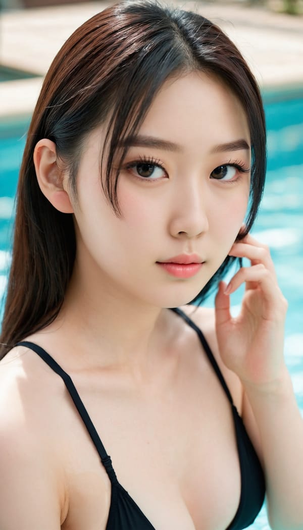 Tags: 21872187, SDXL
{"3": {"inputs": {"seed": 577153399754000, "steps": 32, "cfg": 7.54, "sampler_name": "dpmpp_2m", "scheduler": "karras", "denoise": 1.0, "model": ["27", 0], "positive": ["6", 0], "negative": ["7", 0], "latent_image": ["5", 0]}, "class_type": "KSampler"}, "4": {"inputs": {"ckpt_name": "juggernautXL_v8Rundiffusion.safetensors"}, "class_type": "CheckpointLoaderSimple"}, "5": {"inputs": {"width": 768, "height": 1344, "batch_size": 1}, "class_type": "EmptyLatentImage"}, "6": {"inputs": {"text": "18 year old girl, (korean:0.97), (temptress:1.02), (double eyelids:0.95), (sexy lips:0.98), (blush:1.08), (seductive facial expression:1.04), (pale skin:0.96), (detailed face:1.00), (idol:1.04), (eyelashes:1.13), (seductive pose:1.03), (slim:0.97), (cute:1.09), (beautiful eyes:1.13), (in a seductive pose:1.14), (large perky breasts:1.02), (cleavage:0.97), (thigh gap:1.06), (in a swimsuit:1.07) at a pool, (RAW:1.03), (film:1.00), (natural looking skin:1.02), (portra:1.09), (textured skin:1.01), (detailed skin:1.02), (candid cinema:1.08), (soft lighting:1.09), (skin fuzz:1.09)", "clip": ["27", 1]}, "class_type": "CLIPTextEncode"}, "7": {"inputs": {"text": "(worst quality:1.06), (low resolution:1.10), (watermark:1.07), (twisted:1.10), (bad hands:1.07), (distorted:1.07), (open mouth:1.08)", "clip": ["27", 1]}, "class_type": "CLIPTextEncode"}, "8": {"inputs": {"samples": ["3", 0], "vae": ["4", 2]}, "class_type": "VAEDecode"}, "25": {"inputs": {"lora_name": "nudify_xl.safetensors", "strength_model": 0.12, "strength_clip": 0.01, "model": ["4", 0], "clip": ["4", 1]}, "class_type": "LoraLoader"}, "26": {"inputs": {"lora_name": "shirtlift_SDXL_v2.safetensors", "strength_model": 0.05, "strength_clip": 0.05, "model": ["25", 0], "clip": ["25", 1]}, "class_type": "LoraLoader"}, "27": {"inputs": {"lora_name": "PerfectEyesXL.safetensors", "strength_model": 0.06, "strength_clip": 0.0, "model": ["26", 0], "clip": ["26", 1]}, "class_type": "LoraLoader"}, "30": {"inputs": {"model_name": "4x_NMKD-Superscale-SP_178000_G.pth"}, "class_type": "UpscaleModelLoader"}, "31": {"inputs": {"upscale_model": ["30", 0], "image": ["8", 0]}, "class_type": "ImageUpscaleWithModel"}, "32": {"inputs": {"upscale_method": "lanczos", "scale_by": 0.5, "image": ["31", 0]}, "class_type": "ImageScaleBy"}, "33": {"inputs": {"pixels": ["32", 0], "vae": ["4", 2]}, "class_type": "VAEEncode"}, "34": {"inputs": {"seed": 577153399754000, "steps": 32, "cfg": 7.54, "sampler_name": "dpmpp_2m", "scheduler": "karras", "denoise": 0.3, "model": ["27", 0], "positive": ["6", 0], "negative": ["7", 0], "latent_image": ["33", 0]}, "class_type": "KSampler"}, "36": {"inputs": {"samples": ["34", 0], "vae": ["4", 2]}, "class_type": "VAEDecode"}, "39": {"inputs": {"filename_prefix": "comfyapi-1707383015079", "images": ["36", 0]}, "class_type": "SaveImage"}}