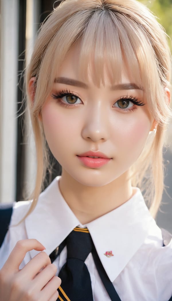 Tags: 21872187, SDXL
{"3": {"inputs": {"seed": 527332867703821, "steps": 64, "cfg": 7.55, "sampler_name": "dpmpp_2m", "scheduler": "karras", "denoise": 1.0, "model": ["27", 0], "positive": ["6", 0], "negative": ["7", 0], "latent_image": ["5", 0]}, "class_type": "KSampler"}, "4": {"inputs": {"ckpt_name": "juggernautxl.safetensors"}, "class_type": "CheckpointLoaderSimple"}, "5": {"inputs": {"width": 768, "height": 1344, "batch_size": 1}, "class_type": "EmptyLatentImage"}, "6": {"inputs": {"text": "28 year old girl, (idol:1.14), (eyelashes:1.14), (cute:1.04), (seductive pose:0.97), (sexy lips:1.07), (seductive facial expression:1.04), (slim:1.13), (beautiful eyes:1.09), (pale skin:0.97), (detailed face:1.00), (blush:1.10), (temptress:1.03), (double eyelids:1.10), (in a seductive pose:1.08), (large perky breasts:1.00), (cleavage:1.13), (thigh gap:1.10), (school uniform:1.14), choker, busy street, (detailed skin:1.08), (soft lighting:1.07), (candid cinema:1.06), (film:1.06), (textured skin:1.06), (portra:1.04), (RAW:1.05), (natural looking skin:1.02), (skin fuzz:1.04)", "clip": ["27", 1]}, "class_type": "CLIPTextEncode"}, "7": {"inputs": {"text": "(watermark:1.10), (distorted:1.08), (low resolution:1.06), (twisted:1.06), (open mouth:1.07), (worst quality:1.07), (bad hands:1.06)", "clip": ["27", 1]}, "class_type": "CLIPTextEncode"}, "8": {"inputs": {"samples": ["3", 0], "vae": ["4", 2]}, "class_type": "VAEDecode"}, "25": {"inputs": {"lora_name": "nudify_xl.safetensors", "strength_model": 0.02, "strength_clip": 0.06, "model": ["4", 0], "clip": ["4", 1]}, "class_type": "LoraLoader"}, "26": {"inputs": {"lora_name": "shirtlift_SDXL_v2.safetensors", "strength_model": 0.1, "strength_clip": 0.19, "model": ["25", 0], "clip": ["25", 1]}, "class_type": "LoraLoader"}, "27": {"inputs": {"lora_name": "PerfectEyesXL.safetensors", "strength_model": 0.02, "strength_clip": 0.04, "model": ["26", 0], "clip": ["26", 1]}, "class_type": "LoraLoader"}, "30": {"inputs": {"model_name": "4x_NMKD-Superscale-SP_178000_G.pth"}, "class_type": "UpscaleModelLoader"}, "31": {"inputs": {"upscale_model": ["30", 0], "image": ["8", 0]}, "class_type": "ImageUpscaleWithModel"}, "32": {"inputs": {"upscale_method": "lanczos", "scale_by": 0.5, "image": ["31", 0]}, "class_type": "ImageScaleBy"}, "33": {"inputs": {"pixels": ["32", 0], "vae": ["4", 2]}, "class_type": "VAEEncode"}, "34": {"inputs": {"seed": 527332867703821, "steps": 64, "cfg": 7.55, "sampler_name": "dpmpp_2m", "scheduler": "karras", "denoise": 0.3, "model": ["27", 0], "positive": ["6", 0], "negative": ["7", 0], "latent_image": ["33", 0]}, "class_type": "KSampler"}, "36": {"inputs": {"samples": ["34", 0], "vae": ["4", 2]}, "class_type": "VAEDecode"}, "39": {"inputs": {"filename_prefix": "comfyapi-1734416245196", "images": ["36", 0]}, "class_type": "SaveImage"}}