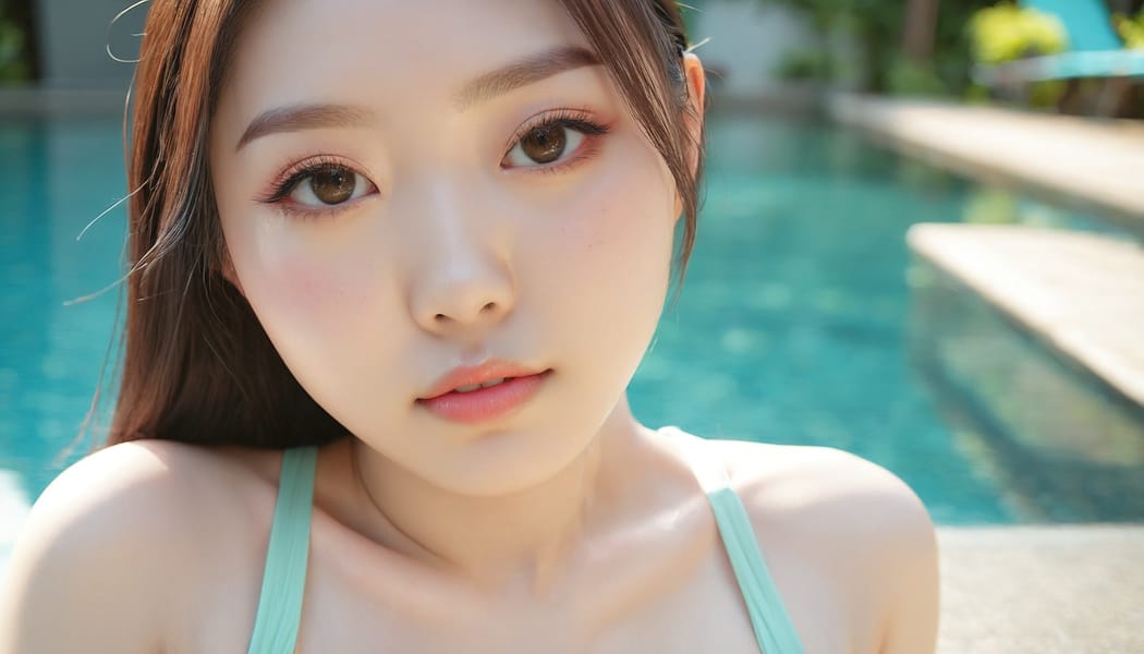 Tags: 21872187, SDXL
{"3": {"inputs": {"seed": 549813355487753, "steps": 64, "cfg": 6.4, "sampler_name": "dpmpp_2m", "scheduler": "karras", "denoise": 1.0, "model": ["27", 0], "positive": ["6", 0], "negative": ["7", 0], "latent_image": ["5", 0]}, "class_type": "KSampler"}, "4": {"inputs": {"ckpt_name": "juggernautxl.safetensors"}, "class_type": "CheckpointLoaderSimple"}, "5": {"inputs": {"width": 1344, "height": 768, "batch_size": 1}, "class_type": "EmptyLatentImage"}, "6": {"inputs": {"text": "26 year old girl, (korean:1.06), (detailed face:1.05), (blush:0.97), (beautiful eyes:1.05), (pale skin:1.14), (slim:1.00), (double eyelids:0.98), (eyelashes:1.13), (idol:1.10), (temptress:1.05), (seductive pose:1.02), (sexy lips:0.97), (cute:1.05), (seductive facial expression:1.12), (in a seductive pose:1.11), (large perky breasts:1.10), (cleavage:1.07), (thigh gap:0.97), (in a swimsuit:1.12) at a pool, (candid cinema:1.01), (skin fuzz:1.08), (RAW:1.08), (portra:1.09), (soft lighting:1.02), (film:1.05), (natural looking skin:1.04), (detailed skin:1.09)", "clip": ["27", 1]}, "class_type": "CLIPTextEncode"}, "7": {"inputs": {"text": "(watermark:1.13), (bad hands:1.14), (twisted:1.14), (low resolution:1.14), (open mouth:1.08), (distorted:1.06), (worst quality:1.13)", "clip": ["27", 1]}, "class_type": "CLIPTextEncode"}, "8": {"inputs": {"samples": ["3", 0], "vae": ["4", 2]}, "class_type": "VAEDecode"}, "25": {"inputs": {"lora_name": "nudify_xl.safetensors", "strength_model": 0.1, "strength_clip": 0.24, "model": ["4", 0], "clip": ["4", 1]}, "class_type": "LoraLoader"}, "26": {"inputs": {"lora_name": "shirtlift_SDXL_v2.safetensors", "strength_model": 0.18, "strength_clip": 0.04, "model": ["25", 0], "clip": ["25", 1]}, "class_type": "LoraLoader"}, "27": {"inputs": {"lora_name": "PerfectEyesXL.safetensors", "strength_model": 0.05, "strength_clip": 0.19, "model": ["26", 0], "clip": ["26", 1]}, "class_type": "LoraLoader"}, "30": {"inputs": {"model_name": "4x_NMKD-Superscale-SP_178000_G.pth"}, "class_type": "UpscaleModelLoader"}, "31": {"inputs": {"upscale_model": ["30", 0], "image": ["8", 0]}, "class_type": "ImageUpscaleWithModel"}, "32": {"inputs": {"upscale_method": "lanczos", "scale_by": 0.5, "image": ["31", 0]}, "class_type": "ImageScaleBy"}, "33": {"inputs": {"pixels": ["32", 0], "vae": ["4", 2]}, "class_type": "VAEEncode"}, "34": {"inputs": {"seed": 549813355487753, "steps": 64, "cfg": 6.4, "sampler_name": "dpmpp_2m", "scheduler": "karras", "denoise": 0.3, "model": ["27", 0], "positive": ["6", 0], "negative": ["7", 0], "latent_image": ["33", 0]}, "class_type": "KSampler"}, "36": {"inputs": {"samples": ["34", 0], "vae": ["4", 2]}, "class_type": "VAEDecode"}, "39": {"inputs": {"filename_prefix": "comfyapi-1733731227568", "images": ["36", 0]}, "class_type": "SaveImage"}}