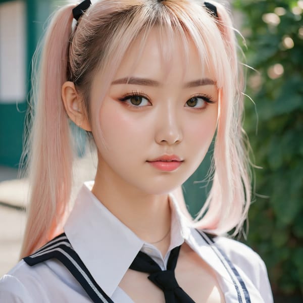 Tags: 21872187, SDXL
{"3": {"inputs": {"seed": 479028302524684, "steps": 64, "cfg": 7.84, "sampler_name": "dpmpp_2m", "scheduler": "karras", "denoise": 1.0, "model": ["27", 0], "positive": ["6", 0], "negative": ["7", 0], "latent_image": ["5", 0]}, "class_type": "KSampler"}, "4": {"inputs": {"ckpt_name": "juggernautxl.safetensors"}, "class_type": "CheckpointLoaderSimple"}, "5": {"inputs": {"width": 1024, "height": 1024, "batch_size": 1}, "class_type": "EmptyLatentImage"}, "6": {"inputs": {"text": "23 year old girl, (double eyelids:0.99), (idol:1.14), (sexy lips:1.03), (temptress:1.11), (seductive pose:1.12), (seductive facial expression:1.07), (cute:0.98), (pale skin:0.95), (eyelashes:0.97), (beautiful eyes:1.10), (slim:1.10), (detailed face:0.99), (blush:1.04), (in a seductive pose:0.97), (large perky breasts:1.08), (cleavage:1.00), (thigh gap:1.03), (school uniform:1.08), choker, busy street, (skin fuzz:1.03), (detailed skin:1.00), (RAW:1.01), (textured skin:1.04), (film:1.06), (candid cinema:1.00), (natural looking skin:1.09), (soft lighting:1.05), (portra:1.08)", "clip": ["27", 1]}, "class_type": "CLIPTextEncode"}, "7": {"inputs": {"text": "(low resolution:1.07), (worst quality:1.08), (watermark:1.05), (twisted:1.08), (open mouth:1.10), (distorted:1.06), (bad hands:1.14)", "clip": ["27", 1]}, "class_type": "CLIPTextEncode"}, "8": {"inputs": {"samples": ["3", 0], "vae": ["4", 2]}, "class_type": "VAEDecode"}, "25": {"inputs": {"lora_name": "nudify_xl.safetensors", "strength_model": 0.28, "strength_clip": 0.38, "model": ["4", 0], "clip": ["4", 1]}, "class_type": "LoraLoader"}, "26": {"inputs": {"lora_name": "shirtlift_SDXL_v2.safetensors", "strength_model": 0.1, "strength_clip": 0.02, "model": ["25", 0], "clip": ["25", 1]}, "class_type": "LoraLoader"}, "27": {"inputs": {"lora_name": "PerfectEyesXL.safetensors", "strength_model": 0.03, "strength_clip": 0.17, "model": ["26", 0], "clip": ["26", 1]}, "class_type": "LoraLoader"}, "30": {"inputs": {"model_name": "4x_NMKD-Superscale-SP_178000_G.pth"}, "class_type": "UpscaleModelLoader"}, "31": {"inputs": {"upscale_model": ["30", 0], "image": ["8", 0]}, "class_type": "ImageUpscaleWithModel"}, "32": {"inputs": {"upscale_method": "lanczos", "scale_by": 0.5, "image": ["31", 0]}, "class_type": "ImageScaleBy"}, "33": {"inputs": {"pixels": ["32", 0], "vae": ["4", 2]}, "class_type": "VAEEncode"}, "34": {"inputs": {"seed": 479028302524684, "steps": 64, "cfg": 7.84, "sampler_name": "dpmpp_2m", "scheduler": "karras", "denoise": 0.3, "model": ["27", 0], "positive": ["6", 0], "negative": ["7", 0], "latent_image": ["33", 0]}, "class_type": "KSampler"}, "36": {"inputs": {"samples": ["34", 0], "vae": ["4", 2]}, "class_type": "VAEDecode"}, "39": {"inputs": {"filename_prefix": "comfyapi-1716613322332", "images": ["36", 0]}, "class_type": "SaveImage"}}