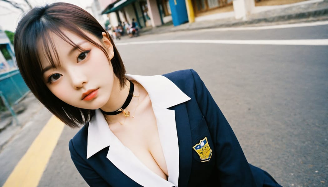 Tags: 21872187, SDXL
{"3": {"inputs": {"seed": 550673879430797, "steps": 64, "cfg": 6.73, "sampler_name": "dpmpp_2m", "scheduler": "karras", "denoise": 1.0, "model": ["27", 0], "positive": ["6", 0], "negative": ["7", 0], "latent_image": ["5", 0]}, "class_type": "KSampler"}, "4": {"inputs": {"ckpt_name": "helloworldxl.safetensors"}, "class_type": "CheckpointLoaderSimple"}, "5": {"inputs": {"width": 1344, "height": 768, "batch_size": 1}, "class_type": "EmptyLatentImage"}, "6": {"inputs": {"text": "21 year old girl, (taiwanese:0.95), (ukrainian:1.01), (chinese:0.97), (japanese:1.12), (irish:1.01), (idol:0.99), (pale skin:1.07), (seductive facial expression:0.95), (detailed face:1.13), (sexy lips:1.03), (cute:0.97), (blush:1.05), (seductive pose:1.03), (double eyelids:1.12), (temptress:1.04), (slim:1.13), (eyelashes:1.00), (in a seductive pose:1.10), (large perky breasts:0.98), (cleavage:1.08), (thigh gap:0.98), (school uniform:1.06), choker, busy street, (portra:1.02), (soft lighting:1.05), (film:1.09), (skin fuzz:1.03), (natural looking skin:1.01), (detailed skin:1.05), (candid cinema:1.07), (textured skin:1.05), (RAW:1.00)", "clip": ["27", 1]}, "class_type": "CLIPTextEncode"}, "7": {"inputs": {"text": "(bad hands:1.10), (low resolution:1.07), (worst quality:1.10), (twisted:1.06), (watermark:1.10), (open mouth:1.13), (distorted:1.07)", "clip": ["27", 1]}, "class_type": "CLIPTextEncode"}, "8": {"inputs": {"samples": ["3", 0], "vae": ["4", 2]}, "class_type": "VAEDecode"}, "25": {"inputs": {"lora_name": "nudify_xl.safetensors", "strength_model": 0.37, "strength_clip": 0.04, "model": ["4", 0], "clip": ["4", 1]}, "class_type": "LoraLoader"}, "26": {"inputs": {"lora_name": "shirtlift_SDXL_v2.safetensors", "strength_model": 0.11, "strength_clip": 0.08, "model": ["25", 0], "clip": ["25", 1]}, "class_type": "LoraLoader"}, "27": {"inputs": {"lora_name": "PerfectEyesXL.safetensors", "strength_model": 0.02, "strength_clip": 0.09, "model": ["26", 0], "clip": ["26", 1]}, "class_type": "LoraLoader"}, "30": {"inputs": {"model_name": "4x_NMKD-Superscale-SP_178000_G.pth"}, "class_type": "UpscaleModelLoader"}, "31": {"inputs": {"upscale_model": ["30", 0], "image": ["8", 0]}, "class_type": "ImageUpscaleWithModel"}, "32": {"inputs": {"upscale_method": "lanczos", "scale_by": 0.5, "image": ["31", 0]}, "class_type": "ImageScaleBy"}, "33": {"inputs": {"pixels": ["32", 0], "vae": ["4", 2]}, "class_type": "VAEEncode"}, "34": {"inputs": {"seed": 550673879430797, "steps": 64, "cfg": 6.73, "sampler_name": "dpmpp_2m", "scheduler": "karras", "denoise": 0.3, "model": ["27", 0], "positive": ["6", 0], "negative": ["7", 0], "latent_image": ["33", 0]}, "class_type": "KSampler"}, "36": {"inputs": {"samples": ["34", 0], "vae": ["4", 2]}, "class_type": "VAEDecode"}, "39": {"inputs": {"filename_prefix": "comfyapi-1733661033703", "images": ["36", 0]}, "class_type": "SaveImage"}}