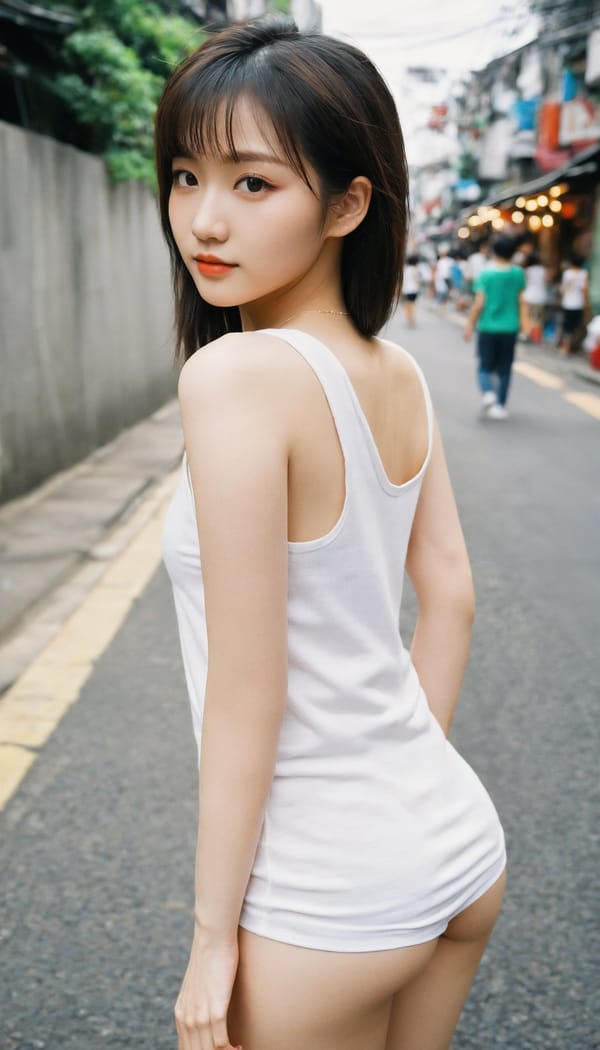 Tags: 21872187, SDXL
{"3": {"inputs": {"seed": 709708230287447, "steps": 64, "cfg": 6.35, "sampler_name": "dpmpp_2m", "scheduler": "karras", "denoise": 1.0, "model": ["27", 0], "positive": ["6", 0], "negative": ["7", 0], "latent_image": ["5", 0]}, "class_type": "KSampler"}, "4": {"inputs": {"ckpt_name": "helloworldxl.safetensors"}, "class_type": "CheckpointLoaderSimple"}, "5": {"inputs": {"width": 768, "height": 1344, "batch_size": 1}, "class_type": "EmptyLatentImage"}, "6": {"inputs": {"text": "19 year old girl, (irish:1.04), (taiwanese:1.02), (chinese:1.06), (seductive pose:0.99), (idol:0.95), (cute:1.07), (sexy lips:0.97), (eyelashes:1.10), (seductive facial expression:1.04), (blush:1.06), (detailed face:1.09), (beautiful eyes:1.07), (slim:1.00), (double eyelids:1.04), (temptress:1.01), (perky ass:1.02), (exposed ass:0.99), (looking back:1.08), (sexy ass:1.07), (thigh gap:1.00), (white tanktop:1.13), busy street, (textured skin:1.07), (portra:1.06), (detailed skin:1.08), (RAW:1.05), (natural looking skin:1.09), (soft lighting:1.07), (skin fuzz:1.07), (candid cinema:1.07), (film:1.07)", "clip": ["27", 1]}, "class_type": "CLIPTextEncode"}, "7": {"inputs": {"text": "(distorted:1.09), (watermark:1.05), (worst quality:1.12), (twisted:1.14), (open mouth:1.12), (low resolution:1.08), (bad hands:1.11)", "clip": ["27", 1]}, "class_type": "CLIPTextEncode"}, "8": {"inputs": {"samples": ["3", 0], "vae": ["4", 2]}, "class_type": "VAEDecode"}, "25": {"inputs": {"lora_name": "nudify_xl.safetensors", "strength_model": 0.33, "strength_clip": 0.17, "model": ["4", 0], "clip": ["4", 1]}, "class_type": "LoraLoader"}, "26": {"inputs": {"lora_name": "shirtlift_SDXL_v2.safetensors", "strength_model": 0.12, "strength_clip": 0.11, "model": ["25", 0], "clip": ["25", 1]}, "class_type": "LoraLoader"}, "27": {"inputs": {"lora_name": "PerfectEyesXL.safetensors", "strength_model": 0.02, "strength_clip": 0.06, "model": ["26", 0], "clip": ["26", 1]}, "class_type": "LoraLoader"}, "30": {"inputs": {"model_name": "4x_NMKD-Superscale-SP_178000_G.pth"}, "class_type": "UpscaleModelLoader"}, "31": {"inputs": {"upscale_model": ["30", 0], "image": ["8", 0]}, "class_type": "ImageUpscaleWithModel"}, "32": {"inputs": {"upscale_method": "lanczos", "scale_by": 0.5, "image": ["31", 0]}, "class_type": "ImageScaleBy"}, "33": {"inputs": {"pixels": ["32", 0], "vae": ["4", 2]}, "class_type": "VAEEncode"}, "34": {"inputs": {"seed": 709708230287447, "steps": 64, "cfg": 6.35, "sampler_name": "dpmpp_2m", "scheduler": "karras", "denoise": 0.3, "model": ["27", 0], "positive": ["6", 0], "negative": ["7", 0], "latent_image": ["33", 0]}, "class_type": "KSampler"}, "36": {"inputs": {"samples": ["34", 0], "vae": ["4", 2]}, "class_type": "VAEDecode"}, "39": {"inputs": {"filename_prefix": "comfyapi-1717350011401", "images": ["36", 0]}, "class_type": "SaveImage"}}