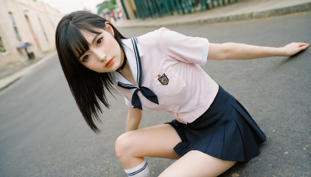 Tags: 21872187, SDXL
{"3": {"inputs": {"seed": 339352098075776, "steps": 32, "cfg": 5.92, "sampler_name": "dpmpp_2m", "scheduler": "karras", "denoise": 1.0, "model": ["27", 0], "positive": ["6", 0], "negative": ["7", 0], "latent_image": ["5", 0]}, "class_type": "KSampler"}, "4": {"inputs": {"ckpt_name": "helloworldxl.safetensors"}, "class_type": "CheckpointLoaderSimple"}, "5": {"inputs": {"width": 1344, "height": 768, "batch_size": 1}, "class_type": "EmptyLatentImage"}, "6": {"inputs": {"text": "26 year old girl, (eyelashes:1.05), (sexy lips:1.01), (cute:1.09), (slim:1.08), (beautiful eyes:0.97), (seductive pose:0.97), (pale skin:0.97), (idol:1.09), (temptress:1.12), (detailed face:1.14), (blush:1.12), (seductive facial expression:0.99), (in a seductive pose:1.14), (large perky breasts:1.08), (cleavage:0.99), (thigh gap:1.11), (school uniform:1.11), choker, busy street, (skin fuzz:1.08), (detailed skin:1.05), (RAW:1.05), (soft lighting:1.02), (film:1.08), (textured skin:1.05), (candid cinema:1.02), (natural looking skin:1.06), (portra:1.09)", "clip": ["27", 1]}, "class_type": "CLIPTextEncode"}, "7": {"inputs": {"text": "(open mouth:1.12), (twisted:1.10), (watermark:1.09), (worst quality:1.06), (bad hands:1.06), (low resolution:1.05), (distorted:1.13)", "clip": ["27", 1]}, "class_type": "CLIPTextEncode"}, "8": {"inputs": {"samples": ["3", 0], "vae": ["4", 2]}, "class_type": "VAEDecode"}, "25": {"inputs": {"lora_name": "nudify_xl.safetensors", "strength_model": 0.25, "strength_clip": 0.11, "model": ["4", 0], "clip": ["4", 1]}, "class_type": "LoraLoader"}, "26": {"inputs": {"lora_name": "shirtlift_SDXL_v2.safetensors", "strength_model": 0.09, "strength_clip": 0.16, "model": ["25", 0], "clip": ["25", 1]}, "class_type": "LoraLoader"}, "27": {"inputs": {"lora_name": "PerfectEyesXL.safetensors", "strength_model": 0.02, "strength_clip": 0.1, "model": ["26", 0], "clip": ["26", 1]}, "class_type": "LoraLoader"}, "30": {"inputs": {"model_name": "4x_NMKD-Superscale-SP_178000_G.pth"}, "class_type": "UpscaleModelLoader"}, "31": {"inputs": {"upscale_model": ["30", 0], "image": ["8", 0]}, "class_type": "ImageUpscaleWithModel"}, "32": {"inputs": {"upscale_method": "lanczos", "scale_by": 0.5, "image": ["31", 0]}, "class_type": "ImageScaleBy"}, "33": {"inputs": {"pixels": ["32", 0], "vae": ["4", 2]}, "class_type": "VAEEncode"}, "34": {"inputs": {"seed": 339352098075776, "steps": 32, "cfg": 5.92, "sampler_name": "dpmpp_2m", "scheduler": "karras", "denoise": 0.3, "model": ["27", 0], "positive": ["6", 0], "negative": ["7", 0], "latent_image": ["33", 0]}, "class_type": "KSampler"}, "36": {"inputs": {"samples": ["34", 0], "vae": ["4", 2]}, "class_type": "VAEDecode"}, "39": {"inputs": {"filename_prefix": "comfyapi-1726389742551", "images": ["36", 0]}, "class_type": "SaveImage"}}