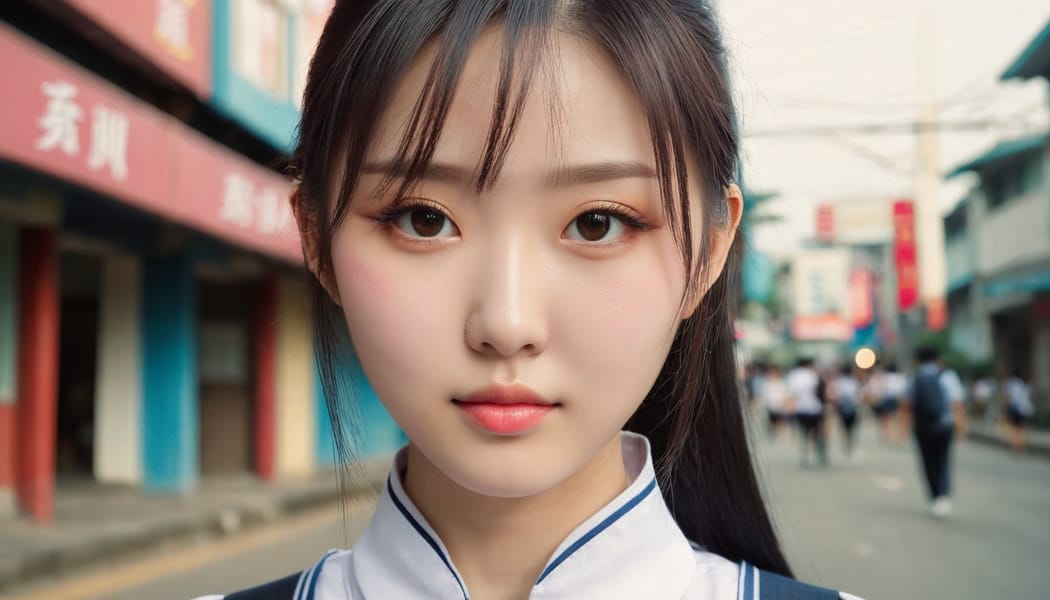 Tags: 21872187, SDXL
{"3": {"inputs": {"seed": 170182241589689, "steps": 64, "cfg": 6.56, "sampler_name": "dpmpp_2m", "scheduler": "karras", "denoise": 1.0, "model": ["27", 0], "positive": ["6", 0], "negative": ["7", 0], "latent_image": ["5", 0]}, "class_type": "KSampler"}, "4": {"inputs": {"ckpt_name": "juggernautxl.safetensors"}, "class_type": "CheckpointLoaderSimple"}, "5": {"inputs": {"width": 1344, "height": 768, "batch_size": 1}, "class_type": "EmptyLatentImage"}, "6": {"inputs": {"text": "20 year old girl, (chinese:1.12), (beautiful eyes:1.14), (cute:1.03), (slim:1.07), (seductive facial expression:0.97), (pale skin:0.96), (seductive pose:1.13), (blush:1.11), (temptress:1.07), (idol:0.96), (detailed face:1.07), (sexy lips:1.09), (double eyelids:1.01), (in a seductive pose:1.10), (large perky breasts:1.03), (cleavage:1.10), (thigh gap:1.11), (school uniform:1.04), choker, busy street, (RAW:1.09), (film:1.01), (portra:1.02), (natural looking skin:1.01), (textured skin:1.04), (candid cinema:1.04), (detailed skin:1.09), (soft lighting:1.06), (skin fuzz:1.08)", "clip": ["27", 1]}, "class_type": "CLIPTextEncode"}, "7": {"inputs": {"text": "(twisted:1.09), (watermark:1.10), (bad hands:1.07), (open mouth:1.09), (distorted:1.14), (low resolution:1.07), (worst quality:1.14)", "clip": ["27", 1]}, "class_type": "CLIPTextEncode"}, "8": {"inputs": {"samples": ["3", 0], "vae": ["4", 2]}, "class_type": "VAEDecode"}, "25": {"inputs": {"lora_name": "nudify_xl.safetensors", "strength_model": 0.37, "strength_clip": 0.24, "model": ["4", 0], "clip": ["4", 1]}, "class_type": "LoraLoader"}, "26": {"inputs": {"lora_name": "shirtlift_SDXL_v2.safetensors", "strength_model": 0.11, "strength_clip": 0.0, "model": ["25", 0], "clip": ["25", 1]}, "class_type": "LoraLoader"}, "27": {"inputs": {"lora_name": "PerfectEyesXL.safetensors", "strength_model": 0.16, "strength_clip": 0.08, "model": ["26", 0], "clip": ["26", 1]}, "class_type": "LoraLoader"}, "30": {"inputs": {"model_name": "4x_NMKD-Superscale-SP_178000_G.pth"}, "class_type": "UpscaleModelLoader"}, "31": {"inputs": {"upscale_model": ["30", 0], "image": ["8", 0]}, "class_type": "ImageUpscaleWithModel"}, "32": {"inputs": {"upscale_method": "lanczos", "scale_by": 0.5, "image": ["31", 0]}, "class_type": "ImageScaleBy"}, "33": {"inputs": {"pixels": ["32", 0], "vae": ["4", 2]}, "class_type": "VAEEncode"}, "34": {"inputs": {"seed": 170182241589689, "steps": 64, "cfg": 6.56, "sampler_name": "dpmpp_2m", "scheduler": "karras", "denoise": 0.3, "model": ["27", 0], "positive": ["6", 0], "negative": ["7", 0], "latent_image": ["33", 0]}, "class_type": "KSampler"}, "36": {"inputs": {"samples": ["34", 0], "vae": ["4", 2]}, "class_type": "VAEDecode"}, "39": {"inputs": {"filename_prefix": "comfyapi-1728079291207", "images": ["36", 0]}, "class_type": "SaveImage"}}