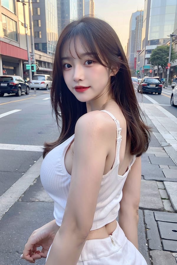 Tags: 21872187
<lora:mix4:0.52>, <lora:JapaneseDollLikeness_v15:0.56>, <lora:koreanDollLikeness:0.45>, <lora:taiwanDollLikeness_v20:0.50>, (russian:0.98), (white tank top:1.06), (large breasts:1.10), busy street in urban city, (perky ass:0.90), (exposed ass:1.01), (looking back:1.00), <lora:Addams:0.26>, extremely detailed eyes, extremely detailed face, cute, (photorealistic:1.12), sexy lips, seductive smile, double eyelids, pale skin, perky breasts, textured skin, 4K, best quality, sharp, (thigh gap:1.07)
Negative prompt: sketches, paintings, fat, disfigured, (worst quality:2.17)
Steps: 64, Sampler: DPM++ 2M Karras, CFG scale: 5.48, Seed: 3486704157, Size: 512x768, Model hash: fc2511737a, Model: chilloutmix_NiPrunedFp32Fix, Seed resize from: -1x-1, Denoising strength: 0.45, Version: v1.2.1, Hires upscale: 2.0, Hires steps: 16, Hires upscaler: ESRGAN_4x