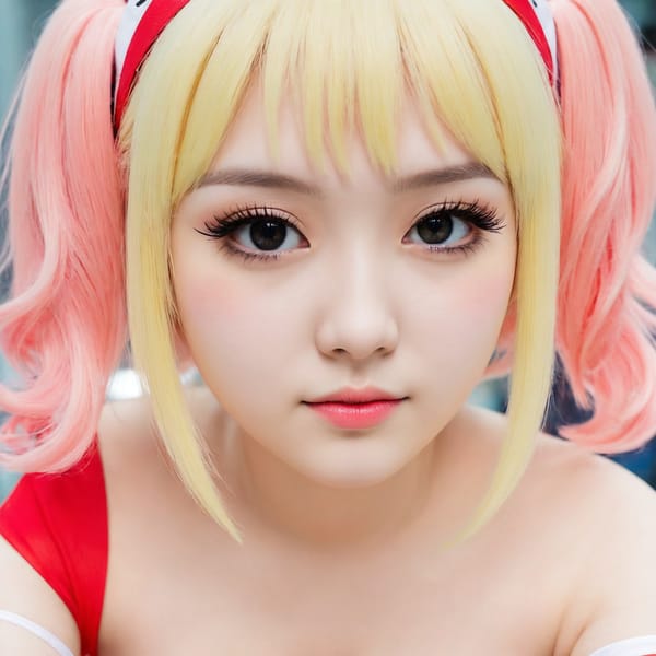 Tags: 21872187, SDXL
{"3": {"inputs": {"seed": 541948705442763, "steps": 32, "cfg": 5.93, "sampler_name": "dpmpp_2m", "scheduler": "karras", "denoise": 1.0, "model": ["27", 0], "positive": ["6", 0], "negative": ["7", 0], "latent_image": ["5", 0]}, "class_type": "KSampler"}, "4": {"inputs": {"ckpt_name": "juggernautXL_v8Rundiffusion.safetensors"}, "class_type": "CheckpointLoaderSimple"}, "5": {"inputs": {"width": 1024, "height": 1024, "batch_size": 1}, "class_type": "EmptyLatentImage"}, "6": {"inputs": {"text": "21 year old girl, (temptress:1.00), (cute:1.00), (beautiful eyes:1.05), (eyelashes:1.13), (sexy lips:0.99), (double eyelids:0.95), (blush:0.96), (seductive facial expression:1.14), (pale skin:0.99), (seductive pose:1.13), (slim:0.95), (idol:1.01), (in a seductive pose:0.97), (large perky breasts:0.98), (cleavage:0.95), (thigh gap:1.02), (in a cosplay:1.04) at comiket posing for camera, (soft lighting:1.07), (textured skin:1.04), (natural looking skin:1.04), (candid cinema:1.04), (portra:1.03), (RAW:1.01), (film:1.03), (skin fuzz:1.05), (detailed skin:1.08)", "clip": ["27", 1]}, "class_type": "CLIPTextEncode"}, "7": {"inputs": {"text": "(bad hands:1.14), (twisted:1.13), (low resolution:1.06), (open mouth:1.08), (distorted:1.12), (worst quality:1.12), (watermark:1.09)", "clip": ["27", 1]}, "class_type": "CLIPTextEncode"}, "8": {"inputs": {"samples": ["3", 0], "vae": ["4", 2]}, "class_type": "VAEDecode"}, "25": {"inputs": {"lora_name": "nudify_xl.safetensors", "strength_model": 0.24, "strength_clip": 0.01, "model": ["4", 0], "clip": ["4", 1]}, "class_type": "LoraLoader"}, "26": {"inputs": {"lora_name": "shirtlift_SDXL_v2.safetensors", "strength_model": 0.05, "strength_clip": 0.03, "model": ["25", 0], "clip": ["25", 1]}, "class_type": "LoraLoader"}, "27": {"inputs": {"lora_name": "PerfectEyesXL.safetensors", "strength_model": 0.13, "strength_clip": 0.08, "model": ["26", 0], "clip": ["26", 1]}, "class_type": "LoraLoader"}, "30": {"inputs": {"model_name": "4x_NMKD-Superscale-SP_178000_G.pth"}, "class_type": "UpscaleModelLoader"}, "31": {"inputs": {"upscale_model": ["30", 0], "image": ["8", 0]}, "class_type": "ImageUpscaleWithModel"}, "32": {"inputs": {"upscale_method": "lanczos", "scale_by": 0.5, "image": ["31", 0]}, "class_type": "ImageScaleBy"}, "33": {"inputs": {"pixels": ["32", 0], "vae": ["4", 2]}, "class_type": "VAEEncode"}, "34": {"inputs": {"seed": 541948705442763, "steps": 32, "cfg": 5.93, "sampler_name": "dpmpp_2m", "scheduler": "karras", "denoise": 0.3, "model": ["27", 0], "positive": ["6", 0], "negative": ["7", 0], "latent_image": ["33", 0]}, "class_type": "KSampler"}, "36": {"inputs": {"samples": ["34", 0], "vae": ["4", 2]}, "class_type": "VAEDecode"}, "39": {"inputs": {"filename_prefix": "comfyapi-1708172667452", "images": ["36", 0]}, "class_type": "SaveImage"}}