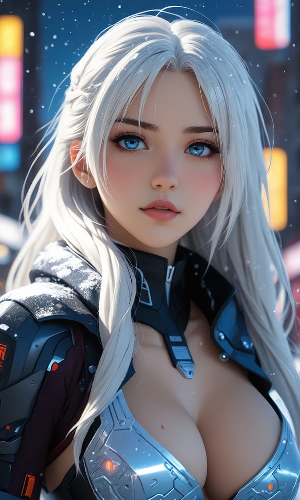Tags: undefined
anime artwork a super sexy Anime girl with long hair, in 2099 city, snow flake, frozen buildings, cyberpunk style, high detailed on face, beatuiful eyes, best quality, 8k ((boobs out)), ((naked)), cinematic  photorealistic, 8k uhd natural lighting, raw, rich, intricate details, key visual, atmospheric lighting, 35mm photograph, film, bokeh, professional, 4k, highly detailed . anime style, key visual, vibrant, studio anime,  highly detailed
Negative prompt: photo, deformed, black and white, realism, disfigured, low contrast, ((bokeh)) Deviantart, ((bokeh)), Deviantart, jpeg , (worst quality, low quality, normal quality, lowres, low details, oversaturated, undersaturated, overexposed, underexposed, grayscale, bw, bad photo, bad photography, bad art:1.4), (watermark, signature, text font, username, error, logo, words, letters, digits, autograph, trademark, name:1.2), (blur, blurry, grainy), morbid, ugly, asymmetrical, mutated malformed, mutilated, poorly lit, bad shadow, draft, cropped, out of frame, cut off, censored, jpeg artifacts, out of focus, glitch, duplicate, (airbrushed, cartoon, anime, semi-realistic, cgi, render, blender, digital art, manga, amateur:1.3), (3D ,3D Game, 3D Game Scene, 3D Character:1.1), (bad hands, bad anatomy, bad body, bad face, bad teeth, bad arms, bad legs, deformities:1.3)
Steps: 5, Sampler: DPM++ SDE, CFG scale: 2, Seed: 1851830227, Size: 768x1280, Model hash: c8df560d29, Model: juggernautXL_v9Rdphoto2Lightning, Denoising strength: 0.3, Hires upscale: 1.5, Hires steps: 2, Hires upscaler: R-ESRGAN 4x+, Version: v1.7.0